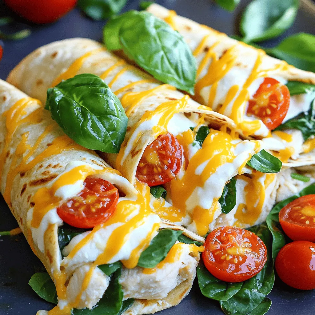 To make Cheesy Garlic Chicken Wraps, you need fresh and tasty ingredients. Here’s my list: