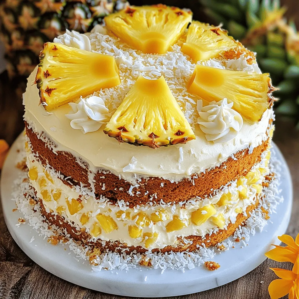 - 2 cups all-purpose flour - 1 ½ cups granulated sugar - ½ cup unsalted butter, softened - 3 large eggs - 1 cup crushed pineapple, well-drained - ½ cup pineapple juice - 1 teaspoon vanilla extract - 1 teaspoon baking soda - ½ teaspoon baking powder - ½ teaspoon salt - 1 cup shredded coconut (sweetened or unsweetened) - ½ cup chopped walnuts or pecans (optional) - 1 cup cream cheese, softened (for frosting) - 1 cup powdered sugar (for frosting) - 1 teaspoon lemon juice (for frosting)