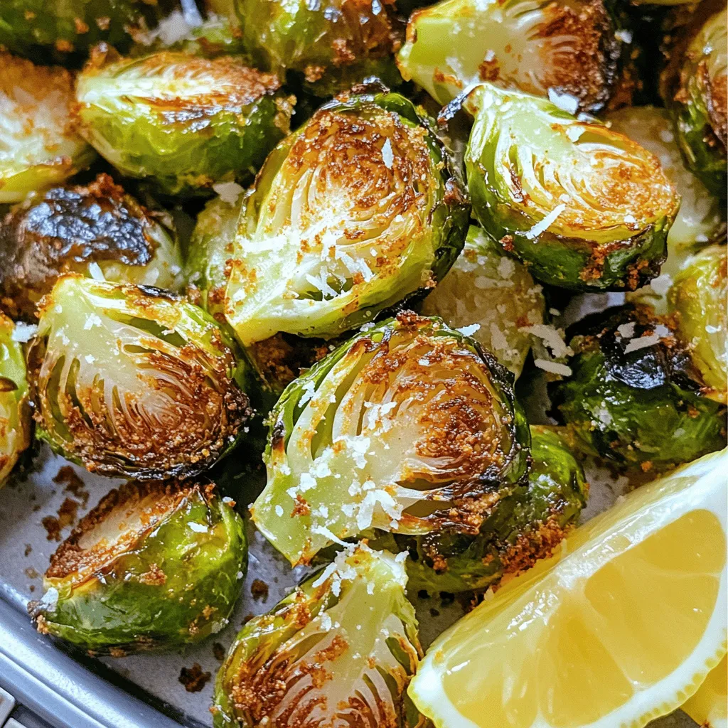 To make crispy air fryer Brussels sprouts, you need a few key items. Here’s what you’ll need: - 1 lb Brussels sprouts, trimmed and halved - 2 tablespoons olive oil - 1 teaspoon garlic powder - 1 teaspoon onion powder - 1 teaspoon smoked paprika - Salt and pepper to taste These ingredients work together to create a tasty dish. The olive oil helps the sprouts crisp up nicely. The spices add great flavor. While the essential ingredients make a great dish, you can take it up a notch. Here are some optional items you can add: - ¼ cup grated Parmesan cheese - Lemon wedges for serving Adding Parmesan cheese brings a nice cheesy flavor. Lemon wedges add a fresh taste that brightens the dish. The right seasonings make a big difference. Here are my favorites: - Garlic powder enhances the overall taste. - Onion powder gives a savory touch. - Smoked paprika adds depth and warmth. Feel free to mix in your favorite spices! Experimenting can lead to new flavors. For the full recipe, check out my guide on crispy air fryer Brussels sprouts. Start by preheating your air fryer to 375°F (190°C). This takes about 3 to 5 minutes. Preheating helps the Brussels sprouts cook evenly and get that nice, crispy texture. While your air fryer heats up, prepare the Brussels sprouts. Trim the ends and cut them in half. Place them in a large bowl. Add 2 tablespoons of olive oil, 1 teaspoon of garlic powder, 1 teaspoon of onion powder, and 1 teaspoon of smoked paprika. Season with salt and pepper to taste. Toss everything well so each sprout gets coated. This step is key for flavor! Now it’s time to cook! Place the seasoned Brussels sprouts in the air fryer basket in a single layer. Avoid overcrowding them for the best crispiness. Air fry for 15 to 18 minutes. Shake the basket halfway through. This ensures even cooking. If you want to add cheese, sprinkle ¼ cup of grated Parmesan over them in the last 3 minutes of cooking. When they are crispy and golden brown, remove them from the air fryer. Let them cool for one minute. Serve with lemon wedges on the side for a fresh twist. For the full recipe, check our detailed guide. To get your Brussels sprouts crispy, choose fresh ones. Look for bright green sprouts with no brown spots. Slice them in half; this helps them cook evenly. Use enough oil to coat them but not drown them. Toss them well to ensure every piece gets oil and seasoning. Cooking times can vary based on your air fryer brand. Most air fryers cook Brussels sprouts in 15 to 18 minutes at 375°F (190°C). If your air fryer runs hot, check them at 12 minutes. Always shake the basket halfway through to promote even cooking. To reheat leftover Brussels sprouts, use your air fryer. Preheat it to 350°F (175°C). Place the sprouts in the basket and heat for about 5 to 7 minutes. This keeps them crispy. Avoid using a microwave; it can make them soggy. For even more flavor, add a sprinkle of fresh lemon juice right before serving. {{image_2}} You can change up the flavor of your Brussels sprouts easily. Try using different spices to make them your own. Some great options include: - Cumin for a warm taste. - Chili powder for a spicy kick. - Italian herbs like oregano and basil for a fresh flavor. Mix and match to find your favorite combo! Want to make your Brussels sprouts a main dish? Add some protein! You can mix in: - Cooked bacon for a smoky taste. - Grilled chicken for a hearty bite. - Chickpeas for a tasty, plant-based option. These additions make your meal more filling and satisfying. If you want a vegan dish, skip the Parmesan cheese. Just leave it out, and your sprouts will still taste great. You can also use nutritional yeast for a cheesy flavor without dairy. This keeps the dish light and healthy while still being delicious. Check the full recipe for more ideas! To keep leftover Brussels sprouts fresh, let them cool first. Place them in an airtight container. Store them in the fridge. They will last 3 to 4 days. If they smell off or get slimy, toss them. You can freeze Brussels sprouts for later use. First, let them cool completely. Spread them in a single layer on a baking sheet. Place the sheet in the freezer for about 1 hour. Once frozen, transfer them to a freezer bag. They can last up to 3 months in the freezer. When you want to eat your leftover Brussels sprouts, reheat them in the air fryer. Set it to 350°F (175°C). Air fry for about 5 minutes to bring back the crisp. You can also use a microwave, but they won’t be as crispy. Enjoy them warm! For the full recipe, check out the earlier section. Cook Brussels sprouts in your air fryer for 15 to 18 minutes. Start at 375°F (190°C). Shake the basket halfway through to help them cook evenly. You want them crispy and golden brown for the best flavor. Yes, you can use frozen Brussels sprouts, but fresh ones are better. If using frozen, cook them for a few extra minutes. Make sure to thaw and drain them first. This helps remove excess moisture, ensuring they get crispy. Crispy Brussels sprouts taste great with several dips. I recommend: - Garlic aioli: Creamy and rich, it adds a nice kick. - Balsamic glaze: Sweet and tangy, it pairs well with the sprouts. - Ranch dressing: A classic choice for those who love creamy dips. - Hot sauce: For a spicy kick, drizzle some over your sprouts. These dips can enhance the flavor and make your dish even more enjoyable. Try them all to find your favorite! For more details, check the Full Recipe. Crispy air fryer Brussels sprouts are easy to make with the right steps and ingredients. We covered essential and optional flavors, cooking tips, and variations to keep meals exciting. Remember to store leftovers properly to enjoy them later. Whether you want them as a side or main dish, these sprouts are tasty and versatile. Experiment with seasonings and enjoy perfect bites every time. Try this recipe, and you’ll love how simple it is!