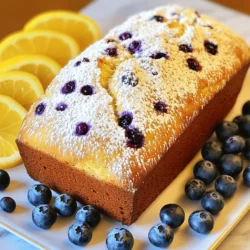 - 2 cups all-purpose flour - 1 cup granulated sugar - 1/2 teaspoon baking powder - 1/2 teaspoon baking soda - 1/2 teaspoon salt - 1/2 cup unsalted butter, softened - 2 large eggs - 1 teaspoon vanilla extract - 1 cup buttermilk (or milk with 1 tablespoon lemon juice) - Zest of 1 lemon - 1 cup fresh blueberries (or frozen, if unavailable) - 1 tablespoon lemon juice You need simple ingredients to make this Lemon Blueberry Bread. Each element plays a key role in the flavor. If you need swaps, you can use these ideas: - Flour: Try whole wheat flour for a different taste. - Sugar: Use brown sugar for a richer flavor. - Butter: Coconut oil works well too. - Buttermilk: You can mix milk with vinegar as a substitute. Choosing high-quality ingredients makes a big difference. Here are my tips: - Fresh blueberries: Use ripe, plump berries for the best flavor. - Butter: Always use unsalted butter for better control over salt levels. - Lemon zest: Fresh zest gives a burst of aroma and taste. Using these tips helps you create a delightful Lemon Blueberry Bread. For a full recipe, check out the Lemon Blueberry Bliss Bread section. 1. Preheat your oven and prepare the loaf pan. Set your oven to 350°F (175°C). Grease a 9x5 inch loaf pan. You can also line it with parchment paper for easy removal later. 2. Mixing dry ingredients. In a large bowl, whisk together 2 cups of all-purpose flour, 1/2 teaspoon of baking powder, 1/2 teaspoon of baking soda, and 1/2 teaspoon of salt. This makes the base for your bread. 3. Creaming butter and sugar. In another bowl, cream 1/2 cup of softened butter with 1 cup of granulated sugar. Mix them until the mixture is light and fluffy. This should take about 3-4 minutes. 1. Incorporating eggs, vanilla, and lemon zest. Beat in 2 large eggs, one at a time. Then, add 1 teaspoon of vanilla extract and the zest of 1 lemon. Mix until all is well combined. 2. Alternate adding dry ingredients and buttermilk. Add the dry mix and 1 cup of buttermilk to the butter mixture. Start and end with dry ingredients. Mix until just combined. Be careful not to overmix; this keeps the bread soft. 3. Folding in blueberries and lemon juice. Gently fold in 1 cup of fresh blueberries and 1 tablespoon of lemon juice. Ensure they are spread evenly throughout the batter. 1. Pouring batter into the pan. Pour the batter into your prepared loaf pan. Smooth the top with a spatula for even baking. 2. Knowing when the bread is done. Bake for 55-65 minutes. Insert a toothpick into the center. If it comes out clean, your bread is ready. Let it cool in the pan for 10 minutes, then transfer it to a wire rack. To make great Lemon Blueberry Bread, avoid overmixing the batter. When you mix too much, the bread can get tough. Mix just until you see no flour. This keeps the bread light and fluffy. Also, ensure even distribution of blueberries. Toss them in a little flour before adding them to the batter. This helps them stay suspended in the bread instead of sinking to the bottom. Let the bread cool in the pan for about 10 minutes. This makes it easier to remove. Then, move it to a wire rack. Cooling it completely helps keep the texture right. For serving, dust the cooled bread with powdered sugar. Add some extra blueberries and lemon slices on the side. This makes the dish look fresh and inviting. If your bread turns out dense, it might be due to overmixing or too much liquid. Always measure your ingredients carefully. To prevent overbaking, set a timer for 55 minutes and check with a toothpick. If it comes out clean, your bread is done. If it's underbaked, return it to the oven for a few more minutes. Following these tips can help you create the perfect Lemon Blueberry Bread. For the full recipe, check out [Full Recipe]. Enjoy your baking! {{image_2}} You can easily change the flavor of your Lemon Blueberry Bread. One fun way is to add nuts. Chopped walnuts or pecans give a nice crunch. They pair well with the soft bread and sweet blueberries. You could also use spices. A pinch of cinnamon or nutmeg can add warmth to the flavor. Another option is to swap out the blueberries. You can use raspberries, blackberries, or even strawberries. Each fruit gives a unique taste. Just remember to adjust the amount based on the fruit’s sweetness. Seasonal fruits can elevate your Lemon Blueberry Bread. In the summer, use fresh berries. In the fall, try adding diced apples or pears. You can also adjust the recipe for holidays. For example, during Easter, add a hint of lavender for a floral touch. In winter, consider a touch of ginger for warmth. Think about the flavors of each season. Use what is fresh and available. This will make your bread taste even better. If you want a healthier Lemon Blueberry Bread, you can make it gluten-free. Use a gluten-free flour blend instead of all-purpose flour. This keeps the texture light and soft. You can also cut back on sugar and butter. Try using less sugar or a sugar substitute. Instead of half a cup of butter, use a quarter cup. This makes the bread lighter but still tasty. To keep your Lemon Blueberry Bread fresh, wrap it well. Use plastic wrap or foil. Store it at room temperature for up to three days. If you want it to last longer, place it in the fridge. In the fridge, it can stay good for up to a week. Make sure it is in an airtight container to avoid drying out. For long-term storage, freezing is best. Allow the bread to cool completely. Then, slice it into pieces. Wrap each slice in plastic wrap, then place them in a freezer bag. This way, you can take out one slice at a time. The bread can stay fresh in the freezer for up to three months. When you want to enjoy it, just thaw it in the fridge overnight. To warm up leftover Lemon Blueberry Bread, use a toaster or oven. If using a toaster, set it to medium heat. Toast each slice for about three minutes. For the oven, preheat it to 350°F (175°C). Place the bread on a baking sheet and warm it for about 10 minutes. This will bring back its soft texture and enhance the flavors. Enjoy the warm, delightful taste! To make Lemon Blueberry Bread gluten-free, swap all-purpose flour with a gluten-free blend. Look for one that works cup-for-cup like regular flour. You may need to add xanthan gum, so check your blend's instructions. This change keeps the texture light and fluffy. Yes, you can use frozen blueberries! They work great in this recipe. Just add them directly to the batter without thawing. This helps the bread stay moist and flavorful. Frozen blueberries can be a perfect choice when fresh ones are not available. You can serve this bread with lemon curd or cream cheese spread. They add a nice creaminess and extra flavor. You could also pair it with a cup of tea or coffee for a delightful snack. Fresh fruit or a dollop of yogurt makes a lovely side too. To keep your bread moist, store it in an airtight container. You can also wrap it tightly in plastic wrap. Adding a slice of apple or a piece of bread inside can help maintain moisture. Avoid leaving it exposed to air, as that can dry it out quickly. The best way to enjoy leftover Lemon Blueberry Bread is to slice it thick. You can toast it lightly for a warm treat. Adding a pat of butter or some cream cheese can take it to the next level. You can also enjoy it cold with your favorite drink! If you want the full details for this recipe, check the Full Recipe. We explored the key ingredients and methods to make delicious Lemon Blueberry Bread. I shared tips for ingredient quality and storage to ensure freshness. You learned about variations and how to avoid common baking mistakes. Remember, patience is key in baking. With practice, your Lemon Blueberry Bread will shine. Enjoy sharing your creation with others, and don’t forget to get creative with flavors!