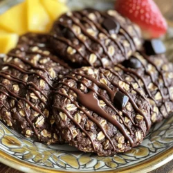 To make these no-bake chocolate oatmeal cookies, you need: - 1 cup rolled oats - 1/2 cup natural peanut butter (or almond butter) - 1/2 cup honey or maple syrup - 1/4 cup unsweetened cocoa powder - 1/2 cup shredded coconut (optional) - 1/2 teaspoon vanilla extract - 1/4 teaspoon salt - 1/4 cup dark chocolate chips (optional) You can swap ingredients based on what you have. Use almond butter if you want a nut-free option. Agave syrup works well instead of honey or maple syrup. If you dislike cocoa powder, try carob powder for a twist. You can also replace oats with rice cereal for a crunchy texture. For best results, measure your ingredients accurately. Use a dry measuring cup for oats and cocoa powder. Press down the peanut butter in the cup for a level measure. If using sticky ingredients like honey, spray the cup with cooking oil first. This makes pouring easier and keeps the mess down. Making no-bake chocolate oatmeal cookies is easy. You need just a few steps. This method ensures you enjoy a tasty treat without using the oven. Gather your ingredients first. This includes rolled oats, nut butter, honey or maple syrup, cocoa powder, salt, and optional mix-ins. 1. Start by taking a medium saucepan. Combine honey or maple syrup, cocoa powder, and salt in it. 2. Heat the mixture over medium heat. Stir it until everything blends well and simmers, about 2-3 minutes. Don't let it boil. 3. Next, remove the saucepan from the heat. Add peanut butter or almond butter and vanilla extract. Stir until smooth and creamy. 4. Now, add rolled oats to the mixture. Stir well to coat all the oats. If you want, fold in shredded coconut at this point. 5. Let the mix cool for a few minutes. If you opted for dark chocolate chips, fold them in now. 6. Scoop spoonfuls of the mixture onto a lined baking sheet. Flatten them a bit with the back of a spoon to form cookie shapes. Chill the cookies in the fridge for at least 30 minutes. This helps them set. Once they are firm, they are ready to enjoy. For a fun touch, serve them on a decorative plate. You can even drizzle extra melted chocolate on top! This makes them look fancy, perfect for sharing. For the full recipe, be sure to check back for serving ideas or more tips! When making no-bake chocolate oatmeal cookies, some errors can ruin the fun. First, don’t let your mixture boil. If it boils, the cookies may turn hard. Second, be sure to mix the oats well. If they are not coated, the cookies may fall apart. Lastly, don't skip chilling the cookies. Chilling helps them hold their shape. The right texture is key to great cookies. To get that chewy feel, use rolled oats, not quick oats. Rolled oats give a nice bite. Also, mix in the peanut butter while the mixture is warm. This helps it blend smoothly. If you want softer cookies, add a bit more honey or syrup. For firmer cookies, use less. You can make these cookies even more tasty. Try adding a dash of sea salt on top for a sweet-salty twist. You can also mix in nuts or seeds for extra crunch. If you love chocolate, use dark chocolate chips or chunks. For a fruity touch, toss in some dried fruit. These small tweaks can take your cookies to the next level. For the full recipe, check the earlier section. {{image_2}} If you need nut-free options, use sunflower seed butter instead of peanut butter. This swap keeps the creamy texture while avoiding nuts. Sunflower seed butter has a rich taste that works well with chocolate. You can also use soy nut butter for a similar effect. These choices ensure everyone can enjoy the cookies without worry. To make these cookies vegan, substitute honey with maple syrup. This simple change keeps the cookies sweet and plant-based. Use almond butter or cashew butter in place of peanut butter. Both options keep the flavor bold and creamy. Check the chocolate chips, too. Choose dairy-free chocolate chips to keep it all vegan. These swaps let everyone enjoy the treat. You can easily add fun flavors to your cookies. Try mixing in chopped nuts, like walnuts or pecans, for a crunch. Dried fruits, such as raisins or cranberries, add a chewy texture. For extra sweetness, fold in mini marshmallows. Want a minty twist? Add peppermint extract to the mixture. You can also top the cookies with melted chocolate or sea salt for a fancy touch. These flavor twists make each batch unique and exciting. To keep your no-bake chocolate oatmeal cookies fresh, store them in an airtight container. You can use a plastic or glass container. Make sure they are fully cooled before you pack them. If you want to separate layers, place parchment paper between the cookies. This helps prevent sticking. When stored properly, these cookies last up to one week in the fridge. They stay fresh and tasty for about three days at room temperature. If you want to keep them longer, consider freezing them. Frozen cookies can last for up to three months. Just remember to thaw them in the fridge before serving. You don’t really need to reheat these cookies. They taste great cold! However, if you prefer them warm, you can microwave them for just a few seconds. Be careful not to overheat, or they might become too soft. Enjoy them as a sweet treat anytime! Yes, you can freeze these cookies! Place them in an airtight container. Layer each cookie with parchment paper. They will stay fresh for up to three months. When ready to eat, let them thaw in the fridge for a few hours. Enjoy them cold or at room temperature! Almond butter is a great choice. It has healthy fats, protein, and fiber. This makes your cookies more filling. Almond butter also adds a nice nutty flavor. It can be a good option for those who are allergic to peanuts. To make gluten-free cookies, use certified gluten-free oats. Regular oats may have gluten due to cross-contamination. Check the label to be sure. This way, everyone can enjoy the cookies without worry! To lower the calories, try using less sweetener. You can reduce the honey or maple syrup. Use unsweetened cocoa powder to cut sugar. You can also skip the chocolate chips or use dark chocolate with a higher cocoa content. This helps keep the cookies tasty yet lighter! You learned about the key ingredients for no-bake chocolate oatmeal cookies. We discussed swaps, measuring tips, and how to prepare and cook them. I shared mistakes to avoid and steps to get the right texture. You can also try nut-free, vegan, and fun flavor variations. Lastly, I provided storage tips and answered common questions. Now you have all you need to whip up delicious cookies with confidence! Enjoy making them your way!