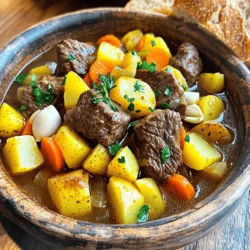Dwarven feasts are grand events in their culture. They celebrate life, friendship, and food. These gatherings often last for days, filled with laughter and joy. The heart of every feast lies in the food, which is hearty and rich. Dwarven feasts trace back to ancient times. They mark important events like harvests, victories, and weddings. These feasts help strengthen bonds among friends and families. Sharing food shows trust and loyalty. It creates a sense of community that dwarves value deeply. Dwarven meals focus on robust flavors and filling ingredients. Here are some classic dishes you might find: - Beef Stew: A staple at every feast. It uses tender meat and root vegetables. - Roasted Game: Often includes boar or venison, seasoned with herbs. - Thick Breads: Dwarves enjoy rustic breads, perfect for soaking up sauces. - Root Vegetable Medley: Potatoes, carrots, and turnips cooked until soft and flavorful. These dishes not only fill the belly but also bring comfort to all. Dwarves love their drinks as much as their food. Here are some popular choices: - Dark Ale: A rich, hearty brew that complements meat dishes well. - Mead: A sweet honey drink that is often enjoyed during celebrations. - Cider: Made from apples, this drink is refreshing and pairs nicely with stews. - Berry Infusions: Juices made from local berries, often served chilled. These beverages enhance the flavors of the food, making every bite more enjoyable. For a taste of this tradition, try my full recipe for Dwarven Feast. It captures the spirit of these gatherings and brings a slice of dwarven culture to your table. - Beef and Vegetable Components - 2 lbs beef stew meat, cut into chunks - 1 lb potatoes, diced - 2 carrots, sliced - 1 onion, chopped - 4 cloves garlic, minced - Broth and Seasoning Details - 4 cups beef broth - 2 tablespoons olive oil - 1 tablespoon Worcestershire sauce - 1 teaspoon dried thyme - 1 teaspoon smoked paprika - Salt and pepper to taste - Garnishing Options - Fresh parsley, for garnish - Preparation Steps for Optimal Flavor Start by heating the olive oil in a large pot over medium heat. Add the beef stew meat in batches. Brown it on all sides and then set it aside. This step adds rich flavor. - Cooking Method and Timing In the same pot, add the chopped onion. Cook until it’s soft and clear, about 5 minutes. Add the garlic and cook for one more minute. Return the browned beef to the pot. Add the diced potatoes, sliced carrots, and Worcestershire sauce. Pour in the beef broth. Stir in thyme and smoked paprika for a savory depth. Bring to a boil, then lower the heat. Cover and let it simmer for 1.5 to 2 hours. Stir occasionally until the beef is tender. - Tasting Notes and Final Touches About 15 minutes before it’s done, season with salt and pepper. Once finished, remove it from the heat. Let it rest for a few minutes. Garnish with fresh parsley before serving. This stew is thick and hearty. Serve it in bowls with crusty bread for a true dwarven experience. Enjoy every bite! To make a great Dwarven Feast, use a heavy pot or Dutch oven. This helps brown the meat well. Start by heating olive oil over medium heat. Brown the beef in small batches. This gives a nice crust and rich flavor. After browning, remove the meat before adding the onions. Cook the onions until they turn soft. Then add garlic to bring out its aroma. Finally, return the meat and add the broth. This method keeps the stew rich and hearty. Pair your feast with hearty drinks. A rich stout or dark ale goes well with beef stew. The malt flavors complement the meat. If you prefer wine, a bold red wine works best. Look for a Cabernet Sauvignon or Malbec. These wines have deep flavors that match the stew. For a non-alcoholic option, try a spiced apple cider. It adds warmth and a hint of sweetness. For a rustic table, use wooden bowls and platters. This adds a warm feel to the feast. Serve the stew in deep bowls. Top with fresh parsley for color. Add crusty bread on the side for dipping. You can also use burlap or woven mats as table runners. For extra charm, light some candles. This creates a cozy atmosphere, perfect for sharing stories. Set up a large pot in the center for a communal feel. This encourages everyone to dig in and enjoy. For the full recipe, check out the Dwarven Feast section above. {{image_2}} You can easily make the Dwarven Feast without meat. Use mushrooms for a hearty texture. Portobello mushrooms are great for this. They soak up flavors well. Add lentils for protein and fiber. They cook fast and add a nice bite. Swap beef broth for vegetable broth to keep it vegan. If you want to try different meats, go for lamb or pork. Lamb adds a rich, earthy taste. Pork is tender and juicy, perfect for stews. You can even use chicken if you prefer. Just adjust the cooking time. Chicken cooks faster, so check it at one hour. Use seasonal vegetables to keep it fresh. In the fall, add sweet potatoes or squash. They give a sweet and nutty flavor. In the spring, use peas or asparagus for a bright touch. You can also mix in root veggies like parsnips in winter. Each season brings new tastes, so get creative! For the full recipe, check out the Dwarven Feast section. To keep your Dwarven Feast fresh, allow it to cool first. Store leftovers in airtight containers. Make sure to use them within three days for the best taste. Label each container with the date. This helps you track how long they have been in the fridge. When you’re ready to enjoy your leftovers, reheat them gently. Use a pot on low heat. Add a splash of broth or water if it seems dry. Stir often. This keeps the meal moist. Heat until hot but not boiling. You want to enjoy the flavors, not ruin them. If you want to save your feast for later, freezing is a great option. Place portions in freezer bags. Press out as much air as possible before sealing. Label each bag with the date. Use them within three months. When ready to eat, thaw overnight in the fridge. Reheat as mentioned above for a tasty meal that feels fresh. A typical Dwarven feast includes hearty dishes. You will find rich meats, root vegetables, and thick stews. The focus is on robust flavors, often with a smoky taste. Dwarves enjoy meals that fill their bellies and warm their hearts. Bread, cheese, and strong ales are common. Think of comfort food that brings friends together. The Dwarven Feast recipe showcases this spirit perfectly. Preparing a Dwarven Feast takes time, but it's worth it. The full recipe I shared takes about 2 hours and 30 minutes. You spend 20 minutes prepping the ingredients. The cooking time is around 2 hours. This slow cooking allows flavors to blend well. Patience is key to creating a delicious meal. Yes, you can adapt the Dwarven Feast recipe easily. If you need it to be gluten-free, use gluten-free broth. For vegetarian options, swap out the beef for hearty mushrooms or lentils. If dairy is a concern, skip the cheese on the side. Always check your ingredients to ensure they fit your needs. Cooking should be fun and inclusive for everyone. Many books, movies, and games show Dwarven feasts. J.R.R. Tolkien's works often feature these scenes. Think of "The Hobbit," where Dwarves gather for a meal. Video games like "The Elder Scrolls" also show rich feasting traditions. These feasts reflect the Dwarven love for food and fellowship. They inspire many to recreate their own gatherings. Dwarven feasts are rich in history, culture, and flavors. This blog detailed their significance, traditional dishes, and the drinks that accompany them. You learned how to create a delicious Dwarven feast with a full recipe, helpful tips for success, and variations to suit any diet. I hope you feel ready to bring the spirit of Dwarven culture to your table. Enjoy cooking and sharing these meals with friends and family!