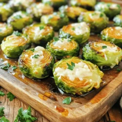 To make Garlic Parmesan Roasted Brussels Sprouts, you will need: - 1 pound Brussels sprouts, halved - 4 cloves garlic, minced - 1/4 cup grated Parmesan cheese - 3 tablespoons olive oil - 1 teaspoon garlic powder - Salt and pepper to taste - 1 tablespoon balsamic vinegar (optional, for dressing) - Fresh parsley, chopped (for garnish) Measuring ingredients correctly makes a big difference. Use a kitchen scale for the Brussels sprouts. This ensures you have just the right amount. For the garlic, press or chop it finely to release more flavor. When measuring olive oil, use a liquid measuring cup for accuracy. For grated Parmesan, pack it lightly into the measuring cup. This gives you a full flavor without clumping. Freshness matters when picking Brussels sprouts. Look for bright green, firm sprouts. Avoid any that are yellow or have brown spots. The leaves should be tightly packed. If you can, smell them; fresh Brussels sprouts should have a mild, earthy scent. If you find them in a bag, check for any signs of wilting or soft spots. Picking the best sprouts ensures your dish tastes amazing. Start by washing the Brussels sprouts under cool water. This removes dirt and any debris. Cut off the tough ends of each sprout. Then, slice them in half. This helps them cook more evenly. In a large bowl, add the halved Brussels sprouts and minced garlic. Pour in the olive oil and sprinkle garlic powder, salt, and pepper. Toss everything well. You want every sprout to be coated with the mixture. This step adds great flavor. Line a baking sheet with parchment paper for easy cleanup. Spread the coated Brussels sprouts in a single layer. Make sure they aren’t crowded. Place the baking sheet in your preheated oven at 425°F (220°C). Roast them for about 20 to 25 minutes. Stir them halfway through for even cooking. They should turn golden and crispy. After roasting, sprinkle the Parmesan cheese over the hot sprouts. Return them to the oven for another 5 minutes. This melts the cheese nicely. If you like, drizzle balsamic vinegar on top right after they come out. Finally, garnish with parsley for a pop of color. For the full recipe, check the details above. To get crispy Brussels sprouts, start with dry ones. After washing, pat them with a towel. Next, cut them in half to increase surface area. This way, they roast evenly. Use a hot oven, around 425°F (220°C). High heat helps them crisp up nicely. Spread the sprouts out on the baking sheet. They should not touch; give them space. Stir them halfway through cooking to ensure even browning. To boost flavor, add minced garlic with the sprouts. It brings out a rich taste. You can also sprinkle garlic powder for extra garlic kick. If you want a tangy touch, drizzle balsamic vinegar after roasting. This adds a nice contrast to the cheese. Don’t forget the Parmesan cheese! It melts and forms a delicious crust. Fresh parsley on top adds a fresh pop of color and taste. If you have leftover Brussels sprouts, don’t waste them! You can reheat them in the oven for a crispy texture. Another idea is to toss them in a salad. They add a nice crunch and flavor. You can also mix them into pasta dishes. They pair well with creamy sauces. Leftovers can be a fun way to create new meals! For the full recipe, check out the details above. {{image_2}} You can enjoy this dish with a few simple tweaks. The base is already vegetarian since it uses Brussels sprouts and cheese. To enhance the flavor, try adding different cheeses. Feta or smoked gouda can give a unique twist. You can also mix in nuts like walnuts or pecans for crunch and healthy fats. Making this dish vegan is easy! Replace the Parmesan cheese with a plant-based version. Nutritional yeast is a great option. It adds a cheesy flavor without dairy. Also, ensure your olive oil is pure and free from animal products. You can still enjoy the same great taste! Don’t be afraid to experiment! Add spices like paprika or cayenne for heat. You could also try adding lemon zest for brightness or even a bit of maple syrup for sweetness. Each of these changes brings a new layer to the dish. Mixing in some cooked bacon or pancetta can also create a smoky flavor. Explore these variations to make your Garlic Parmesan Roasted Brussels Sprouts recipe truly your own! For the full recipe, check out the details above. You can store leftover Garlic Parmesan Roasted Brussels Sprouts in an airtight container. Keep them in the fridge for up to three days. Make sure they cool down before sealing. This helps keep them fresh and tasty. To reheat, you can use the oven or a skillet. If using the oven, preheat it to 350°F (175°C). Spread the sprouts on a baking sheet. Heat for about 10-15 minutes until warm. If using a skillet, add a little olive oil and heat on medium. Stir until heated through. If you want to freeze the sprouts, make sure they are cooked and cooled first. Place them in a freezer-safe bag or container. They can last for up to three months in the freezer. When you’re ready to eat them, thaw in the fridge overnight and reheat as mentioned above. For the full recipe, check the main recipe section. Yes, you can use frozen Brussels sprouts. They save time and are often ready to use. However, fresh sprouts give a better taste and texture. If you use frozen, thaw them first. Drain any water and pat them dry. This helps keep them crispy when roasted. To add some heat, use red pepper flakes. Start with a pinch and increase to your taste. You can also add a dash of hot sauce. Mix it in with the olive oil and garlic before tossing the sprouts. This gives them a nice kick. If you need a substitute for Parmesan cheese, try nutritional yeast. It adds a cheesy flavor and is vegan. Grated pecorino or Romano cheeses work well too. For a nutty taste, use ground cashews. Each option gives a unique twist to the dish. For the full recipe, check out the section above. In this post, we explored key ingredients for tasty Brussels sprouts and how to prepare them. You learned about measuring ingredients, choosing fresh sprouts, and roasting techniques. I shared tips for crispy results, adding flavor, and using leftovers. We also discussed vegetarian and vegan options, along with storage and reheating advice. Brussels sprouts are fun and easy to customize. Try these steps and variations in your kitchen. Enjoy your cooking journey!