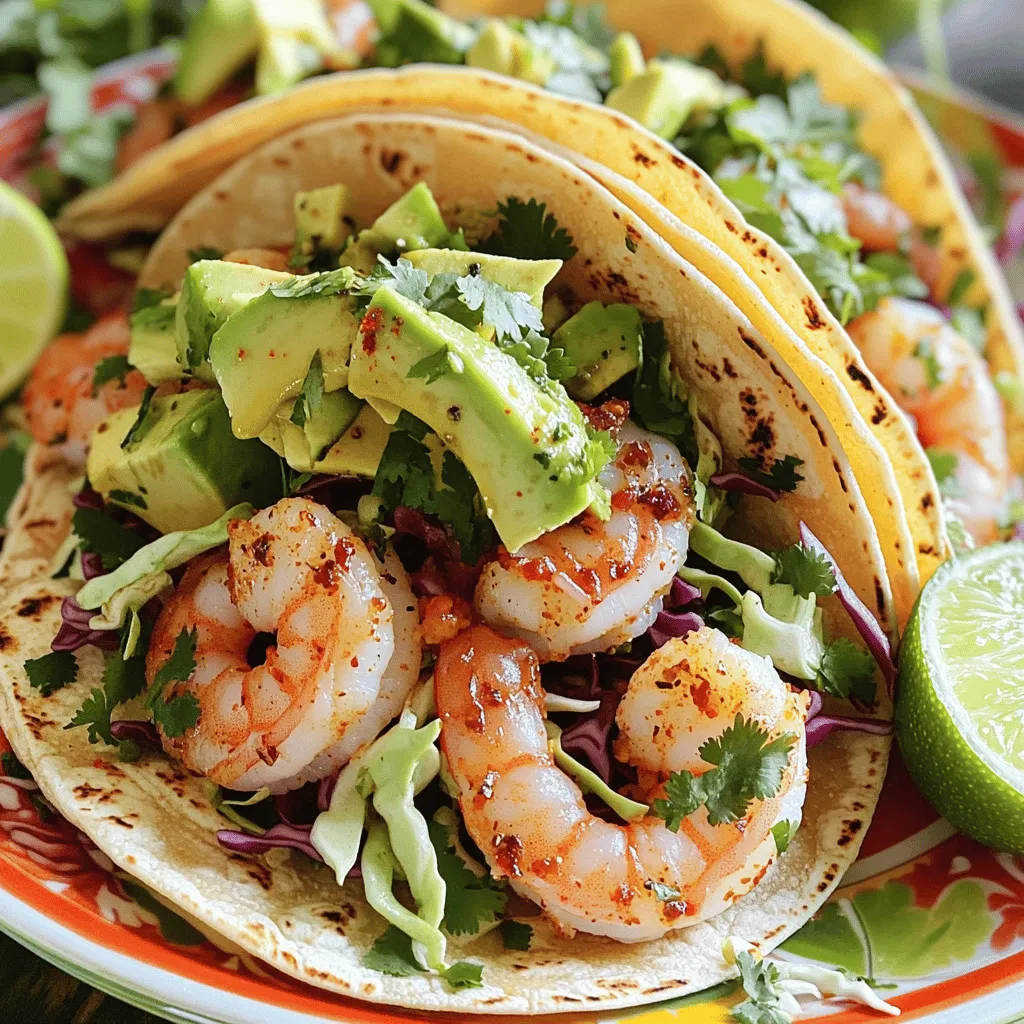 - Shrimp and Spices - 1 pound large shrimp, peeled and deveined - 3 tablespoons olive oil - 4 cloves garlic, minced - 1 teaspoon smoked paprika - 1 teaspoon chili powder - 1/2 teaspoon cayenne pepper (adjust to taste) - Salt and pepper to taste - Tortillas and Toppings - 8 small corn tortillas - 1 cup shredded cabbage - 1 avocado, sliced - 1/4 cup fresh cilantro, chopped - 1 lime, cut into wedges - Optional Ingredients - 1/2 cup sour cream (optional for topping) This recipe gives you a great way to make spicy garlic shrimp tacos. To start, you need fresh shrimp. The spices really pack a punch. Olive oil helps the shrimp cook well and adds flavor. Garlic brings a strong and tasty smell to the dish. The tortillas are the base for your tacos. Corn tortillas are the best choice here. They add a nice texture and flavor. The toppings like cabbage and avocado add freshness and crunch. Finish with lime juice for a zesty kick. If you want, you can add sour cream for creaminess. This balance of spice and coolness makes these tacos great. You’ll love how easy it is to gather these ingredients for a fun meal. Check out the Full Recipe for more details on cooking these tasty tacos! Marinating the Shrimp Start by preparing your shrimp. In a large bowl, combine: - 1 pound large shrimp, peeled and deveined - 3 tablespoons olive oil - 4 cloves garlic, minced - 1 teaspoon smoked paprika - 1 teaspoon chili powder - 1/2 teaspoon cayenne pepper (adjust to taste) - Salt and pepper to taste Toss the shrimp well to coat them in the spices. Let the shrimp sit for about 10 minutes. This waiting time helps the flavors soak in. Cooking Technique Next, heat a large skillet over medium-high heat. Once hot, add the shrimp in a single layer. Cook for 2-3 minutes without stirring. This step helps the shrimp get a nice sear. After that, flip the shrimp and cook for another 2-3 minutes. They should turn pink and opaque. Remove them from heat when done. Assembling the Tacos Now it’s time to put together your tacos. Warm 8 small corn tortillas in a separate skillet for about 30 seconds on each side until they are soft. On each tortilla, place a generous amount of shredded cabbage. Add a portion of the spicy garlic shrimp on top. Then, add slices of avocado and sprinkle fresh cilantro. For an extra zing, squeeze fresh lime juice over the tacos. If you like, drizzle some sour cream on top. Enjoy your delicious Spicy Garlic Shrimp Tacos! For the complete recipe, you can refer to the Full Recipe section. Ensuring Perfectly Cooked Shrimp To cook shrimp just right, don’t overcrowd the pan. Place them in a single layer. Cook for only 2-3 minutes on each side. Look for that pink color. Overcooking makes shrimp tough. Keep an eye on them! How to Enhance Flavor For extra flavor, marinate shrimp for 15-30 minutes before cooking. Use garlic, olive oil, and spices to soak in the taste. Adding lime juice before serving brightens the flavors. Fresh cilantro gives a nice finish, too. Tricks for Perfectly Warmed Tortillas Warm tortillas in a skillet over medium heat. Heat them for 30 seconds on each side. This step makes them soft and easy to fold. You can wrap them in a kitchen towel to keep them warm. Enjoy your tacos with fresh, warm tortillas! For the full recipe, check out the detailed instructions. {{image_2}} Substituting Shrimp with Other Proteins You can easily swap shrimp for chicken or fish. Both options work well with the spices. Cut the chicken into small pieces for quick cooking. For fish, try firm types like mahi-mahi or tilapia. Cook them similarly, adjusting the time as needed. Vegetarian Options To make this dish vegetarian, replace shrimp with grilled mushrooms or roasted cauliflower. They add a great texture and flavor. You can also use beans, like black beans or chickpeas, for protein. Just season them with the same spices. Different Topping Ideas Toppings can change the flavor and style of your tacos. Try pickled onions for tang. Fresh mango salsa adds sweetness. You can also use diced tomatoes or jalapeños for extra flavor. Don’t forget about cheese! Feta or cotija cheese can enhance the taste. For the complete process, check out the Full Recipe. To keep your spicy garlic shrimp tacos fresh, follow these tips. First, let the tacos cool completely. Next, store the shrimp and toppings separately. This helps keep the tortillas from getting soggy. Place the shrimp in an airtight container and cover it well. Use wax paper or plastic wrap to cover the tortillas. Store shredded cabbage, avocado, and cilantro in their own containers. Refrigerate everything. The shrimp will stay fresh for about 2 days. However, the avocado will brown quickly. Use it within a day for the best taste. When it's time to enjoy leftovers, reheat the shrimp gently. You can use a skillet over medium heat. Add a little olive oil to keep them moist. Heat for about 3-4 minutes, stirring occasionally. This will warm them through without drying them out. Warm the tortillas in a dry skillet for 30 seconds on each side. This makes them soft and ready to hold your delicious filling. Assemble the tacos with fresh toppings as you did before. Enjoy your meal again! For the full recipe, refer to the instructions above. What can I serve with Spicy Garlic Shrimp Tacos? You can serve these tacos with many sides. I love pairing them with: - Mexican rice - Black beans - Grilled corn - Fresh salsa - A light salad These sides add color and flavor to your meal. They also balance the spices in the tacos well. How do I adjust the spice level? To change the spice level, you can add or reduce cayenne pepper. If you want less heat, use less cayenne. You can also use sweet paprika instead of smoked paprika. For more heat, add jalapeños or hot sauce. Taste as you go, so you find your perfect level! Can I make these tacos in advance? Yes, you can prepare some parts ahead. Cook the shrimp and store them in the fridge. Warm them up just before serving. You can also chop the veggies and make the toppings ahead of time. Just keep everything in airtight containers. For a complete guide, see the Full Recipe above. It has all the details you need to make these tasty tacos. Enjoy cooking! In this blog post, we explored the tasty world of Spicy Garlic Shrimp Tacos. I shared the essential ingredients, including shrimp, spices, and tortillas. You learned step-by-step guidance on marinating and cooking shrimp, plus tips for warming tortillas. We discussed fun variations, like using different proteins or vegetarian options. Finally, I covered how to store leftovers and answered common questions. Now you can easily create delicious shrimp tacos at home. Enjoy trying new flavors and make these tacos your own!