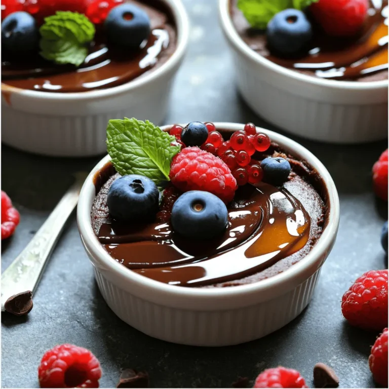 To make this vegan chocolate avocado mousse, gather these simple ingredients: - Ripe avocados - Unsweetened cocoa powder - Maple syrup - Almond milk - Vanilla extract - Sea salt - Garnish options The main star of this dish is ripe avocados. They give the mousse a rich creaminess. Choose avocados that are soft to the touch but not mushy. This ensures a smooth texture. Next, unsweetened cocoa powder brings the chocolate flavor. It is key to a deep taste without added sugars. Maple syrup serves as a natural sweetener. Adjust the amount based on your taste. Almond milk adds a hint of nuttiness and helps blend the mixture. You can swap it with any plant-based milk you like. A splash of vanilla extract enhances the flavor. Just a pinch of sea salt balances the sweetness and rounds out the taste. Lastly, think about garnish options. Fresh berries and mint leaves add color and a pop of flavor to your mousse. These toppings make your dessert look stunning and appetizing. For the full recipe, check out Vegan Chocolate Avocado Mousse. Enjoy creating this delightful treat! - In a food processor, combine the ripe avocados, cocoa powder, maple syrup, almond milk, vanilla extract, and a pinch of salt. - Blend the mixture until smooth and creamy. Scrape down the sides as needed. This ensures no avocado chunks remain. - Taste the mousse and adjust sweetness if desired. You can add more maple syrup. Blend again briefly to mix it in. - Transfer the mousse into serving dishes or ramekins. This makes it easy to serve. - Chill the mousse in the refrigerator for at least 30 minutes. This helps it firm up and enhances the flavor. To make this mousse rich and creamy, start with ripe avocados. They should feel soft when you press them gently. Overripe avocados can spoil the taste, so pick wisely. When you blend, use a food processor. It breaks down the avocado smoothly. Scrape down the sides often. This way, you mix everything well. Blend until you have a silky texture without lumps. Sweetness is up to you! The recipe calls for maple syrup, but feel free to adjust it. Taste the mousse before you serve it. If you want it sweeter, add more syrup. Blend it again for even mixing. You can also add flavors. A pinch of cinnamon or a splash of almond extract can enhance the taste. Want a fruity twist? Try adding ripe bananas or a spoonful of peanut butter. These adjustments make the mousse your own. For the full recipe, check out the details above! {{image_2}} You can change ingredients in vegan chocolate avocado mousse to fit your taste. Here are some easy swaps: - Different types of sweeteners: If you want a different sweet taste, try agave nectar or coconut sugar. These can give a unique flavor to your mousse while keeping it vegan. - Alternatives to almond milk: If almond milk is not your favorite, use coconut milk or soy milk instead. Each option adds a different flavor, making your mousse fun and fresh. You can also add extra flavors to your mousse for a twist. Here are some ideas: - Adding spices or extracts: A dash of cinnamon or a hint of espresso powder can enhance the chocolate taste. You can also use peppermint or orange extract for a refreshing twist. - Incorporating fruits and nuts: You can mix in mashed bananas or pureed mango for a fruity touch. Chopped nuts like almonds or walnuts can add a nice crunch to the creamy texture. Feel free to explore these variations. Each change offers a new way to enjoy your mousse! For the full recipe, check out the details above. To keep your vegan chocolate avocado mousse fresh, refrigerate it. Use an airtight container. This helps prevent air from spoiling the mousse. You want to use a container that seals well. Glass or plastic containers work great. If you have leftovers, store them right away. The mousse stays good for about 3 days in the fridge. You can freeze the mousse if you want to keep it longer. To freeze, scoop the mousse into a container. Leave some space at the top since it may expand. Seal the container tightly. When you want to eat it, take it out of the freezer. Move it to the fridge to thaw overnight. Once it's soft, stir it gently to restore the creaminess before serving. Enjoy your rich and creamy delight even after freezing! Yes, you can use different types of chocolate. You might prefer dark chocolate for a rich taste. Milk chocolate can make it sweeter. You can also try raw cacao for a more natural flavor. Adjust the sweetness based on the type you choose. Just keep in mind that the cocoa powder should still be unsweetened for the best results. You can keep the mousse in the fridge for about 3 to 5 days. Make sure to store it in an airtight container. This helps keep it fresh and creamy. If you notice any browning, it’s just the avocado reacting with air. A quick stir should fix that. It’s best enjoyed within the first couple of days for peak flavor. Absolutely! This mousse is naturally gluten-free. All the ingredients are gluten-free, including avocados and cocoa powder. If you use gluten-free sweeteners, like maple syrup, it stays safe for gluten-free diets. It’s a great dessert option for anyone avoiding gluten. This article covered a delicious avocado mousse recipe. You learned about the key ingredients, like ripe avocados and cocoa powder. We explored step-by-step instructions for easy preparation and serving. I shared tips for achieving the perfect texture and ways to adjust flavors. You can create variations with different sweeteners and flavors too. Lastly, I explained proper storage methods and answered common questions. Now, you can impress friends with a tasty, healthy dessert that’s easy to make. Enjoy your cooking adventure!