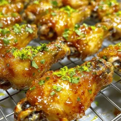 To make the best crispy baked chicken wings, gather these key items: - 2 lbs chicken wings - 2 tablespoons baking powder - 1 teaspoon garlic powder - 1 teaspoon onion powder - 1 teaspoon smoked paprika - 1 teaspoon salt - 1/2 teaspoon black pepper These main ingredients create a great base for your wings. The chicken wings give you that meaty bite, while the baking powder helps them crisp up nicely. Next, we have the spices that add flavor: - 1/4 teaspoon cayenne pepper (optional for extra heat) This seasoning blend makes your wings tasty. The smoked paprika adds a nice depth, and the cayenne gives a kick if you want it spicy. You can take your wings to the next level with these extras: - 1/3 cup sweet chili sauce - Zest of 1 lime - 1 tablespoon fresh lime juice - Chopped fresh cilantro for garnish These optional ingredients bring brightness and sweetness to your wings. The lime zest and juice add freshness, while the sweet chili sauce creates a sticky, sweet glaze. The cilantro on top makes it look pretty and adds a fresh taste. For the full recipe, check out [Full Recipe]. First, set your oven to 425°F (220°C). This high heat helps the wings get crispy. Next, line a baking sheet with aluminum foil. This makes cleanup easy. Place a wire rack on top of the sheet. The rack allows hot air to flow around the wings. This is key for crispiness. Take 2 lbs of chicken wings and dry them well with paper towels. This step is very important. Moisture makes the wings soggy, not crispy. In a large bowl, mix together 2 tablespoons of baking powder, 1 teaspoon of garlic powder, 1 teaspoon of onion powder, 1 teaspoon of smoked paprika, 1 teaspoon of salt, 1/2 teaspoon of black pepper, and optional 1/4 teaspoon of cayenne pepper for heat. Add the wings to the bowl and toss until they are fully coated in the mix. Now, lay the wings on the wire rack. Make sure they are in a single layer. Space them out so air can flow. Place the baking sheet in the oven and bake for 30-35 minutes. Flip the wings halfway through for even cooking. After baking, if you want extra crispiness, turn the oven to broil. Broil the wings for 3-5 minutes, but watch them closely. They can burn quickly! Once done, you can toss them in the sweet chili sauce mixture from the Full Recipe for added flavor. To get crispy baked chicken wings, start with dry wings. Pat them with paper towels to remove extra moisture. This step is key for crunch. Use baking powder in your seasoning mix. It helps create a crispy texture without frying. When you arrange the wings, space them out on the rack. This allows hot air to circulate freely, making them crispier. You can grill or air fry wings if you want a different taste. For grilling, preheat your grill and cook the wings for 20-25 minutes. Turn them often to avoid burning. An air fryer cooks them faster. Set it to 400°F (200°C) and cook for about 25 minutes. The wings will still be crispy and delicious. Serve your wings with fresh lime wedges. The lime juice brightens the flavors. You can also pair them with creamy dips like ranch or blue cheese. Try adding sliced veggies like carrots and celery for crunch. For a sweet twist, serve with honey or extra sweet chili sauce. These options will make your wings even more enjoyable. {{image_2}} To make spicy baked chicken wings, you can add heat. Start by mixing in extra cayenne pepper or use hot sauce. You could also toss the wings with a spicy marinade before baking. A simple blend of chili powder, garlic, and a splash of vinegar works great. The spicy flavor pairs well with the crispy texture. For a sweet twist, try honey garlic baked wings. After baking, mix honey and minced garlic in a bowl. Drizzle this mixture over the crispy wings. Toss until they are well coated. This sweet and savory combo is always a crowd-pleaser. Remember to use fresh garlic for the best taste. If you need gluten-free wings, you can easily adapt this recipe. Substitute regular baking powder with a gluten-free brand. Also, check the sweet chili sauce for gluten. Many brands offer gluten-free options. This way, everyone can enjoy these tasty wings without worry. Explore these variations to find your perfect flavor! For the full recipe, check out the Crispy Baked Chicken Wings with Sweet Chili & Lime Zest. After enjoying your crispy baked chicken wings, you may have some left. Store them in an airtight container. This keeps them fresh and tasty. Make sure they cool down to room temperature first. Then, place them in the fridge. They will last for up to three days. If you want to keep them longer, consider freezing them. To reheat your wings and keep them crispy, use the oven. Preheat it to 350°F (175°C). Place the wings on a baking sheet. Heat them for about 10-15 minutes. This method helps to restore their crunch. You can also use an air fryer. Set it to 360°F (182°C) for about 8-10 minutes. Both methods work well to keep your wings delicious. If you want to save your wings for later, freezing is a great choice. First, let them cool completely. Then, place them in a freezer bag. Try to remove as much air as you can before sealing. Label the bag with the date. They can stay in the freezer for up to three months. When you're ready to eat, thaw them in the fridge overnight before reheating. For a full recipe, check out the Crispy Baked Chicken Wings with Sweet Chili & Lime Zest. To make chicken wings extra crispy, start by drying them well. Use paper towels to remove moisture. Next, coat them in baking powder and seasoning. Baking powder helps create a crunchy texture. Spread the wings on a wire rack for better air flow. Bake them at 425°F (220°C) for 30-35 minutes. Flip them halfway through for even cooking. For a final touch, broil them for 3-5 minutes. This step will give you wings that are golden and crispy. Yes, you can use frozen chicken wings. Thaw them in the fridge overnight for best results. If you are short on time, you can run them under cold water. Once thawed, dry them well before coating. Follow the recipe as usual after that. Baking from frozen may take a bit longer, so check for doneness. Your wings will still turn out tasty and crispy. To warm crispy baked wings, the oven is your best choice. Preheat it to 350°F (175°C). Place the wings on a baking sheet lined with foil. Warm them for about 10-15 minutes. This method keeps them crispy without drying them out. Avoid using a microwave, as it can make them soggy. Serve them hot and enjoy! In this blog post, we covered how to make crispy baked chicken wings. I shared key ingredients, step-by-step directions, and helpful tips. You can make spicy or honey garlic wings, or even gluten-free ones. Proper storage and reheating keep your leftover wings tasty. Remember, achieving crispy wings at home is easy when you follow these methods. With practice, you’ll impress your friends and family with delicious wings every time.