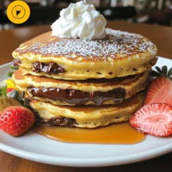 To make Nutella stuffed pancakes, you need simple ingredients. Gather these items for a delicious breakfast: - 1 cup all-purpose flour - 2 tablespoons sugar - 1 tablespoon baking powder - 1/2 teaspoon salt - 1 cup milk - 1 large egg - 2 tablespoons melted butter - 1/4 cup Nutella (or more for extra filling) - Oil or butter for cooking - Optional: whipped cream and fresh strawberries for serving These ingredients create a fluffy pancake base. The Nutella adds rich flavor and sweetness. Feel free to adjust the Nutella amount for your taste. If you want to make it extra special, add whipped cream and strawberries on top. This makes your pancakes look and taste even better! If you want the full recipe, check out the complete guide to Nutella stuffed pancakes. In a large mixing bowl, whisk together: - 1 cup all-purpose flour - 2 tablespoons sugar - 1 tablespoon baking powder - 1/2 teaspoon salt In another bowl, mix: - 1 cup milk - 1 large egg - 2 tablespoons melted butter Combine the wet and dry ingredients. Stir gently until just mixed. It is okay if you see a few lumps. Heat a skillet over medium heat. Lightly coat it with oil or butter. Pour about 1/4 cup of batter onto the skillet for each pancake. Cook until bubbles form on the top, about 1-2 minutes. Add about 1 tablespoon of Nutella in the center of the pancake. Quickly cover it with a bit more batter. Cook for another 1-2 minutes until the edges turn golden brown. Carefully flip the pancake and cook for another 1-2 minutes. Repeat this for the rest of the batter. Add more oil or butter as needed. Serve the pancakes warm. Stack them high for a nice look. You can drizzle with chocolate syrup if you like. Sprinkle powdered sugar on top for a sweet touch. Add a dollop of whipped cream and a few sliced strawberries on the side. Enjoy your delicious creation! For the full recipe, check out the instructions above. To make great pancakes, avoid overmixing the batter. Stir it gently until just combined. A few lumps are okay. This helps your pancakes stay light and fluffy. Letting the batter rest is key too. Allow it to sit for 10 minutes. This helps the flour absorb moisture. It also improves the texture of your pancakes. A rested batter gives you better pancakes. Getting the heat right is vital for fluffy pancakes. Heat your skillet to medium. If it’s too hot, your pancakes may burn. If it’s too low, they won’t cook properly. You want a nice golden brown color. Toppings can make your Nutella stuffed pancakes even better. Try adding whipped cream for a sweet touch. Fresh strawberries add color and flavor. You could also sprinkle some powdered sugar or drizzle chocolate syrup on top. Each of these options complements the rich Nutella well. {{image_2}} You can switch up the Nutella for other tasty spreads. Try using peanut butter for a nutty twist. Almond butter also works well and adds a rich flavor. You can even use fruit preserves, like strawberry or raspberry, for a fruity surprise. If you like cream cheese, a sweetened cream cheese filling can make these pancakes even more delightful. Get creative with your fillings and surprise your taste buds! If you need gluten-free pancakes, don’t worry. You can easily use gluten-free flour instead of all-purpose flour. Look for blends that include rice flour or almond flour for the best results. Just make sure to check that your baking powder is gluten-free too. The texture may change slightly, but the taste will still be amazing! Want to make Nutella stuffed pancakes vegan? It’s simple! Replace the milk with almond milk or any plant-based milk you love. Use a flax egg instead of a regular egg. To make a flax egg, mix 1 tablespoon of ground flaxseed with 2.5 tablespoons of water. Let it sit for about five minutes until it thickens. You can also swap melted butter for coconut oil or any vegetable oil. Enjoy your vegan pancakes with all the same yummy fillings! For the full recipe, check out the Nutella Stuffed Pancakes section! To keep your Nutella stuffed pancakes fresh, store them in the fridge. Place them in an airtight container. This helps prevent them from drying out. They stay good for about three days. When you want to eat them, reheat in a skillet on low heat. You can also use the microwave for a quick warm-up. Just heat for about 15-20 seconds. If you want to save pancakes for later, freezing works great. First, let them cool completely. Then, stack the pancakes with parchment paper between each one. This prevents them from sticking together. Wrap the stack in plastic wrap and place it in a freezer bag. They can last up to two months in the freezer. When you’re ready to eat, thaw them overnight in the fridge before reheating. Pancakes have a short shelf life. In the fridge, they last for about three days. In the freezer, you can enjoy them for up to two months. Make sure to check for any signs of spoilage before eating. If they smell off or look strange, it’s best to toss them. Enjoy every bite of these delicious pancakes! For the full recipe, check the section above. To make your pancakes fluffier, add a pinch of baking soda to the dry mix. Baking soda helps the batter rise better. You can also add a bit of yogurt. Yogurt adds moisture and lightness to the pancakes. Just replace some milk with yogurt for a great texture. Yes, you can make the batter ahead of time. Store it in the fridge for up to 24 hours. Just cover the bowl with plastic wrap or transfer it to a container. When you are ready to cook, give it a gentle stir. You may need to add a splash of milk if it thickens. If you want to switch it up, try peanut butter or almond butter. You can also use chocolate hazelnut spread from other brands. For a homemade option, mix cocoa powder with honey or maple syrup until smooth. This can give you a unique flavor. Look for bubbles forming on the surface of the pancake. When the bubbles pop and the edges look set, it’s time to flip. The bottom should be golden brown. If you wait too long, they can burn, so keep an eye on them! Nutella stuffed pancakes can be a treat, but they can be made healthier. Use whole wheat flour instead of all-purpose flour. This adds fiber and nutrients. You can also reduce the sugar or use less Nutella. Add fruits like bananas or berries for more vitamins. Enjoy them in moderation for a balanced meal. For the complete recipe, check the Full Recipe section! In this blog post, we explored how to make delicious Nutella stuffed pancakes. We covered the key ingredients, step-by-step instructions, and tips to enhance your cooking. You can experiment with various fillings, including vegan and gluten-free options. Remember to store leftovers properly to enjoy them later. Nutella pancakes are fun to make and satisfy your sweet cravings. Enjoy them warm with your favorite toppings. With practice, you'll master the art of fluffy pancakes filled with Nutella, making each breakfast a delight.