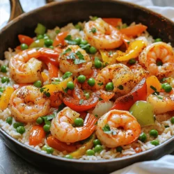 To make a great Cajun shrimp and rice skillet, you need the following ingredients: - 1 pound large shrimp, peeled and deveined - 1 cup long-grain white rice - 2 cups chicken broth (or vegetable broth for a vegetarian option) - 1 medium onion, diced - 1 bell pepper (red or green), diced - 2 cloves garlic, minced - 2 tablespoons Cajun seasoning - 1 teaspoon smoked paprika - 1/2 teaspoon salt - 1/2 teaspoon black pepper - 2 tablespoons olive oil - 1 cup frozen peas - 2 green onions, chopped (for garnish) - Fresh parsley, chopped (for garnish) You can enhance the dish with some optional ingredients. Try adding: - A squeeze of fresh lemon juice for brightness - Chopped tomatoes for extra moisture - A splash of hot sauce for heat - Cooked sausage or chicken for extra protein - Diced celery for crunch If you have dietary needs, here are some easy swaps: - Use quinoa instead of rice for a gluten-free option. - Replace chicken broth with vegetable broth for a vegetarian option. - Use brown rice for more fiber, but adjust cooking time. - Swap shrimp for tofu or chickpeas for a plant-based meal. - Use a salt-free Cajun seasoning to reduce sodium. These ingredients come together to create a dish that is both hearty and tasty. To see the full recipe, check out the [Full Recipe]. Before you start cooking, gather all your ingredients. This makes the process smooth and easy. You will need shrimp, rice, broth, onion, bell pepper, garlic, and spices. Having everything ready saves time and stress. 1. Heat 2 tablespoons of olive oil in a large skillet over medium-high heat. 2. Add 1 diced onion and 1 diced bell pepper. Sauté them for about 3-4 minutes. They should soften but not brown. 3. Stir in 2 minced garlic cloves. Cook for 1 minute, being careful not to burn the garlic. 4. Add 1 pound of shrimp to the skillet. Sprinkle in 2 tablespoons of Cajun seasoning, 1 teaspoon of smoked paprika, 1/2 teaspoon of salt, and 1/2 teaspoon of black pepper. Cook for 2-3 minutes until the shrimp turn pink. 5. Add 1 cup of long-grain white rice. Mix it well with the other ingredients. Let it toast for about 1 minute. 6. Pour in 2 cups of chicken broth. Bring the mixture to a boil. Once boiling, reduce the heat to low and cover the skillet. 7. Let it simmer for 15-18 minutes, or until the rice is cooked and most of the liquid is gone. 8. In the last 5 minutes, stir in 1 cup of frozen peas to heat through. 9. Remove from heat and let it sit covered for another 5 minutes. This helps everything blend. 10. Fluff the rice with a fork. Garnish with chopped green onions and fresh parsley before serving. - Use long-grain rice for the best texture. It cooks evenly and absorbs flavors well. - Avoid stirring too much once you add the broth. This helps the rice cook without becoming mushy. - Check the shrimp for doneness. They should be pink and opaque when ready. - Let the skillet sit covered after cooking. This step allows the steam to finish the cooking process. - Taste before serving. Adjust seasoning if needed to suit your taste. To make your Cajun shrimp and rice skillet pop, use fresh ingredients. Fresh shrimp gives the best taste. Try to buy shrimp that smells like the ocean. Fresh herbs also boost flavor. Use parsley and green onions for a fresh touch. You can add a squeeze of lemon juice for brightness. It balances the spices well. Avoid overcooking the shrimp. They cook fast and can turn rubbery. When shrimp turn pink and opaque, they are done. Don't skip toasting the rice. This step adds a nice nutty flavor. Also, make sure to measure your broth. Too much liquid can make the rice mushy. Follow the cooking times closely to ensure the best results. Prep your ingredients before cooking. Dice the onion and pepper ahead of time. This makes cooking smoother. You can use frozen shrimp to save time. Just thaw them before cooking. If you're short on time, use a rice cooker. This lets you focus on the shrimp while the rice cooks. For a quick meal, have everything ready and follow the Full Recipe. {{image_2}} You can easily make this dish vegetarian or vegan. Instead of shrimp, use mushrooms or firm tofu. They soak up flavors well. Replace chicken broth with vegetable broth. Use the same spices and cook time. This way, you keep the Cajun taste without meat. You still get a hearty meal. If you want to change the protein, try chicken or sausage. Chicken cooks quickly and stays juicy. Slice it thin and add it with the veggies. For sausage, use andouille for a smoky taste. Cook it in the skillet before adding the rice. Both options bring a new twist to your dish. You can adjust the spice level to your taste. For mild, cut back on Cajun seasoning. You can add a touch of lemon juice to brighten flavors. If you like heat, add more seasoning or some cayenne pepper. Just a pinch can really boost the heat. This lets you customize each meal to your liking. Explore your taste buds with these variations! After enjoying your Cajun shrimp and rice skillet, let it cool. Place leftovers in an airtight container. Store them in the fridge for up to three days. This keeps your meal fresh and tasty. Remember, the shrimp and rice absorb flavors over time, making it even better! To freeze your Cajun shrimp and rice skillet, cool it completely first. Transfer it to a freezer-safe container. It can last for up to three months in the freezer. Just label the container with the date. When you’re ready to eat, thaw it overnight in the fridge. To reheat, use a skillet for even heating. Add a splash of water or broth to prevent sticking. Heat over medium-low until warmed through. You can also use a microwave. Heat in short intervals, stirring in between. This keeps your dish moist and delicious. For the full recipe, check out the details above! If you don't have Cajun seasoning, you can make your own mix. Combine paprika, garlic powder, onion powder, and black pepper. You can adjust the heat with cayenne pepper or chili powder. This mix gives a similar taste to Cajun seasoning. You can also use Creole seasoning if you have it. It adds a nice flavor with herbs. Yes, you can prepare this dish ahead of time. Cook the shrimp and rice as directed, then let them cool. Store them in an airtight container in the fridge. When you are ready to eat, reheat it on the stove. Add a splash of broth to keep it moist. This makes for a quick meal later. To make this recipe gluten-free, use gluten-free broth. Many brands offer gluten-free chicken or vegetable broth. Always check labels to be sure. The rice itself is gluten-free, so you’re good there. Enjoy your Cajun Shrimp and Rice Skillet without worry! You now have a simple guide to make Cajun shrimp and rice skillet. We explored ingredients, cooking steps, and storage tips. I shared ways to adapt for different diets and save time. Remember that a few mistakes can change your dish. Use these tips to elevate your meal. Enjoy cooking and savor each bite!