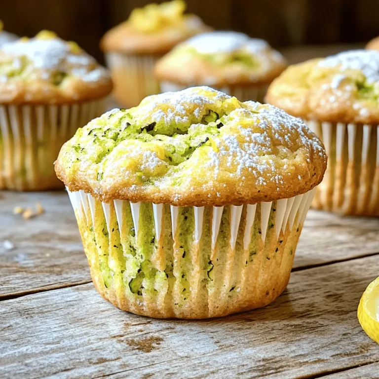 To make Zucchini Lemon Muffins, you will need the following main ingredients: - 1 ½ cups grated zucchini (about 1 medium zucchini) - 1 cup all-purpose flour - ½ cup whole wheat flour - ¾ cup granulated sugar - ½ teaspoon baking powder - ½ teaspoon baking soda - ¼ teaspoon salt - 2 large eggs - ⅓ cup vegetable oil (or melted coconut oil) - 1 tablespoon lemon zest - 2 tablespoons lemon juice - 1 teaspoon vanilla extract - ½ teaspoon ground cinnamon (optional) - ½ cup chopped walnuts or pecans (optional) These ingredients blend to create a tasty treat that’s both moist and flavorful. The zucchini adds moisture without making the muffins soggy. The lemon gives a bright taste that lifts the dish. If you want to switch things up, consider using different flours. You can try almond flour or oat flour for a gluten-free option. Each flour has a unique flavor and texture. Mixing flours can also change the muffins' health profile. Remember that different flours absorb moisture differently. Adjust your liquid ingredients if you switch the flour type. You can add extra flavors to your muffins. Consider adding: - ½ cup chocolate chips for a sweet twist - ½ cup dried cranberries for a tart bite - ½ cup shredded coconut for a tropical feel These options can make your muffins even more delicious. Feel free to mix and match based on your taste. Experimenting with flavors can lead to your perfect muffin! For the full recipe, refer to the section above. Start by preheating your oven to 350°F (175°C). This warm-up is key for even baking. Meanwhile, grab a muffin tin and line it with paper liners or give it a light grease. In a large bowl, mix the grated zucchini, eggs, vegetable oil, lemon zest, lemon juice, and vanilla extract. Blend it well until all the wet ingredients come together. This mix gives your muffins moisture and flavor. Next, in another bowl, whisk together the all-purpose flour, whole wheat flour, granulated sugar, baking powder, baking soda, salt, and ground cinnamon, if you're using it. This dry mix is the backbone of your batter. Slowly add this dry mix to your wet ingredients. Stir gently until just combined. Be careful! Overmixing can make your muffins tough. If you like, fold in chopped walnuts or pecans for a delightful crunch. Now, it’s time to fill the muffin cups. Divide the batter evenly, filling each cup about ¾ full. This helps them rise beautifully. Place the muffin tin in the preheated oven and bake for 20-25 minutes. Keep an eye on them! A toothpick inserted in the center should come out clean when they are done. If it's still wet, give them a few more minutes. Once baked, let the muffins cool in the tin for about 5 minutes. Then, transfer them to a wire rack to cool completely. This step helps keep them soft and prevents sogginess. For a tasty touch, serve the muffins warm. A dusting of powdered sugar or a dollop of lemon glaze adds a nice zing. Enjoy your Zucchini Lemon Muffins as a delightful snack or breakfast treat! For the complete recipe, check out the Full Recipe link. To keep your muffins moist, use fresh zucchini. Grate the zucchini right before mixing. The moisture from the zucchini adds a nice texture. You can also add a little extra oil. This keeps the muffins fluffy and tender. Avoid overbaking, as this can dry them out. Check for doneness with a toothpick. If you want sweeter muffins, add more sugar. Try adding up to ¼ cup more. You can also use honey or maple syrup instead. Just remember to reduce the liquid slightly if you do. If you prefer less sweetness, cut back on the sugar. Use the same amount of zucchini for balance. When zesting lemons, use a fine zester. This gives you the best flavor. Only take the yellow part of the peel. The white part can be bitter. For grating zucchini, use the large holes on a box grater. This helps keep the texture light. After grating, squeeze out excess moisture. This step is key for perfect muffins. For more detailed steps, refer to the Full Recipe. {{image_2}} You can easily make gluten-free zucchini lemon muffins. Use a gluten-free flour blend instead of regular flour. Many blends work well, but look for one that contains xanthan gum for the best texture. Make sure your baking powder is gluten-free too. Follow the same steps as the full recipe. The muffins will still be moist and tasty! Creating vegan zucchini lemon muffins is simple. Replace the eggs with flax eggs. To make a flax egg, mix one tablespoon of ground flaxseed with three tablespoons of water. Let it sit for five minutes until it thickens. Use plant-based oil, like coconut or avocado oil, in place of vegetable oil. The muffins will remain rich and flavorful! You can add savory twists to your zucchini lemon muffins. Try mixing in grated cheese, like cheddar or feta, for a rich taste. Adding herbs like rosemary or thyme can give your muffins a fresh kick. You can also use sun-dried tomatoes or olives for a Mediterranean flair. This makes your muffins a fun snack or side dish! To keep your zucchini lemon muffins fresh, store them in an airtight container. Place a paper towel at the bottom to absorb moisture. This keeps the muffins soft and prevents them from getting soggy. If you plan to eat them within two days, you can leave them at room temperature. For longer storage, the fridge is best. Freezing is a great way to save muffins for later. Let the muffins cool completely. Wrap each muffin tightly in plastic wrap or foil. Then, place them in a freezer bag. They can stay fresh for up to three months. When you want to enjoy them, just thaw overnight in the fridge or at room temperature. To reheat your zucchini lemon muffins, preheat your oven to 350°F (175°C). Place the muffins on a baking tray. Heat them for about 10 minutes. This will bring back their soft texture and warm flavor. You can also microwave them for 15-20 seconds for a quick fix. Enjoy your muffins fresh and warm! Yes, you can. Carrots work well as a substitute. They add sweetness and moisture. You can also try using squash or even pumpkin. Each will change the flavor slightly, but they can still make tasty muffins. You can check the muffins using a toothpick. Insert it into the center of a muffin. If it comes out clean, the muffins are ready. They should also feel springy to the touch. Watch for a golden color on top, which shows they are baked well. Absolutely! You can use orange, lime, or even grapefruit. Each fruit brings a unique taste. If using orange, consider adding some orange zest for extra flavor. Experiment with what you like best! For the complete recipe, check out the Full Recipe section. Zucchini lemon muffins are tasty and easy to make. We covered key ingredients, step-by-step instructions, and helpful tips to ensure success. You can customize flavors and even adapt for diets like gluten-free or vegan. Keep muffins fresh with proper storage techniques. I hope you feel ready to bake and enjoy these muffins. They are a healthy treat for any time!