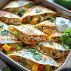 Chicken and Cheese Quesadillas Bake Flavorful Delight