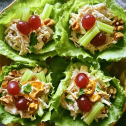 - 2 cups cooked chicken breast, shredded - 1 cup plain Greek yogurt - 1/2 cup celery, finely diced - 1/2 cup red grapes, halved - 1/4 cup green onion, sliced - 1/4 cup walnuts, chopped - 1 tablespoon Dijon mustard - 1 tablespoon honey - 1 tablespoon lemon juice - Salt and pepper to taste - Lettuce leaves for serving I love using fresh ingredients for this Greek yogurt chicken salad. The cooked chicken adds protein, while the Greek yogurt keeps it creamy and healthy. Celery gives a nice crunch, and the grapes add a hint of sweetness. The walnuts add texture and healthy fats. Dijon mustard and honey give a tangy-sweet flavor that ties everything together. I also squeeze in some lemon juice for freshness. You can adjust the salt and pepper to fit your taste. Using lettuce leaves to serve this salad makes it light and fun. You can also use the full recipe for more details on how to prepare it! - Calories per serving: Approximately 300 - Protein: 30 grams - Fat: 12 grams - Carbohydrates: 20 grams Greek yogurt is rich in protein and low in fat. It helps build muscle and keeps you full longer. It also contains probiotics, which support gut health. This salad is not just tasty; it’s also a healthy choice! Mixing the chicken and vegetables Start by taking a large mixing bowl. Add 2 cups of shredded chicken, 1/2 cup of diced celery, 1/2 cup of halved red grapes, 1/4 cup of sliced green onion, and 1/4 cup of chopped walnuts. Mix them gently. This blend adds crunch and sweetness to your dish. Preparing the Greek yogurt dressing In a separate bowl, whisk together 1 cup of plain Greek yogurt, 1 tablespoon of Dijon mustard, 1 tablespoon of honey, 1 tablespoon of lemon juice, salt, and pepper. Whisk until it's smooth. This dressing brings creaminess without extra fat. Combining the ingredients Pour the yogurt dressing over the chicken mixture. Toss everything together gently. Ensure all ingredients are coated in the dressing. Cover the bowl and refrigerate for at least 30 minutes. This waiting time helps the flavors mix well. Plating on lettuce leaves When ready to serve, take individual lettuce leaves. Spoon the chicken salad onto the leaves. This makes a great, light meal perfect for lunch or dinner. Alternative serving ideas You can also serve this chicken salad in sandwiches or wraps. Use your favorite bread or tortilla. This dish is versatile and keeps well for meal prep. Enjoy it however you like! For the full recipe, check the details above. To make your Greek yogurt chicken salad truly shine, focus on moisture. Greek yogurt helps keep the salad creamy and fresh. If your salad feels too dry, add a bit more yogurt. This small tweak makes a big difference. Next, adjust the flavor. You can add spices like garlic powder or paprika for a kick. Fresh herbs, like dill or parsley, enhance the taste too. Experiment with these additions to find your perfect mix. Prepping ingredients in advance saves time. Chop your celery and grapes the night before. Store them in airtight containers. This simple step makes assembly fast and easy. Consider using store-bought rotisserie chicken. It’s a quick option that cuts down your prep time. Just shred the chicken and blend it with the other ingredients. You'll have a delicious salad ready in no time. For the full recipe, check out the Greek Yogurt Chicken Salad section. {{image_2}} You can easily make Greek yogurt chicken salad even healthier. Start by using low-fat yogurt instead of regular yogurt. This change cuts down on calories without losing creaminess. Next, add more veggies like bell peppers and cucumbers. These veggies add crunch and flavor. You can also toss in some spinach or kale for extra nutrients. Adding herbs can take your chicken salad to the next level. Fresh dill or parsley adds a bright taste. You can also mix in different fruits to change it up. Try diced apples for sweetness or dried cranberries for a tart kick. Both options give the salad a new twist. Experimenting with flavors keeps your meals fresh and exciting. For the full recipe, check the earlier section. To keep your Greek yogurt chicken salad fresh, store it in the fridge right away. Use an airtight container to prevent spills and keep out air. Glass containers work great, but plastic ones are fine too. Make sure the lid seals well. This keeps the salad tasty and safe. Your salad can last for about three to four days in the fridge. Keep an eye on it. If it starts to smell funny or looks off, toss it out. Also, if the yogurt separates or the chicken looks slimy, it’s time to say goodbye. Always check for signs of spoilage to stay safe. Can I use cooked frozen chicken? Yes, you can use cooked frozen chicken. Just thaw it first. Make sure to shred it before mixing it with other ingredients. This saves time and makes the salad quick to prepare. Is Greek yogurt healthier than mayonnaise? Yes, Greek yogurt is often healthier than mayonnaise. It has less fat and more protein. Greek yogurt also adds a creamy texture, which makes it perfect for this salad. It provides a tangy flavor that complements the chicken well. How can I make this recipe dairy-free? To make this recipe dairy-free, use a dairy-free yogurt. There are many options like almond or coconut yogurt. These alternatives work well and keep the salad creamy. Just watch for added sugars in those products. For the full recipe, check the section above! This blog post shared a simple Greek yogurt chicken salad recipe. You learned about the main ingredients, step-by-step instructions, and tips for perfecting it. We also covered variations, storage tips, and answered common questions. Overall, this chicken salad is tasty, healthy, and easy to make. You can adjust flavors or ingredients to fit your needs. Enjoy making this dish for lunch or dinner!