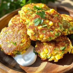 - 2 medium zucchinis, grated - 1 cup sweet corn kernels (fresh or frozen) - 1/2 cup green onions, chopped - 2 large eggs - 1/2 cup all-purpose flour - 1/2 teaspoon baking powder - 1/4 teaspoon cayenne pepper - 1/2 teaspoon garlic powder - Salt and pepper to taste - 2 tablespoons fresh parsley, chopped - Olive oil for frying When making zucchini and corn fritters, the right ingredients make all the difference. Fresh zucchinis bring moisture and flavor. Sweet corn adds a burst of sweetness. Green onions contribute a mild onion flavor that brightens the dish. Eggs serve as a binder, holding everything together. In the dry ingredients, all-purpose flour gives structure. Baking powder helps the fritters rise and stay fluffy. Cayenne pepper adds a hint of heat, which you can adjust to suit your taste. Garlic powder brings depth and a savory note. For seasoning, salt and pepper are essential. Fresh parsley adds a pop of color and freshness. Finally, you need olive oil for frying. It creates a crispy, golden exterior that contrasts with the soft interior. Check out the full recipe for detailed steps to make this delightful dish. Enjoy experimenting with the ingredients to find your perfect fritter balance! - Grate the zucchinis using a box grater or food processor. - Squeeze excess moisture from grated zucchini. Preparing the zucchini is key for great fritters. Grating makes it easy to blend into the mix. The moisture in zucchini can make fritters soggy. After grating, I use a clean kitchen towel. I place the grated zucchini in the towel and twist it to squeeze out water. This helps keep the fritters crisp. - Combine zucchini, corn, green onions, and parsley in a large bowl. - Stir in eggs, flour, baking powder, cayenne, garlic powder, salt, and pepper. Next, we mix the ingredients. In a large bowl, add the squeezed zucchini, corn, and chopped green onions. I also toss in fresh parsley for flavor. Then, I crack in the eggs and add flour. Baking powder helps them rise. Cayenne gives a nice kick, while garlic powder adds depth. I season with salt and pepper. Stir until just mixed. The batter should be thick but easy to scoop. - Heat oil in a non-stick skillet over medium heat. - Shape and fry fritters for 3-4 minutes on each side until golden. Now, it's time to cook. I heat a few tablespoons of olive oil in a non-stick skillet. The oil should be hot, but not smoking. Using a spoon, I scoop about 2 tablespoons of the batter. I shape it into a patty and place it in the pan. I repeat this until the pan is full, but not crowded. Each fritter cooks for about 3-4 minutes. When they turn golden and crisp, I flip them to cook the other side. After frying, I place the fritters on paper towels to drain excess oil. Enjoy these fritters warm. You can serve them with a dollop of Greek yogurt or your favorite dip. For the full recipe, check the detailed instructions above. To make great zucchini and corn fritters, you need the right mix. The batter should be thick but not too dry. If it is too runny, your fritters will fall apart. If it’s too thick, they won’t cook well. Use the grated zucchini but squeeze out excess water. This helps keep the fritters from being soggy. When frying, the oil should be hot but not smoking. Heat your pan over medium heat and add olive oil. You can test the oil with a small spoon of batter. If it sizzles, it’s ready! If it smokes, reduce the heat. Fry for 3-4 minutes until golden. Adjust the heat as needed to avoid burning. These fritters taste great with dips. I recommend using Greek yogurt or salsa. Both add a nice tang that complements the fritters. You can also pair them with a fresh salad. A crisp green salad works well to balance the flavors. To boost the flavor, use fresh herbs like parsley or cilantro. They add brightness to every bite. You can also mix in some spices. Try a pinch of smoked paprika or cumin for an extra kick. For a richer taste, add cheese. Feta or cheddar blends well in the batter. This makes the fritters even more savory and delicious. You can easily adjust flavors to suit your taste. Enjoy your cooking! {{image_2}} You can make these fritters healthier. Try using almond or coconut flour instead of regular flour. This makes the fritters gluten-free and adds a nice flavor. If you want to go vegan, use ground flaxseed mixed with water as a substitute for eggs. Just mix one tablespoon of flaxseed with two and a half tablespoons of water. Let it sit for a few minutes until it thickens. This will help bind your fritters without using eggs. Adding cheese can really enhance the taste of your fritters. Feta cheese adds a tangy kick, while cheddar gives a rich, creamy flavor. You can also mix in other vegetables like grated carrots or chopped bell peppers. These add more color and nutrition. Experiment with what you have at home. It makes cooking fun! Change the recipe with the seasons. In summer, add fresh herbs like basil or dill. In fall, consider adding grated butternut squash or sweet potatoes. These ingredients not only change the taste but also keep the dish fresh and exciting. You can find new flavors all year round by using seasonal vegetables. For the full recipe, check out the Zesty Zucchini and Corn Fritters 🥒 section above! To keep your fritters fresh, store them in an airtight container. You can refrigerate them for up to three days. If you want to keep them longer, freeze them. Place them in a single layer on a baking sheet. Once frozen, transfer them to a freezer bag. This way, they won’t stick together. For the best taste, reheat fritters in the oven or a skillet. To use the oven, preheat it to 350°F (175°C). Place fritters on a baking sheet and heat for about 10 minutes. If using a skillet, add a bit of oil and heat over medium. Cook for 3-4 minutes on each side until crisp. This keeps them golden and tasty. When stored properly, refrigerated fritters last around three days. Frozen fritters maintain quality for up to three months. Remember, the sooner you eat them, the better the taste. Always check for any signs of spoilage before enjoying your leftovers. To avoid soggy fritters, remove moisture from the zucchini. Start by grating the zucchinis. Next, place the grated zucchini in a clean kitchen towel. Squeeze the towel tightly to push out the excess water. This step is key. Moisture makes fritters fall apart and lose their crispness. You can also salt the zucchini beforehand. Let it sit for a few minutes and then squeeze again. This extra step helps draw out more moisture. Yes, you can use frozen corn! Frozen corn is a great option. It is often picked at peak freshness, so the taste is still good. Just make sure to thaw the corn before adding it to the mix. Pat it dry with a towel to remove extra moisture. This keeps the fritters from becoming too wet. Fresh corn is tasty, but frozen corn works well too. You can tell fritters are done by their color and texture. They should be golden brown on both sides. When you flip them, look for a crisp edge. You want a firm exterior that holds its shape. If they feel soft and wet, they need more time. Give them a few more minutes in the pan. Cooking them well makes them tasty and safe to eat. Serve them warm for the best flavor. For the full recipe, check out the Zesty Zucchini and Corn Fritters. In this post, we explored how to make delicious fritters using simple ingredients like zucchini, corn, and green onions. I shared easy steps to prepare and cook them, plus tips for great flavor and texture. Remember, you can customize these fritters with herbs, cheese, or even seasonal veggies. After cooking, store extras carefully so you can enjoy them later. Fritters are a fun dish to try different flavors. Now, it's time for you to make your own and enjoy!