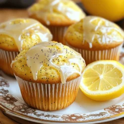 - 1 ½ cups all-purpose flour - ½ cup granulated sugar - 2 teaspoons poppy seeds - 1 tablespoon baking powder - ½ teaspoon salt - 1 large egg - ½ cup plain Greek yogurt - ¼ cup vegetable oil - 1 teaspoon vanilla extract - Zest of 1 lemon - 2 tablespoons fresh lemon juice - ¼ cup powdered sugar (for glaze) - 1 tablespoon lemon juice (for glaze) The right ingredients make these muffins shine. They need all-purpose flour for the base. The sugar adds sweetness and helps with browning. Poppy seeds give a nice crunch and fun look. Baking powder helps the muffins rise. A bit of salt enhances flavor. For moisture, I add Greek yogurt. It makes the muffins soft and rich. The egg helps bind the mixture and adds protein. The oil keeps them moist. Vanilla extract adds warmth. Lemon zest and juice bring a bright, fresh taste. To finish, consider a glaze. It gives a sweet touch. Mix powdered sugar and lemon juice for a smooth finish. The glaze makes the muffins look special. When you gather these ingredients, you set the stage for a delightful experience. With these basics, you can create a treat everyone will enjoy. For the full recipe, check the section above. - Preheat oven to 350°F (175°C) - Prepare muffin tin with liners or non-stick spray Preparing your kitchen is key. First, you want to preheat your oven to 350°F (175°C). This step warms the oven for even baking. Next, grab a 12-cup muffin tin. Line each cup with paper liners or spray them with non-stick spray. This step helps the muffins release easily after baking. - Whisk together flour, sugar, poppy seeds, baking powder, and salt In a large bowl, combine the dry ingredients. Whisk together 1 ½ cups of all-purpose flour, ½ cup of granulated sugar, 2 teaspoons of poppy seeds, 1 tablespoon of baking powder, and ½ teaspoon of salt. Mixing these ingredients well ensures the muffins rise evenly. - Beat egg; add Greek yogurt, vegetable oil, vanilla, lemon zest, and lemon juice - Mix until ingredients are smooth and well combined Now, let’s mix the wet ingredients. In another bowl, beat 1 large egg. Then, add ½ cup of plain Greek yogurt, ¼ cup of vegetable oil, 1 teaspoon of vanilla extract, the zest of 1 lemon, and 2 tablespoons of fresh lemon juice. Stir this mixture until it is smooth and well combined. This mix brings moisture and flavor to the muffins. - Pour wet ingredients into dry; stir gently until just combined Next, pour the wet mixture into the dry ingredients. Use a spatula to stir gently. Mix until just combined; a few lumps are okay. Overmixing can make muffins tough, so be careful. - Divide batter evenly among the muffin cups and fill to 2/3 full Time to fill the muffin cups! Divide the batter evenly among the prepared cups. Fill each one about 2/3 full to allow space for rising. This helps create that perfect dome top. - Bake for 18-20 minutes until golden; cool in tin for 5 minutes then transfer to a wire rack Bake in your preheated oven for 18-20 minutes. You want them golden brown. To check for doneness, insert a toothpick in the center. If it comes out clean, they are ready! Let the muffins cool in the tin for about 5 minutes. After that, transfer them to a wire rack to cool completely. Enjoy the delightful aroma as they cool! To get the best texture for your muffins, don't overmix the batter. Mixing too much can make your muffins dense. Just stir until you see a bit of flour. Let the mixture rest for a few minutes before baking. This helps the flavors blend together well. To boost the lemon flavor, always use fresh lemon juice and zest. Fresh ingredients make a big difference in taste. If your lemons are very tart, you may want to adjust the sugar. A little more sugar can balance out the sourness. For a sweet touch, you can add a glaze. Mix powdered sugar with lemon juice and drizzle it over the muffins after they cool. It looks nice and tastes great! You can also sprinkle extra poppy seeds on top before baking. This adds a nice crunch and makes your muffins look pretty. {{image_2}} You can make your lemon poppy seed muffins even better! Try adding blueberries or cranberries for a fruity twist. The tartness of the berries pairs well with lemon. If you want a new flavor, swap vanilla extract for almond extract. This change gives your muffins a unique taste that surprises the palate. Want a lighter muffin? Use applesauce instead of Greek yogurt. This swap cuts calories while keeping moisture. You can also use whole wheat flour instead of all-purpose flour. Whole wheat adds fiber and nutrients, making your muffins a bit healthier without losing flavor. For those needing gluten-free options, you can easily adapt this recipe. Simply replace all-purpose flour with a gluten-free flour blend. This keeps the muffins fluffy and delicious while catering to dietary needs. Enjoying these muffins is easy for everyone! Store muffins in an airtight container at room temperature for up to 3 days. This keeps them fresh and tasty. If you have leftovers, make sure to seal them well. You can freeze muffins for up to 3 months. Wrap each muffin in plastic wrap before placing them in a freezer bag. When you want one, just thaw it at room temperature or in the fridge. To enjoy your muffins warm, simply reheat them. You can use the microwave for a few seconds. Alternatively, place them in the oven at 350°F (175°C) for about 5-10 minutes. This brings back their fresh-baked flavor. Check with a toothpick; it should come out clean if muffins are ready. If the toothpick has wet batter, bake the muffins a bit longer. I usually check them around 18 minutes. The tops should be nice and golden, too. Yes, the batter can be made a few hours in advance and stored in the fridge. This can save you time if you're busy. Just keep it in a covered bowl. Before you bake, give it a quick stir. Sour cream or buttermilk can be used as substitutes. Both options keep the muffins moist and tasty. If you want a lighter version, try using applesauce instead. For the full recipe and detailed instructions, refer to the section above. You now have the tools to make these tasty lemon poppy seed muffins. We covered the key ingredients, mixing methods, and baking tips. Remember, avoid overmixing for a light texture. Feel free to explore different flavors or healthier versions. Store your muffins properly to enjoy them longer. Baking can be fun and rewarding. Enjoy your delicious homemade treat!