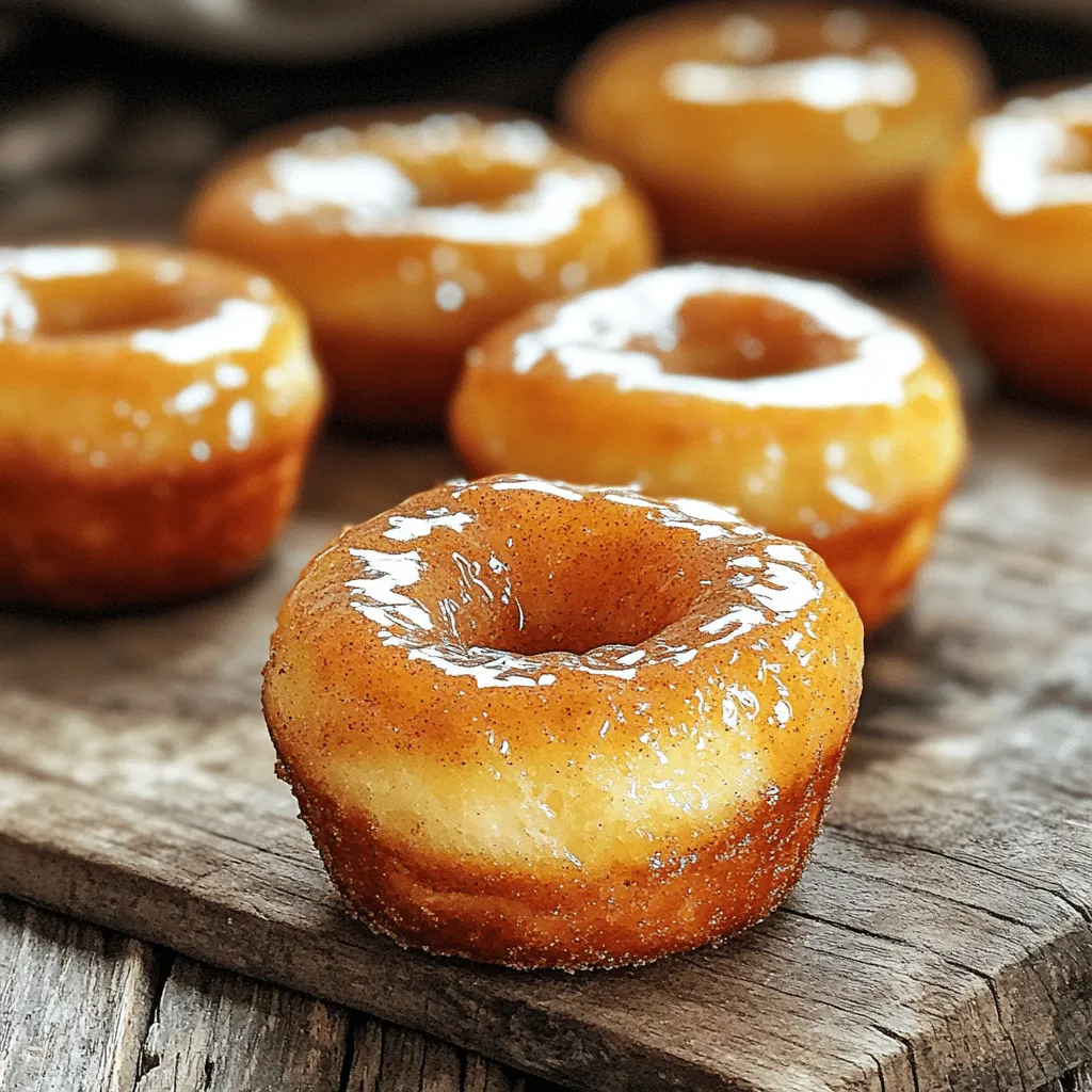 To make the best cinnamon sugar donut muffins, you need simple, fresh ingredients. Here’s what you’ll need: - 1 ½ cups all-purpose flour - 1 tsp baking powder - ½ tsp baking soda - ½ tsp salt - ½ tsp ground cinnamon - ¼ cup unsalted butter, softened - ¾ cup granulated sugar - 1 large egg - 1 tsp vanilla extract - ½ cup buttermilk - Cinnamon sugar coating ingredients: - ¼ cup granulated sugar - 1 tbsp ground cinnamon - 2 tbsp melted butter Each ingredient plays a key role in making muffins soft and tasty. The butter adds richness, while the buttermilk makes them moist. The baking powder and baking soda help them rise, giving that perfect fluffy texture. Using fresh ground cinnamon will make the flavors pop. You can even adjust the sugar levels based on your taste. For a fun twist, try mixing in some chocolate chips or nuts. For the full recipe, just follow the steps and enjoy your masterpiece! Set your oven temperature to 350°F (175°C). This is the perfect heat for baking. Grease your muffin tin with some butter or use paper liners. This helps the muffins come out easily. In a mixing bowl, whisk together the following: - 1 ½ cups all-purpose flour - 1 tsp baking powder - ½ tsp baking soda - ½ tsp salt - ½ tsp ground cinnamon Make sure to mix well. This step ensures even flavors throughout the muffins. In another bowl, beat together: - ¼ cup unsalted butter, softened - ¾ cup granulated sugar Mix until it gets light and fluffy. This may take about 2-3 minutes. Next, add in: - 1 large egg - 1 tsp vanilla extract Mix until everything is well combined. Gradually add your dry ingredients to the wet mixture. Alternate this with: - ½ cup buttermilk Start and end with the dry mix. This helps keep the batter smooth, so mix until just combined. Spoon the batter into your prepared muffin cups. Fill each cup about ⅔ full to allow room for rising. Bake in the preheated oven for 15-18 minutes. A toothpick inserted into the center should come out clean. While the muffins bake, prepare your cinnamon sugar. In a small bowl, mix: - ¼ cup granulated sugar - 1 tbsp ground cinnamon This will give your muffins that sweet, cinnamon flavor. Once the muffins are baked, let them cool in the tin for about 5 minutes. Then, brush the tops with: - 2 tbsp melted butter Immediately dip each muffin into the cinnamon sugar mixture until well coated. This adds a delightful crunch and sweetness that makes them special. To check if your muffins are done, insert a toothpick into the center. If it comes out clean, they are ready. You can also lightly press the top. If it springs back, you’re good to go. Keep an eye on them after the 15-minute mark. If they look golden brown, they’re likely done. Buttermilk is key for moisture in these muffins. It helps keep them soft and fluffy. After baking, store muffins in an airtight container. This will help them stay fresh. If you have extras, consider freezing them. Just wrap them tightly in plastic wrap, then place them in a freezer bag. They will taste great later! For a great cinnamon sugar coating, brush each muffin with melted butter right after baking. This helps the sugar stick. Mix your cinnamon and sugar well before coating. Dip the muffin in the mixture so it covers all sides. Shake off any excess. This way, you get a nice, even layer of sweetness. {{image_2}} You can make your cinnamon sugar donut muffins even better. Adding nuts, chocolate chips, or fruit can change the taste. For nuts, use walnuts or pecans. They add crunch and flavor. If you love chocolate, mix in mini chocolate chips. They melt and create a sweet surprise. You can also add fresh fruit. Blueberries or diced apples work well. Just fold in the extras gently to avoid breaking the batter. Want a healthier version? You can use whole wheat flour instead of all-purpose flour. This switch adds fiber and makes the muffins more filling. Another option is to cut back on sugar. You can use less sugar in the batter and the coating. Try using natural sweeteners like honey or maple syrup. They add flavor without too much sugar. You can still enjoy these muffins while staying mindful of health. If you want a fun twist, try a glaze instead of the cinnamon sugar coating. To make a simple glaze, mix powdered sugar with milk. Start with one cup of powdered sugar and a few tablespoons of milk. Stir until smooth. After baking, dip the tops of the muffins into the glaze. It gives a sweet, shiny finish. This glaze adds a delightful touch to your cinnamon sugar donut muffins. For the full recipe, check out the instructions above. I love to keep my cinnamon sugar donut muffins fresh. You can store them on the countertop or in the fridge. If you keep them on the countertop, place them in an airtight container. They stay fresh for about three days. If you want them to last longer, store them in the fridge. This way, they can last up to a week. To enjoy warm muffins, reheating is easy. You can use the microwave or the oven. If you use the microwave, heat them for about 10-15 seconds. If you prefer the oven, preheat it to 350°F (175°C). Place the muffins on a baking sheet and heat for about 5-10 minutes. Both methods bring back that soft, warm goodness. Freezing muffins is a great option for later enjoyment. To freeze, first, let them cool completely. Then, wrap each muffin in plastic wrap. Place the wrapped muffins in a freezer bag. Be sure to squeeze out as much air as possible. They can stay in the freezer for up to three months. To thaw, just leave them in the fridge overnight or at room temperature for a few hours. Enjoy your delicious muffins anytime! For the complete recipe, check out the Full Recipe. Yes, you can use regular milk. If you do, add a splash of vinegar or lemon juice. This will help create acidity, making it similar to buttermilk. Use one tablespoon for each cup of milk. Let it sit for about five minutes before using. This small trick will keep your muffins soft and tasty. If you run out of ground cinnamon, don’t worry! You can use nutmeg or pumpkin pie spice instead. Both spices add a warm flavor to your muffins. Just use the same amount as you would cinnamon. Experiment and see which flavors you like best. To check if your muffins are done, stick a toothpick in the center. If it comes out clean, they are ready. You can also gently press the tops. If they spring back, they are done. Keep an eye on them during baking. Every oven is different. You may find cinnamon sugar donut muffins at local bakeries or cafes. Many grocery stores also sell them in their bakery section. If you want the best, check out artisanal bakeries. They often make fresh versions. Asking around in your community can lead you to great finds! Yes, you can make mini muffins! Just adjust the baking time. Fill each mini cup about halfway. Bake for about 10-12 minutes instead of the full time. Check doneness with a toothpick. These little treats are perfect for parties or snacks. Each muffin has about 150 calories. They contain roughly 5 grams of fat, 2 grams of protein, and 23 grams of carbs. You also get a good amount of sugar from the coating. If you want to make them healthier, consider using whole wheat flour or less sugar. For the full recipe, check out the details above! In this blog post, I shared a simple recipe for delicious cinnamon sugar muffins. We covered key ingredients, step-by-step instructions, and tips for success in baking. Remember, using buttermilk keeps your muffins moist and flavorful. Feel free to add your favorite nuts or fruits for a twist. Store the muffins properly for the best taste. You can even make mini versions! Try these ideas, enjoy the process, and savor the muffins fresh from your oven. Happy baking!