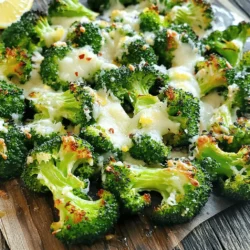 To make Garlic Parmesan Roasted Broccoli, you need a few simple items. Here’s what you will need: - 1 large head of broccoli, cut into florets - 4 tablespoons olive oil - 4 cloves garlic, minced - 1/2 cup grated Parmesan cheese - 1 teaspoon paprika - Salt and pepper to taste - 1 tablespoon lemon juice - Zest of 1 lemon - Optional: Red pepper flakes for heat Each ingredient plays a key role in the dish. The large head of broccoli gives you a fresh base. Olive oil helps to crisp the florets and adds a rich taste. Garlic brings a savory depth that pairs well with the cheese. Parmesan cheese adds a creamy texture and salty flavor. Paprika adds a hint of warmth and color. The lemon juice and zest brighten the dish, while salt and pepper enhance all the flavors. If you like it spicy, red pepper flakes can give it an extra kick. This combination not only tastes great but also makes your meal colorful and inviting. You can find the full recipe detailed above for more guidance as you cook. 1. Preheat your oven and prepare the baking sheet. Set your oven to 425°F (220°C). While it heats, grab a large baking sheet. Line it with parchment paper for easy cleanup. 2. Combine ingredients in a bowl. In a big bowl, mix the broccoli florets, olive oil, minced garlic, paprika, salt, and pepper. Use your hands or a spoon to toss it all together. Make sure the broccoli is well coated. 3. Spread and roast the broccoli. Place the seasoned broccoli on the baking sheet. Spread it out in a single layer. This helps the broccoli roast evenly. Roast in the oven for about 15-20 minutes. Halfway through, toss the broccoli to help it cook on all sides. It’s ready when the edges are crispy and it feels tender. 1. Add cheese, lemon juice, and zest. Once you take the broccoli out, sprinkle the grated Parmesan cheese on top. Add the lemon juice and zest right away. Toss gently while it's still hot. The cheese melts slightly, coating the broccoli. 2. Optional garnishing. If you like some heat, sprinkle red pepper flakes on top. For a nice look, add more Parmesan cheese if you want. Enjoy your dish warm! You can find the Full Recipe above for more details and tips. To make your Garlic Parmesan Roasted Broccoli truly shine, you want it crispy. Here’s how to achieve that perfect crispiness: - Use high heat: Preheat your oven to 425°F (220°C). The high heat helps the broccoli get crispy. - Single layer: Spread the broccoli out on the baking sheet. If they crowd each other, they will steam and not roast. - Toss halfway through: Stir the broccoli after about 10 minutes. This helps all sides get that nice golden color. To prevent soggy broccoli, make sure to dry it well after washing. Water left on the florets can create steam while roasting. To boost the flavor of your Garlic Parmesan Roasted Broccoli, try these options: - Extra seasonings: Besides garlic and Parmesan, consider adding lemon zest or red pepper flakes. These add layers of flavor and a little heat. - Pairing suggestions: This dish goes great with grilled chicken, steak, or fish. It adds a nice veggie side to any meal. For the full recipe, check out the detailed steps above! {{image_2}} You can switch up the cheese in this dish. Instead of Parmesan, try using cheddar or feta. These cheeses add nice flavors that mix well with broccoli. You could even use a vegan cheese for a plant-based twist. Adding extra veggies is also fun. Carrots or bell peppers roast well with broccoli. They bring different colors and tastes to your plate. Just make sure to cut them into similar sizes. This helps them cook evenly with the broccoli. If you follow a vegan or dairy-free diet, don’t worry! You can skip the cheese. Instead, add nutritional yeast. It gives a cheesy flavor without dairy. You can also use olive oil with herbs to keep it tasty. For those on a low-carb diet, this dish fits perfectly. Broccoli is low in carbs and high in fiber. You can enjoy this as a side dish or even a main meal. Pair it with grilled chicken or fish for a complete meal. You can find the full recipe to get started on this healthy and tasty dish! To keep Garlic Parmesan Roasted Broccoli fresh, use a few simple methods. First, let the broccoli cool down to room temperature. Then, place it in an airtight container. This helps prevent moisture loss. Store it in your fridge for up to three days. Make sure to keep it away from moisture to avoid sogginess. If you want to store it for a longer time, freezing is a great option. Place the cooled broccoli in a freezer-safe bag. Remove as much air as possible before sealing. You can freeze it for up to three months. Label the bag with the date so you remember when you froze it. When it comes to reheating, you want to keep that great flavor and texture. The best way is to use an oven. Preheat your oven to 350°F (175°C). Spread the broccoli on a baking sheet and cover it with foil. Heat it for about 10-15 minutes. This method helps maintain crispness. You can also use a microwave if you’re short on time. Place the broccoli in a microwave-safe dish. Add a splash of water to keep it moist. Cover the dish with a microwave-safe lid or wrap. Heat it in short bursts of 30 seconds, stirring in between. This way, you avoid overcooking it. Enjoy your leftovers just like when they were fresh! How long can Garlic Parmesan Roasted Broccoli be stored? You can store Garlic Parmesan Roasted Broccoli in the fridge for up to four days. Make sure to place it in an airtight container. This keeps the flavors fresh and the broccoli crisp. If you want to keep it longer, you can freeze it for up to three months. Just remember to use a freezer-safe bag. Can I use frozen broccoli for this recipe? Yes, you can use frozen broccoli. However, frozen broccoli tends to be softer after cooking. To get a better texture, let it thaw and drain any excess water first. This way, the broccoli will roast better and not become mushy in the oven. What can I serve with Garlic Parmesan Roasted Broccoli? Garlic Parmesan Roasted Broccoli pairs well with many dishes. You can serve it with grilled chicken, steak, or fish. It also goes great with pasta and rice. For a lighter meal, add it to a salad. You can find the full recipe to help create a delicious meal around this tasty side. In this article, I covered how to make Garlic Parmesan Roasted Broccoli. We explored the key ingredients, like broccoli, garlic, and cheese. The step-by-step instructions guide you from prep to perfect roasting. I shared tips to achieve crispiness and flavor, plus ways to modify the dish for various diets. Remember, proper storage keeps your leftovers fresh. Enjoy this simple dish that is both tasty and good for you. Try these tips and make it your own!