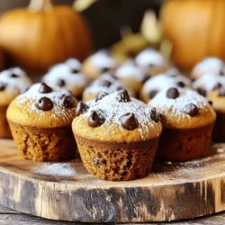 To make delicious pumpkin chocolate chip muffins, you need these key ingredients: - 1 cup canned pumpkin puree - 1/2 cup brown sugar - 1/4 cup granulated sugar - 1/3 cup vegetable oil - 2 large eggs - 1 teaspoon vanilla extract - 1 1/2 cups all-purpose flour - 1 teaspoon baking soda - 1/2 teaspoon baking powder - 1/2 teaspoon salt - 1 teaspoon ground cinnamon - 1/2 teaspoon ground nutmeg - 1/4 teaspoon ground ginger - 1 cup semi-sweet chocolate chips These ingredients work together to create a moist and flavorful muffin. The pumpkin adds sweetness and moisture. The spices enhance the flavor and bring warmth. You can customize your muffins with some optional add-ins. Consider adding: - 1/2 cup chopped walnuts or pecans - Dried cranberries for a tart bite - A sprinkle of sea salt on top for contrast If you want to make this recipe healthier, you can swap out some ingredients. Use whole wheat flour instead of all-purpose flour. You can also use applesauce in place of some oil to lower fat. Each muffin is packed with flavor and nutrition. Here’s the breakdown per muffin: - Calories: 180 - Protein: 3g - Fat: 7g - Carbohydrates: 29g - Fiber: 1g - Sugar: 10g These muffins make a great breakfast or snack option. They are rich in flavor while still being balanced. For the full recipe, check the detailed instructions above. Start by gathering your ingredients. You will need: - 1 cup canned pumpkin puree - 1/2 cup brown sugar - 1/4 cup granulated sugar - 1/3 cup vegetable oil - 2 large eggs - 1 teaspoon vanilla extract - 1 1/2 cups all-purpose flour - 1 teaspoon baking soda - 1/2 teaspoon baking powder - 1/2 teaspoon salt - 1 teaspoon ground cinnamon - 1/2 teaspoon ground nutmeg - 1/4 teaspoon ground ginger - 1 cup semi-sweet chocolate chips - Optional: 1/2 cup chopped walnuts or pecans Preheat your oven to 350°F (175°C). Line a muffin tin with paper liners or grease them. In a large bowl, mix the pumpkin puree, brown sugar, granulated sugar, vegetable oil, eggs, and vanilla. Whisk until smooth. In another bowl, sift the flour, baking soda, baking powder, salt, cinnamon, nutmeg, and ginger. Slowly add this mix to the wet ingredients, stirring gently. Be careful not to overmix. Fold in the chocolate chips and nuts, if you choose to use them. Divide the batter among 12 muffin cups, filling each about 2/3 full. Place the muffin tin in the preheated oven. Bake for 18-22 minutes. To check if they are done, insert a toothpick into the center of a muffin. If it comes out clean, they are ready. Once baked, remove the muffins from the oven. Let them cool in the pan for 5 minutes. After that, transfer them to a wire rack to cool completely. To check if your muffins are done, use a toothpick. It should come out clean from the center of a muffin. If the toothpick has wet batter on it, bake the muffins a few more minutes. Keep an eye on them, as oven times can vary. Enjoy the delicious smell while they bake! For the complete recipe, check out the Full Recipe section. To make your muffins moist, use canned pumpkin puree. It has more water than fresh pumpkin. Mix the wet and dry ingredients gently. This keeps the muffins soft. Overmixing can make them tough. Adding a bit of vegetable oil also helps keep moisture in. One big mistake is using old baking powder. Always check the date on the package. Too much flour can dry out the muffins. Use a spoon to scoop flour into your measuring cup, then level it off. Don’t skip the spices. They add great flavor and warmth. Lastly, remember to cool the muffins in the pan for just five minutes before moving them to a wire rack. Store your muffins in an airtight container. This keeps them fresh for up to three days. You can freeze muffins for up to three months. Wrap each one in plastic wrap, then place them in a freezer bag. To enjoy them later, thaw them at room temperature. You can warm them in the microwave for a few seconds, too. For a special touch, serve with cream cheese or a sprinkle of powdered sugar. {{image_2}} You can add spices to change the taste of your muffins. Consider adding cloves or allspice for warmth. A pinch of cardamom can also enhance the flavor. If you like a bit of heat, try adding a dash of cayenne pepper. These spices work well with pumpkin and make each bite special. If you want a healthier muffin, you can make a gluten-free version. Use a gluten-free flour blend instead of all-purpose flour. You can also replace sugar with honey or maple syrup. This makes your muffins sweet but still healthy. Adding applesauce can cut down on oil and keep them moist. You can make your muffins festive by adding cranberries or orange zest. The tartness of cranberries pairs well with pumpkin. You can also add some chopped nuts for crunch. Try adding a bit of fresh ginger for a zesty kick. These twists make your muffins perfect for fall or winter gatherings. You can find the full recipe and more ideas to explore! To keep your pumpkin chocolate chip muffins fresh, place them in an airtight container. You can also wrap them in plastic wrap. Store them at room temperature for up to three days. If you want them to last longer, consider refrigerating them. Just remember, refrigeration can change their texture a bit. You can freeze these muffins for up to three months. Allow them to cool completely before freezing. Place them in a freezer-safe bag or container. When you want to enjoy them again, remove the muffins from the freezer. Let them thaw in the fridge overnight or at room temperature for a couple of hours. To reheat, warm them in the oven at 350°F (175°C) for about 10 minutes. When stored properly, these muffins can last about three days at room temperature and up to a week in the fridge. If frozen, they can stay fresh for three months. Always check for signs of spoilage, like mold or an off smell, before eating. Enjoy your muffins at their best! For the full recipe, check the link above. Yes, you can use fresh pumpkin. Start by roasting a small pumpkin. Cut it in half and scoop out the seeds. Bake the halves cut side down at 350°F (175°C) for about 45 minutes, or until soft. Once cool, scoop out the flesh and blend it until smooth. Use this as a 1:1 swap for canned pumpkin in the recipe. To make these muffins vegan, replace the eggs with flax eggs. Mix 1 tablespoon of ground flaxseed with 2.5 tablespoons of water. Let it sit for 5 minutes. This acts as a binder. You can also use plant-based oil, like coconut oil or canola oil, instead of vegetable oil. Make sure to use dairy-free chocolate chips too. If you want to swap out chocolate chips, try using dried fruit like raisins or cranberries. You can also use nuts, like chopped walnuts or pecans, for extra crunch. For a fun twist, consider white chocolate chips or butterscotch chips. For the complete recipe, including all the ingredients and steps, check out the Full Recipe for Pumpkin Chocolate Chip Muffins. We covered all you need for perfect pumpkin chocolate chip muffins. You learned about essential ingredients and optional add-ins. The step-by-step guide made baking easy and fun. Tips helped avoid common mistakes. Variations let you explore new flavors, and storage advice keeps muffins fresh. Now, you’re ready to bake tasty treats that everyone will love. Enjoy your muffins and share them with friends! Happy baking!