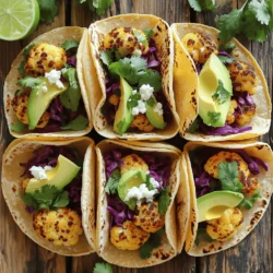 To make roasted cauliflower tacos, you need simple and fresh ingredients. Here’s what you will need to gather: - 1 medium cauliflower, cut into florets - 2 tablespoons olive oil - Seasonings needed: smoked paprika, cumin, garlic powder, chili powder, salt, and pepper - Tortillas (corn or flour) - Fresh toppings: avocado, red cabbage, cilantro, lime - Optional extras: crumbled feta cheese or vegan cheese for topping These ingredients combine to create a delightful and colorful meal. The cauliflower brings a hearty texture, while the spices add depth and warmth. The vibrant toppings finish off the dish with a burst of freshness. You can find the full recipe to guide you through the cooking process. First, you need to preheat your oven to 425°F (220°C). This step is key. A hot oven helps to crisp the cauliflower. Next, take your medium cauliflower and cut it into florets. Place these florets in a large bowl. Add 2 tablespoons of olive oil. Then, sprinkle in 1 teaspoon of smoked paprika, 1 teaspoon of cumin, 1/2 teaspoon of garlic powder, and 1/2 teaspoon of chili powder. Season with salt and pepper to taste. Toss everything together until each piece is coated well. Spread the seasoned florets out on a baking sheet. Make sure they are in a single layer. This allows them to roast evenly. Put the baking sheet in the preheated oven. Roast for about 25-30 minutes. Flip the cauliflower halfway through. You want them golden brown and tender. While the cauliflower roasts, heat your tortillas. You can use either corn or flour. Place them in a dry skillet over medium heat. Warm them for about 30 seconds on each side. This makes them soft and easy to fold. Once the cauliflower is done, take it out of the oven and let it cool for a few minutes. Now, it’s time to build your tacos! Place a generous amount of roasted cauliflower on each tortilla. Top with sliced avocado, shredded red cabbage, and chopped cilantro. Squeeze fresh lime juice over the tacos for a zesty kick. If you like, add crumbled feta cheese or vegan cheese for extra flavor. Serve these vibrant roasted cauliflower tacos right away and enjoy every bite! For a full recipe, check the earlier section. Seasoning cauliflower is key for great flavor. Start with olive oil to help the spices stick. Use a mix of smoked paprika, cumin, garlic powder, and chili powder. This combo gives warmth and depth. Don’t forget salt and pepper to enhance the taste. Toss the florets well to coat them evenly. This ensures every bite is packed with flavor. Adjust spices to your liking, adding more chili for heat. Roasting cauliflower is simple but needs attention. Set your oven to 425°F (220°C) for perfect roasting. Spread the florets in a single layer on the baking sheet. This helps them cook evenly and become crispy. Flip the cauliflower halfway through to brown all sides. Roast for about 25-30 minutes, until they turn golden and tender. Keep an eye on them to avoid burning. To keep your tacos fresh, warm the tortillas right before serving. Heat them in a dry skillet for about 30 seconds on each side. This makes them soft and pliable. When you assemble, add roasted cauliflower and toppings just before eating. This keeps the taco crunchy and prevents sogginess. Enjoy your vibrant roasted cauliflower tacos with a squeeze of lime for added zest. For more details on making these tacos, check the Full Recipe. {{image_2}} These tacos are great for vegan eaters. The roasted cauliflower shines as the main star. You can enjoy all the flavors without any animal products. Just follow the Full Recipe and skip the optional cheese. The creamy avocado and fresh lime add richness and zest. You won’t miss the cheese at all! If you need gluten-free options, corn tortillas work best. They hold the roasted cauliflower well. You can find them in most stores. Always check the label to ensure they are gluten-free. This way, everyone can enjoy these tacos without worry. Toppings can take your tacos to the next level. Try adding crunchy toppings like sliced radishes or pickled onions. They bring extra flavor and texture. You can also drizzle sauces like tahini or a spicy salsa. Experiment with different flavors to find your favorite combo. Fresh herbs, like basil or parsley, can also brighten the dish. Have fun with your toppings to make each taco unique! To keep your roasted cauliflower tacos fresh, wrap them tightly in foil or plastic wrap. This helps prevent them from drying out. You can also place them in an airtight container. Store them in the fridge for up to three days. When you are ready to eat them, you can reheat them easily. To reheat leftover tacos, you have a few simple options. You can use a skillet over medium heat. Place the tacos in the skillet and warm for about 2-3 minutes on each side. This keeps the tortillas soft and the filling warm. You can also use a microwave. Heat them in 30-second intervals until warm. Just be careful, as microwaving may make the tortillas a bit chewy. If you want to save time later, you can freeze the roasted cauliflower. Let it cool completely, then place it in a freezer-safe bag. Remove as much air as possible before sealing. You can freeze it for up to three months. When you are ready to use it, thaw it in the fridge overnight. After thawing, you can reheat it as mentioned before. Enjoy your roasted cauliflower tacos whenever you wish! For the entire recipe, check out the Full Recipe section. Yes, you can make roasted cauliflower tacos ahead of time. Roast the cauliflower and store it in the fridge. It stays good for 3-4 days. When ready to eat, warm the cauliflower in a pan. Heat the tortillas as well, then assemble your tacos. This way, you enjoy fresh flavors without much hassle. For side dishes, you have many tasty options. Here are a few ideas: - Black bean salad - Mexican street corn - Quinoa salad - Cilantro lime rice - Chips with salsa or guacamole These sides add flavor and color to your meal. Yes, adding protein is easy! Here are a few tasty options: - Grilled chicken - Black beans - Chickpeas - Tofu - Shrimp Just cook your protein separately and add it to your tacos. You’ll have a more filling meal and a great flavor mix. To spice up your tacos, try these tips: - Add more chili powder to the cauliflower mix. - Use spicy salsa or hot sauce as a topping. - Add sliced jalapeños for a fresh kick. - Mix in diced chipotle peppers for smoky heat. These tweaks will make your tacos extra bold and exciting. If you want to switch up the base, try these alternatives: - Broccoli florets - Brussels sprouts, halved - Eggplant, diced - Sweet potatoes, cubed These veggies roast well and bring unique flavors. You can enjoy a different taste while keeping it simple and healthy. For the full recipe, check out the detailed steps and ingredients above. Roasted cauliflower tacos are tasty and easy to make. You learned about key ingredients, steps for prep, and ways to make these tacos your own. I shared tips for seasoning, keeping them fresh, and even variations for different diets. Remember to store leftovers properly so you can enjoy them later. With these simple ideas, you can make delicious tacos that fit your needs. Dive in and explore the fun of taco-making!