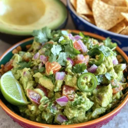 Start with three ripe avocados. Ripe avocados are soft to the touch but not mushy. They should feel slightly yielding when you press gently. This is key for a creamy base with some texture. You’ll need a few fresh veggies to add flavor. Grab one small red onion, finely chopped. A medium tomato, diced, adds sweetness and color. For a kick, use one jalapeño pepper, minced. Adjust the heat to your taste. If you like garlic, add one clove, minced. Use two tablespoons of fresh lime juice for zing. Lime juice keeps the guacamole green and bright! Add 1/4 cup of fresh cilantro, chopped, for a fresh herb taste. Finally, sprinkle with salt and pepper to taste to enhance all the flavors. For the full recipe, check out Homemade Chunky Guacamole. Enjoy making this fresh and flavorful delight! First, choose three ripe avocados. A ripe avocado should feel slightly soft when pressed. Cut each avocado in half and remove the pit. Use a spoon to scoop the green flesh into a mixing bowl. This is where the magic begins. Next, grab a fork or a potato masher. Gently mash the avocados. You want to leave some chunks for texture. Now, add the finely chopped red onion, diced tomato, and minced jalapeño pepper. If you love garlic, you can also add a clove of minced garlic. This will give your guacamole extra flavor. Drizzle two tablespoons of fresh lime juice over the mixture. This adds a bright flavor and helps keep the guacamole green. Sprinkle salt and pepper to taste, then toss in 1/4 cup of chopped cilantro. Gently fold all the ingredients together. Be careful not to over-mash; you want it chunky. Taste your guacamole and adjust seasonings as needed. More lime juice or salt can enhance the flavor. For the full recipe, check the details above. To make your guacamole chunky, don’t over-mash the avocados. I suggest using a fork or potato masher. Start by mashing only half of the avocado. Leave the rest in bigger pieces. This gives a nice bite to your guacamole. Once you mix in the onion, tomato, and jalapeño, the texture will become even better. Remember, chunky is the goal! Need ripe avocados fast? Place them in a paper bag. Add an apple or banana to the bag. The ethylene gas from these fruits helps avocados ripen quickly. Check them after a day. If they feel soft, they are ready to use. If they aren’t ripe yet, leave them for another day. This trick really works! When slicing avocados, use a sharp knife. Cut the avocado in half and twist to separate the sides. Carefully remove the pit with a spoon. For dicing, make cuts in the flesh without breaking the skin. Then scoop it out with a spoon. This method helps keep the pieces even and neat. It makes mixing them into the guacamole easy and quick. For the full recipe, check out the Homemade Chunky Guacamole section. {{image_2}} To spice up your guacamole, add more jalapeño. Adjust the amount based on your heat level. You can also try adding diced serrano peppers for extra kick. If you like smoky flavors, toss in some chipotle in adobo sauce. This will give your guacamole a deep, rich taste. Fruits make guacamole fun and fresh. Try adding diced mango or pineapple for sweetness. They pair well with the creamy avocado. You can also add pomegranate seeds for a crunchy texture. Other vegetables, like corn or bell peppers, add color and flavor too. Just chop them small to keep the chunky vibe. For a lighter version, consider using Greek yogurt instead of some avocado. This keeps it creamy but cuts calories. You can also add more veggies like diced cucumbers or zucchini. They add crunch and make your guacamole even more nutritious. Finally, try using lime zest for added flavor without added calories. For the full recipe, check out Homemade Chunky Guacamole. To keep guacamole fresh, first cover it tightly. Air makes it brown quickly. Use plastic wrap, pressing it directly onto the surface. This reduces air contact. Alternatively, store it in an airtight container. Adding a thin layer of lime juice on top also helps. This gives it a zesty flavor and keeps it vibrant. You can freeze homemade chunky guacamole for later use. First, ensure it’s well mixed but still chunky. Spoon it into a freezer-safe bag or container. Remove as much air as possible to avoid freezer burn. It can last up to three months. When ready to use, thaw it overnight in the fridge. Stir it gently after thawing for best results. For short-term storage, use glass or plastic containers with tight lids. These keep the guacamole fresh longer. For freezing, choose heavy-duty freezer bags or containers. Label the containers with the date. This way, you know when to use them. Always keep guacamole away from strong odors, as it can absorb them. For more tips, check the Full Recipe for perfect storage ideas. You can serve chunky guacamole with many tasty items. Tortilla chips are a classic choice. They add a nice crunch and pair well with the creamy guacamole. You might also try fresh veggies like carrots, cucumbers, or bell peppers for a healthy twist. If you want something heartier, serve it with quesadillas, tacos, or burritos. Guacamole also goes great on sandwiches and burgers. The options are endless, so feel free to get creative! If your guacamole is too runny, don't worry; there are easy fixes. First, you can add more avocado. Simply mash another half avocado and mix it in. This helps thicken the texture. You can also add finely chopped vegetables like onion or tomato. These will soak up some moisture and add flavor. If you want more spice, consider adding more jalapeño. Just be careful not to overdo it. Keep tasting as you adjust! You can make guacamole ahead of time, but it’s best fresh. If you need to prepare it early, store it in an airtight container. Press plastic wrap directly onto the surface of the guacamole to limit air exposure. This helps slow down browning. If it does brown, you can stir it before serving. Just remember, it tastes best when fresh! For the full recipe, check the detailed instructions above. In this blog post, we explored how to make a tasty chunky guacamole. We covered key ingredients like ripe avocados, fresh veggies, and the right seasonings. I also shared steps for preparing avocados and tips for that perfect chunkiness. Remember, you can add your twist with variations or use healthy swaps. Lastly, proper storage helps keep guacamole fresh. Enjoy your guacamole with chips, veggies, or as a topping. You’re now ready to impress your friends with your new skills!