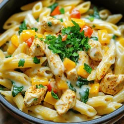 - 1 lb (450g) chicken breast, cubed - 2 tablespoons Cajun seasoning - 2 tablespoons olive oil - 1 small onion, diced - 3 cloves garlic, minced - 1 bell pepper (red or green), diced - 1 can (14 oz) diced tomatoes, with juice - 4 cups chicken broth - 12 oz (340g) penne pasta - 1 cup heavy cream - 1 cup shredded cheddar cheese - 1 cup fresh spinach - Salt and pepper to taste - Fresh parsley, chopped (for garnish) The chicken breast is the star of this dish. It soaks up the Cajun spices and makes each bite flavorful. The Cajun seasoning adds a nice kick. I love using bell peppers and onions because they add sweetness and crunch. Diced tomatoes give a nice base, and chicken broth keeps everything moist. Penne pasta holds the sauce well, and heavy cream makes it rich. Cheddar cheese adds creaminess, while fresh spinach gives a pop of color and nutrition. - Large pot or skillet - Wooden spoon or spatula - Measuring cups and spoons A large pot is key for this meal. It allows all the ingredients to cook together. A wooden spoon helps to mix things without scratching your pot. Measuring cups and spoons ensure you get the right amount of each ingredient. - Fresh parsley - Additional cheese - Crusty bread for serving Garnishes can make your dish shine. Fresh parsley adds a lovely green touch. Extra cheese can make it even cheesier. Crusty bread is perfect for scooping up the pasta and sauce. You can serve it all straight from the pot for a fun meal. For the full recipe, check the earlier section! Start by heating olive oil in a large pot over medium heat. Add the cubed chicken breast to the pot. Sprinkle Cajun seasoning over the chicken. Sauté for about 5-7 minutes until the chicken is brown and cooked through. Remove the chicken and set it aside. In the same pot, add the diced onion and bell pepper. Sauté them for about 3-4 minutes until they soften. Then, add minced garlic and cook for 1 more minute until it smells great. Next, pour in the canned diced tomatoes with juice and the chicken broth. Stir to mix everything well. Bring the mixture to a gentle boil. Once it boils, add the penne pasta. Reduce the heat to medium-low, cover the pot, and let it simmer for 10-12 minutes. Stir occasionally until the pasta is cooked al dente. Once the pasta is ready, stir in the heavy cream, shredded cheddar cheese, cooked chicken, and fresh spinach. Mix until the cheese melts and the spinach wilts. Season with salt and pepper to taste. If the dish is too thick, add a bit more chicken broth to reach your desired consistency. Serve hot, garnished with chopped parsley for a lovely touch. For the full recipe, check the link. How to achieve perfect pasta consistency To get pasta just right, cook it until it's al dente. This means it should be firm but not hard. Stir it often while it cooks to prevent sticking. Keep an eye on the time, as different brands may cook differently. If the pasta absorbs too much liquid, add a splash of chicken broth to keep it creamy. Tips for evenly cooking chicken For even cooking, cut the chicken into uniform cubes. This helps each piece cook at the same rate. Sauté the chicken in a hot pot with olive oil. Avoid crowding the pot; if needed, cook in batches. This way, your chicken will brown nicely and stay juicy. Recommended spices to elevate the dish Cajun seasoning is the star here, but you can add more! Try a pinch of smoked paprika for depth or a dash of cayenne for heat. Fresh herbs like thyme or oregano can also boost the flavor. Experiment to find what you love best! Adding extra ingredients for variation You can mix in veggies like zucchini or mushrooms for more nutrition. Feel free to toss in some sweet corn or black beans for added texture. If you want a fresh twist, squeeze in some lemon juice just before serving. Creative plating ideas For a fun presentation, serve the pasta in bowls. Top each bowl with extra cheese and fresh parsley. You can also sprinkle some crushed red pepper flakes on top for color. If you want a rustic look, serve right from the pot. Suggested side dishes that pair well This pasta goes great with a simple green salad. A side of garlic bread or crusty rolls complements the meal nicely. For a refreshing touch, serve with a light fruit salad or coleslaw. {{image_2}} You can switch the chicken for shrimp or sausage. Shrimp cooks fast and adds a nice flavor. Just sauté it in the pot like the chicken. Sausage brings a rich taste. Choose your favorite type, like andouille or smoked sausage. If you're looking for a vegetarian option, try plant-based protein. Cook it just as you would the chicken. This keeps the dish hearty and satisfying without meat. You can use tofu, tempeh, or your favorite meat substitute. If you want a different type of pasta, there are many options. You can use fusilli, bowtie, or even spaghetti. Each pasta shape gives a unique texture. Just make sure to adjust the cooking time as needed. For gluten-free options, use gluten-free pasta. Many brands offer great alternatives that hold up well in this dish. Look for brown rice or chickpea pasta for added nutrition. If you love spice, try adding more Cajun seasoning. You can also toss in some red pepper flakes for extra heat. This will give the dish a nice kick that heat lovers will enjoy. For kids or those who prefer milder flavors, cut back on the seasoning. You can also add a bit of cream to balance the heat. This makes it creamy and smooth, perfect for sensitive palates. Each variation lets you make this dish your own. Experiment and find what you love best! For the full recipe, check out the details above. To keep your One Pot Cajun Chicken Pasta fresh, store leftovers in the fridge. Place the pasta in an airtight container. This helps keep it safe and tasty for a few days. I recommend using glass containers as they do not stain and are easy to clean. Make sure the lid fits snugly to avoid any spills. For the best taste, reheat your pasta on the stovetop. Place the pasta in a pan over medium heat. Add a splash of water or broth to keep it moist. Stir often until it’s heated through. You can also use the microwave for quick reheating. Transfer a portion to a microwave-safe bowl. Cover it loosely with a lid or plate. Heat it in short bursts, stirring in between, until it’s hot. If you want to save some for later, freezing is a great option. Let the pasta cool completely before freezing. Then, portion it into airtight containers or freezer bags. Make sure to remove as much air as possible. Label the bags with the date. When you're ready to eat, thaw the pasta in the fridge overnight. To reheat, follow the stovetop method or use the microwave. This way, you can enjoy your Cajun Chicken Pasta again! For the full recipe, check the recipe section above. Can I make this without heavy cream? Yes, you can. If you want a lighter dish, use milk or a plant-based cream. This will change the texture a bit but still taste great. How long does it take to cook from scratch? It takes about 30 minutes. You can prepare everything in one pot, which saves time. Is this recipe suitable for meal prep? Absolutely! This dish stores well in the fridge for up to four days. Just reheat it in a pot. Caloric content per serving Each serving has roughly 600 calories. This includes healthy protein from chicken and carbs from pasta. Breakdown of macronutrients - Protein: 40g - Carbohydrates: 60g - Fat: 25g These values may vary based on ingredient brands or portion sizes. How to make it more or less spicy To increase spice, add more Cajun seasoning or some cayenne pepper. For a milder dish, reduce the seasoning. Recommendations for Cajun seasoning brands I recommend using brands like Tony Chachere’s or Slap Ya Mama. Both have great flavor and heat. This blog post guides you through making One Pot Cajun Chicken Pasta. You learned about key ingredients, cooking tools, and optional garnishes. I provided clear step-by-step instructions to make the dish tasty and fun. Plus, you discovered tips for great texture and flavor. Whether you follow my suggested variations or create your own, this recipe is versatile. Enjoy storing and reheating leftovers to savor later. Dive into this easy meal anytime you want a quick and satisfying dish!