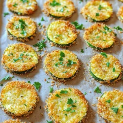 - 4 medium zucchinis, sliced into 1/4 inch rounds - 1 cup grated Parmesan cheese - 1 cup breadcrumbs (panko for extra crunch) - 2 large eggs, beaten - 2 tablespoons olive oil To make baked Parmesan crusted zucchini, you need fresh zucchinis. Select medium-sized ones for the best texture. Parmesan cheese gives a rich flavor. Breadcrumbs add crunch. Use panko for an extra crispy crust. Eggs help the coating stick. Olive oil adds moisture and flavor. - 1 teaspoon garlic powder - 1 teaspoon dried oregano - 1 teaspoon paprika - Salt and pepper to taste Seasonings bring life to this dish. Garlic powder adds depth. Oregano gives an earthy note. Paprika adds a hint of warmth and color. Adjust salt and pepper to your taste. These spices make the zucchini shine. - Fresh parsley for serving Fresh parsley looks great and adds color. It also gives a hint of freshness. Sprinkle it on top just before serving. This small touch makes your dish even more inviting. You can find the full recipe for baked Parmesan crusted zucchini to easily follow the steps and enjoy this tasty dish! First, set your oven to 425°F (220°C). This high heat helps the zucchini turn golden and crispy. Next, line a baking sheet with parchment paper. This keeps the zucchini from sticking and makes cleanup easy. In a shallow bowl, mix these items well: - 1 cup breadcrumbs (panko for extra crunch) - 1 cup grated Parmesan cheese - 1 teaspoon garlic powder - 1 teaspoon dried oregano - 1 teaspoon paprika - Salt and pepper to taste This mixture gives the crust its great flavor. Take your zucchini and slice it into 1/4 inch rounds. In another bowl, beat 2 large eggs with 2 tablespoons of olive oil. Dip each zucchini slice into the egg mix first. Let any excess egg drip off. Then, coat it in the breadcrumb mixture, pressing gently so it sticks well. Place the coated zucchini rounds in a single layer on your baking sheet. Bake them for 20-25 minutes. Keep an eye on them as they cook. You want them tender with a golden crust. When they are done, take them out and let them cool for a bit. You can find the full recipe in the earlier section. To get that nice crunch on your baked zucchini, use panko breadcrumbs. They are lighter and crispier than regular breadcrumbs. Preheat your oven to 425°F (220°C) for the best results. Make sure each zucchini slice is coated well. Press the crumbs onto the slices to help them stick. Bake until they are golden brown and crispy. This method gives a satisfying bite. You can boost the flavor of your zucchini with extra seasonings. Try adding some Italian herbs like basil or thyme. You can also mix in some grated mozzarella or cheddar cheese with the Parmesan for a different taste. A pinch of red pepper flakes can add some heat if you like spice. Experiment with these options to find your favorite flavors. For a complete meal, serve your baked zucchini with a protein. Grilled chicken or fish pairs nicely. You can also place them on a bed of quinoa or rice for added texture. A fresh salad on the side can add color and balance to your dish. For a fun twist, serve with a yogurt or ranch dip for extra flavor. For the full recipe, check out Baked Parmesan Crusted Zucchini. {{image_2}} You can change up the coating for baked Parmesan crusted zucchini. For a gluten-free option, use gluten-free breadcrumbs. They give a nice crunch too. You can also try crushed nuts or seeds for a unique flavor. Play with the seasonings. Add Italian herbs or chili powder for a kick. Each change makes the dish new. To make this dish heartier, add extra veggies or proteins. You can mix in sliced bell peppers or cherry tomatoes. Grated carrots also add color and sweetness. For protein, try adding cooked chicken or shrimp. This makes your meal more filling and tasty. You can cook zucchini in different ways. Use an air fryer for a quicker option. It cooks fast and keeps the zucchini crispy. Just follow the same steps. Set the air fryer to 400°F (200°C) and cook for about 12-15 minutes. If you prefer the stovetop, heat some olive oil in a skillet. Cook the coated zucchini rounds until golden brown, about 3-4 minutes per side. Each method gives a different taste and texture to your dish. To store your baked zucchini, let them cool first. Place them in an airtight container. Make sure to keep them in the fridge. They stay fresh for up to three days. If you want the best taste, eat them sooner. Reheat your baked zucchini in the oven for the best results. Preheat the oven to 350°F (175°C). Place the zucchini on a baking sheet for 10-15 minutes. This keeps the crust crispy. You can also use a toaster oven if you want a quicker option. If you want to freeze zucchini, let them cool completely first. Place the slices in a single layer on a baking sheet. Freeze them for about an hour, then transfer to a freezer bag. They can last up to three months in the freezer. When you're ready to use them, bake directly from frozen. Bake zucchini for 20 to 25 minutes at 425°F (220°C). This time gives you tender zucchini with a crispy crust. Keep an eye on them. If they look golden brown, they are likely done. You want that nice crunch! Yes, you can! Try eggplant, sweet potatoes, or even mushrooms. These veggies also taste great with the Parmesan crust. Slice them into even rounds, just like the zucchini. The cooking time may vary, so check them often. Zucchini is low in calories and packed with nutrients. It has vitamins A and C, which help your skin and immune system. It also has fiber, which is good for digestion. This makes zucchini a healthy choice for any meal. To make this dish vegan, replace the eggs. You can use flax eggs or aquafaba as a binder. For cheese, try nutritional yeast or vegan Parmesan. These swaps keep the flavor while making the dish plant-based. Enjoy your vegan Baked Parmesan Crusted Zucchini with these easy changes! For the complete details, check the Full Recipe. In this post, we explored making crispy baked zucchini. We covered essential ingredients, spices, and optional garnishes. I shared easy steps for preparation and baking. You learned tips for perfect crunch and flavor boosts. We even discussed variations and storage methods. Embrace this recipe to enjoy a tasty side or snack. Let your creativity shine with flavors and cooking methods. Enjoy your cooking adventure with zucchini!