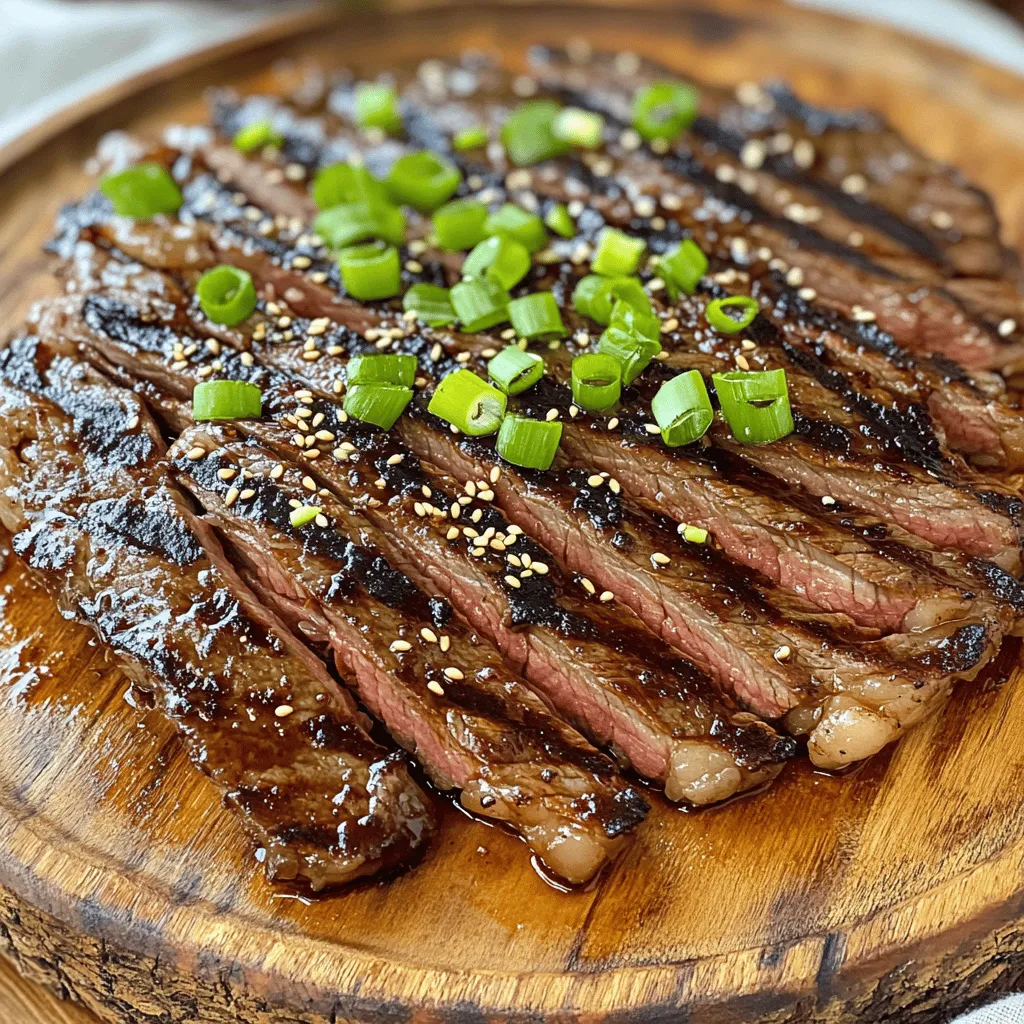 Garlic Soy Grilled Flank Steak Flavorful and Tender Dish