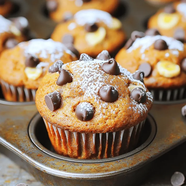 - 2 ripe bananas, mashed - 1/2 cup almond butter - 1/4 cup honey or maple syrup - 2 large eggs - 1 teaspoon baking soda - 1/2 teaspoon baking powder - 1/2 teaspoon cinnamon - 1 1/2 cups whole wheat flour - 1/4 teaspoon salt - 1/2 cup chopped walnuts - 1/4 cup dark chocolate chips These almond butter banana muffins are simple and delicious. The main ingredients provide natural sweetness and a rich flavor. You need ripe bananas for the best taste. They should be soft and brown for maximum sweetness. Almond butter adds creaminess and healthy fats. You can use honey or maple syrup for sweetness. Choose what you like best! The eggs help bind everything together. The dry ingredients give structure. Baking soda and baking powder help the muffins rise. Cinnamon adds warmth and flavor. Whole wheat flour is a great choice for nutrition and texture. Feel free to customize! Adding walnuts gives a nice crunch. Dark chocolate chips add sweetness and richness. You can mix and match as you like. Enjoy creating your own perfect muffin! - Preheat your oven to 350°F (175°C). - Line a muffin tin with paper liners or spray it with cooking spray. - In a large mixing bowl, mash the bananas until smooth. - Add the almond butter to the bananas and mix well. - Pour in honey (or maple syrup), eggs, and vanilla extract. - Whisk until everything is fully combined and creamy. - In a separate bowl, add the flour, baking soda, baking powder, cinnamon, and salt. - Whisk these dry ingredients together until mixed well. - Gradually add the dry mixture to the wet mixture, stirring gently. - Do not overmix; you want it just combined. - Scoop the batter into the prepared muffin cups. - Fill each cup about two-thirds full. - Bake in the preheated oven for 18-20 minutes. - Check for doneness by inserting a toothpick in the center. - If it comes out clean, your muffins are ready. - Let the muffins cool in the tin for about 5 minutes. - Finally, transfer them to a wire rack to cool completely. Choosing ripe bananas is key. Look for bananas with brown spots. These bananas are sweet and soft. They mix well into the muffin batter. Avoid green bananas, as they are not sweet enough for this recipe. Next, avoid overmixing the batter. Mix just until the dry ingredients blend with the wet. Overmixing makes the muffins tough. Gentle folding keeps them soft and fluffy. For a great presentation, serve these muffins warm. A light dusting of powdered sugar adds charm. You can also drizzle extra almond butter on top. This makes them look tasty and inviting. Pair your muffins with coffee or tea. Almond butter banana muffins are perfect for breakfast. They taste great with a sweet drink like chai or a rich latte. If your muffins do not rise, check your baking soda and powder. Make sure they are fresh. Old leavening agents can cause flat muffins. For dry muffins, add a bit more banana or almond butter next time. This adds moisture and flavor. You can also try reducing the baking time slightly. Each oven is different, so watch closely! {{image_2}} If you need a nut-free choice, try sun butter. Sun butter comes from sunflower seeds. It has a creamy texture and a slight sweetness. This swap works well with the other ingredients. You get a muffin that is just as tasty. You can add more flavors to your muffins. Try spices like nutmeg for warmth. A dash of nutmeg will enhance the banana flavor. You can also play with chocolate. Use milk chocolate or white chocolate instead of dark chocolate. Each type gives a new twist to the muffins. If you want gluten-free muffins, use a gluten-free flour blend. Look for blends that include almond flour or coconut flour. These flours add good flavor and texture. For vegan muffins, swap eggs for flax eggs. Mix 1 tablespoon of ground flax with 2.5 tablespoons of water. Let it sit for a few minutes to thicken. Use maple syrup instead of honey for a vegan sweetener. These changes keep the muffins delicious for everyone. To keep your Almond Butter Banana Muffins fresh, store them at room temperature. Place the muffins in a sealed container or a zip-top bag. This will help keep them soft and tasty. They stay best for up to three days. If you want to enjoy them warm, just pop them in the microwave for a few seconds. If you want to save muffins for later, freezing is a great choice. Let the muffins cool completely before freezing. Wrap each muffin in plastic wrap, then place them in a freezer bag. They can last up to three months in the freezer. When you’re ready to eat one, take it out and let it thaw in the fridge overnight. For a quick option, you can microwave it for 30-60 seconds until warm. These muffins have a shelf life of about three days at room temperature. If stored in the fridge, they can last up to a week. Look for signs of spoilage, like a sour smell or mold. If you see any, it’s best to toss them. Enjoy your muffins while they are fresh for the best flavor! Yes, you can use other nut butters in this recipe. Here are some options: - Peanut butter - Cashew butter - Sunflower seed butter (for nut-free needs) Each of these will add a unique taste. Just ensure they are smooth and creamy. You can ripen bananas quickly using these simple tips: - Place them in a paper bag. This traps the ethylene gas. - Add an apple or tomato to the bag to speed up the process. - For a quick method, bake them at 300°F (150°C) for about 15-20 minutes. Check them often to avoid burning. Yes, you can make these muffins ahead of time. Here’s how: - Bake the muffins and let them cool completely. - Store them in an airtight container at room temperature for up to 3 days. - You can freeze them for up to 3 months. Just wrap each muffin tightly before freezing. To serve, thaw them overnight in the fridge or warm them in the oven. We covered how to make delicious muffins using simple ingredients. You learned about key ingredients, step-by-step cooking instructions, and helpful tips. Consider variations to meet dietary needs, like nut-free or gluten-free options. Also, remember how to store your muffins properly for the best taste. Enjoy baking these easy muffins with family or friends. They’re a great treat for any time. Trust me, you will love how simple and tasty they are!