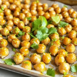 - 1 can (15 oz) chickpeas, drained and rinsed - 2 tablespoons olive oil - 2 tablespoons sweet chili sauce - Zest of 1 lime - Juice of 1 lime - 1 teaspoon garlic powder - 1/2 teaspoon cumin - Salt, to taste - Fresh cilantro, for garnish Gather these ingredients to create a tasty batch of Sweet Chili Lime Roasted Chickpeas. The chickpeas are the star. They provide a great crunch. The olive oil helps coat them well. Sweet chili sauce adds sweetness and heat. Lime zest and juice give a fresh kick. Garlic powder boosts the flavor. Cumin adds warmth. Finally, a sprinkle of salt makes it all pop. Fresh cilantro is perfect for garnishing. The blend of these ingredients makes a spicy and tangy treat you’ll love. - Preheat the oven to 400°F (200°C). - Pat the chickpeas dry with a paper towel. Drying the chickpeas is key. It removes moisture, which helps them get crispy. If they are wet, they will not roast well. Use a clean paper towel and press gently to absorb the water. - Combine olive oil, sweet chili sauce, lime zest, lime juice, garlic powder, cumin, and salt. - Toss the chickpeas in the mixture. In a large bowl, mix the olive oil and sweet chili sauce. Add lime zest and juice for a fresh taste. The garlic powder and cumin add depth. Salt enhances all the flavors. Once mixed, toss in the dried chickpeas. Make sure they are well coated. This is where the fun begins! - Spread chickpeas on a baking sheet. - Roast for 25-30 minutes, shaking pan halfway through. Lay the coated chickpeas in a single layer on the baking sheet. This helps them roast evenly. After 15 minutes, shake the pan. This ensures all sides get nice and crispy. Keep an eye on them towards the end. You want a golden color but not burnt. Enjoy the delicious aroma wafting through your kitchen! To get the best crunch from your chickpeas, you must dry them well. After draining and rinsing, use a paper towel to pat them dry. This step is key. If they are wet, they won’t crisp up. Next, adjust your oven temperature. Set it to 400°F (200°C). Roast for 25 to 30 minutes. Shake the pan halfway through for even cooking. This helps them get golden and crispy. You can make these chickpeas your own by adding different spices or herbs. Try smoked paprika for a smoky flavor. You can also use cumin for warmth. Want a bit of heat? Add cayenne or red pepper flakes. For a twist, use homemade sweet chili sauce. It’s easy to make and can add a fresh taste. Pair your roasted chickpeas with dips like hummus or tzatziki. They also work well as a topping on salads or grain bowls. If you have leftovers, store them in an airtight container. They stay fresh for about three days. To keep the crunch, reheat them in the oven for a few minutes before serving. {{image_2}} You can easily spice up your roasted chickpeas. Add red pepper flakes or cayenne for heat. Start with a small amount, then adjust to your taste. You can also try hot chili sauce instead of sweet chili sauce. This will give your chickpeas a nice kick. If you like a sweeter taste, mix in a bit of honey or maple syrup. This will balance the heat and add depth. You can also choose different sweet chili sauces. Some brands have a more intense flavor, while others are milder. Choose what fits your taste best. Herbs can change the flavor profile of your dish. Try using fresh herbs like parsley or basil for a fresh touch. You can also infuse your chickpeas with flavors like lemon or coriander. These herbs add brightness and make your dish more vibrant. To keep your Sweet Chili Lime Roasted Chickpeas fresh, use airtight containers. Glass or BPA-free plastic works great. Store them in the fridge. They will stay good for about 3 to 4 days. For the best crispiness, use your oven or toaster oven. Preheat it to 350°F (175°C). Spread the chickpeas on a baking sheet. Heat for about 5 to 10 minutes. This method keeps them crunchy. Avoid microwaving, as it makes them soggy. You can freeze both raw and cooked chickpeas. If you freeze raw chickpeas, soak and cook them first. For cooked chickpeas, let them cool completely before freezing. Store them in freezer bags. When ready to use, thaw in the fridge overnight. Reheat in the oven to keep that crunch. To make Sweet Chili Lime Roasted Chickpeas, start by preheating your oven to 400°F (200°C). Line a baking sheet with parchment paper. Drain and rinse a can of chickpeas. Pat them dry with a paper towel. This step is key for crispiness. In a bowl, mix olive oil, sweet chili sauce, lime zest, lime juice, garlic powder, cumin, and salt. Toss the chickpeas in this mix until they are well coated. Spread them out on the baking sheet. Roast for 25-30 minutes, shaking the pan halfway through. Let them cool a bit, taste, and adjust the salt if needed. Yes, you can use dried chickpeas! First, soak them overnight in water. This helps them cook evenly. The next day, drain and rinse the chickpeas. Boil them in water for about 60-90 minutes until tender. Once cooked, follow the same steps as for canned chickpeas. Pat them dry, mix with the sauce, and roast. You’ll enjoy the same great taste! Roasted chickpeas are a fantastic snack. They are high in protein and fiber, which helps keep you full. They also contain vitamins and minerals like iron and magnesium. Eating chickpeas can support digestion and heart health. Plus, they are low in calories compared to many snacks. This makes them a smart choice for a healthy diet. Absolutely! To make Sweet Chili Lime Roasted Chickpeas in an air fryer, follow the same steps to coat your chickpeas. Preheat your air fryer to 400°F (200°C). Spread the chickpeas in a single layer in the air fryer basket. Cook for about 15-20 minutes. Shake the basket halfway through to ensure even cooking. Enjoy your crunchy, tasty snack! This post detailed how to make tasty Sweet Chili Lime Roasted Chickpeas. We covered key ingredients, like chickpeas and lime juice, for great flavor. You learned the steps to prepare, mix, and roast your chickpeas for the best crispiness. We even shared tips on customizing flavors and storing leftovers. In summary, this dish is easy, healthy, and fun to make. Try it with your favorite dips or as a snack. Enjoy the crunchy goodness!