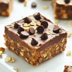 To make No-Bake Pumpkin Chocolate Oatmeal Squares, gather these ingredients: - 1 cup rolled oats - 1/2 cup canned pumpkin puree - 1/4 cup almond butter (or any nut butter) - 1/4 cup honey or maple syrup - 1/3 cup cocoa powder - 1/2 teaspoon ground cinnamon - 1/4 teaspoon nutmeg - 1/4 cup mini chocolate chips (plus more for topping) - Pinch of salt - Optional: chopped nuts or seeds for added crunch These ingredients blend together to form a tasty treat. The rolled oats give a nice base, while the pumpkin adds moisture and flavor. The nut butter binds everything, and the cocoa powder provides a rich chocolate taste. If you don't have almond butter, you can use any nut butter you like. Peanut butter works well too. For sweeteners, honey is great, but maple syrup is a good alternative. If you want something lower in sugar, try using agave syrup or a sugar substitute like stevia. These swaps keep the squares delicious while catering to your taste and dietary needs. Want to jazz up your squares? You can add chopped nuts like walnuts or pecans. Seeds like chia or flaxseed also work well. These add a nice crunch and extra nutrients. You might even add dried fruit like cranberries or raisins for sweetness and chew. Feel free to get creative! Each add-in can change the squares to suit your flavor preferences. Start by taking a large mixing bowl. Add 1 cup of rolled oats. Next, pour in 1/2 cup of canned pumpkin puree. Add 1/4 cup of almond butter, or your favorite nut butter. Then, mix in 1/4 cup of honey or maple syrup. Stir everything well until it forms a smooth paste. You want it to blend nicely. Now, it’s time to add the dry ingredients. Sift in 1/3 cup of cocoa powder. Next, add a 1/2 teaspoon of ground cinnamon and 1/4 teaspoon of nutmeg. Don't forget a pinch of salt to balance the flavors. Mix well until you see no dry spots. Everything should be combined nicely. Get an 8x8 inch square baking pan. Line it with parchment paper, leaving some paper hanging over the edges. This makes it easy to lift out later. Pour your mixture into the pan. Use a spatula or your hands to press it down. Make sure it’s packed tightly and even. This step is key for the right texture. Once your mixture is pressed down, place the pan in the fridge. Let it chill for at least 2 hours. This helps the squares firm up. You can also leave them longer if you want. After chilling, they will cut into neat squares easily. Enjoy your delicious treat! To get that perfect texture, follow a few key steps. First, use rolled oats. They give a chewy bite that works well with the creamy pumpkin. When mixing, make sure everything joins together well. Press the mixture firmly into the pan. This helps your squares hold their shape. You want them compact. If the mix feels too dry, add a bit more almond butter or honey. This will help bind it better. For storing, keep your squares in an airtight container. They stay fresh in the fridge for up to a week. When serving, cut them into squares. You can top them with extra chocolate chips or nuts for a nice touch. These are great as a quick snack or dessert. You can even pack them for lunch! These squares are easy to make ahead. You can whip them up a day or two before you need them. Just follow the steps and chill them as directed. After they set, cut them into squares. Store them in the fridge until you are ready to serve. This way, you have a tasty treat ready to go whenever you want! {{image_2}} You can easily change the flavors in your pumpkin chocolate oatmeal squares. Try using different spices. For example, add ginger or allspice for a warm kick. If you want a nutty taste, swap almond butter for peanut or cashew butter. Each nut butter brings its own unique flavor. This simple switch can change the whole vibe of your squares. Making these squares gluten-free is simple. Use certified gluten-free oats instead of regular rolled oats. For a vegan option, replace honey with maple syrup. This keeps the sweet flavor while staying plant-based. These swaps ensure everyone can enjoy this treat without worry. Toppings can make your squares even more fun. After cutting them, sprinkle extra mini chocolate chips on top. You can also add chopped nuts for a crunchy texture. Try using shredded coconut or a drizzle of nut butter for a rich finish. These toppings not only look great but also add new flavors and textures. To keep your No-Bake Pumpkin Chocolate Oatmeal Squares fresh, store them in the fridge. Place the squares in an airtight container. This helps maintain their taste and texture. You can layer parchment paper between the squares to prevent sticking. Make sure to consume them within a week for the best flavor. You can freeze these squares for longer storage. First, cut them into individual squares. Wrap each square tightly in plastic wrap. Then, place them in a freezer-safe bag or container. They can last up to three months in the freezer. When you're ready to enjoy, simply take a square out and let it thaw in the fridge overnight. You can also leave it at room temperature for about 30 minutes. These squares have a solid shelf life. In the fridge, they last about 5 to 7 days. If you freeze them, they can stay good for about three months. Always check for any changes in smell or texture before enjoying them. Proper storage ensures you get the best taste for each bite. Yes, you can use fresh pumpkin. Just make sure to cook it first. Roast or steam fresh pumpkin until soft. Then, puree it until smooth. This gives you a fresh flavor, but canned pumpkin is easier. These squares last about one week in the fridge. Store them in an airtight container. This keeps them fresh and tasty. You can also freeze them for longer storage. Absolutely! You can swap almond butter for sunflower seed butter. This keeps the squares nut-free and delicious. Make sure to check for any nut traces in other ingredients. If your mixture is too dry, add a bit more honey or pumpkin. Mix well until it holds together. If it’s too wet, add more oats and cocoa powder. You want a thick, moldable consistency. This blog covered all you need for making tasty squares. We discussed key ingredients, including substitutions and add-ins for extra flavor. I shared step-by-step instructions to guide your process. You learned tips to improve texture and how to store and serve your squares. In the end, feel free to experiment with flavors and make it your own. Enjoy making these snacks!