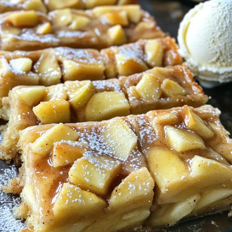 To make this warm apple cinnamon roll cake, gather these key ingredients: - 2 cups all-purpose flour - 1 cup granulated sugar - 1 tablespoon baking powder - 1/2 teaspoon salt - 1 teaspoon ground cinnamon - 3/4 cup milk - 1/3 cup unsalted butter, melted - 2 large eggs - 1 teaspoon vanilla extract - 2 medium-sized apples, peeled and diced - 1 tablespoon lemon juice - 1/4 cup brown sugar - 1 tablespoon ground cinnamon (for filling) - 1/2 cup powdered sugar (for glaze) - 2 tablespoons milk (for glaze) These ingredients work together to create a soft and flavorful cake. The apples add moisture, while the spices give a warm aroma. You can tweak the recipe to suit your taste. Here are some options: - Swap the apples for pears or peaches for a different fruit flavor. - Use almond milk instead of regular milk for a dairy-free option. - Substitute coconut oil for unsalted butter to make it dairy-free. - Add nuts like walnuts or pecans for added crunch. These substitutions keep the cake delicious while allowing for personal touches. Before you start baking, gather these tools: - A 9x13-inch baking dish - Mixing bowls (one large and one medium) - Whisk for mixing - Measuring cups and spoons - A spatula for spreading the batter - A toothpick to check doneness Having the right tools makes the process smooth and fun. With these items ready, you can create a treat everyone will love! Start by preheating your oven to 350°F (175°C). This step helps the cake rise well. Next, take a 9x13-inch baking dish and grease it with butter. Make sure to flour the dish too. This will help the cake come out easily. In a large bowl, add 2 cups of all-purpose flour. Then, mix in 1 cup of granulated sugar, 1 tablespoon of baking powder, 1/2 teaspoon of salt, and 1 teaspoon of ground cinnamon. Use a whisk to combine them well. This mix gives the cake its base flavor. In another bowl, combine 3/4 cup of milk, 1/3 cup of melted unsalted butter, 2 large eggs, and 1 teaspoon of vanilla extract. Whisk these until they are smooth. Slowly pour this wet mix into your dry mix. Stir gently until just combined. Avoid overmixing to keep your cake fluffy. Take 2 medium-sized apples, peel and dice them. Toss the apple pieces in a medium bowl with 1 tablespoon of lemon juice, 1/4 cup of brown sugar, and 1 tablespoon of ground cinnamon. This mixture adds a sweet and tangy layer to your cake. Set this aside while you prepare the batter. Pour half of your batter into the greased baking dish. Spread it evenly. Next, layer the apple mixture over the batter, making sure it’s evenly distributed. Pour the remaining batter over the apples. Gently spread it to cover the apples. Bake for 35-40 minutes. Use a toothpick to check if it’s done. If it comes out clean, your cake is ready. While the cake bakes, prepare the glaze. In a small bowl, mix 1/2 cup of powdered sugar with 2 tablespoons of milk. Whisk until smooth. Once the cake cools slightly, drizzle the glaze on top. Enjoy your warm apple cinnamon roll cake! To keep your Warm Apple Cinnamon Roll Cake moist, use fresh apples. Diced apples add moisture and flavor. Toss the apples with lemon juice. This step keeps them bright and tasty. Avoid overmixing the batter. Overmixing can cause the cake to be tough. Mix just until you see no dry flour. Preheat your oven correctly to 350°F (175°C). This ensures even baking. Use a 9x13-inch pan. Grease and flour it well to prevent sticking. Bake for 35-40 minutes. Check for doneness with a toothpick. It should come out clean from the center. Let the cake cool slightly before glazing. This helps the glaze stick better. Serve your cake warm for the best taste. Cut it into squares for easy serving. Dust the top with powdered sugar and a sprinkle of cinnamon. This adds a lovely look. Pair it with a scoop of vanilla ice cream. The warm cake and cold ice cream create a perfect mix. Enjoy each bite! {{image_2}} You can change the flavor of your warm apple cinnamon roll cake easily. Try adding nutmeg for a warm kick. You can also use different fruits. Pears or peaches work great. They add a unique taste and keep the cake moist. You could even mix apples with berries for a fun twist! If you need a gluten-free version, swap out the all-purpose flour. Use a gluten-free blend instead. Make sure it has xanthan gum for texture. For dairy-free options, replace milk with almond or oat milk. Use coconut oil instead of butter. These changes keep the cake tasty while meeting your needs. This cake shines when served warm. You can slice it into squares and dust it with powdered sugar. A scoop of vanilla ice cream on the side makes it extra special. Whipped cream is another great choice. Pair it with a cup of coffee or tea for a cozy treat. Enjoy the cake with friends or family for a perfect dessert moment! To keep your Warm Apple Cinnamon Roll Cake fresh, let it cool first. Once cool, cover it tightly with plastic wrap or foil. You can also place it in an airtight container. Store it in the fridge for up to five days. This will help keep the cake moist and tasty. If you want to save some cake for later, freezing is a great option. First, let the cake cool completely. Then, cut it into squares. Wrap each piece in plastic wrap. After that, place them in a freezer-safe bag or container. It will keep well for up to three months. When you're ready to enjoy it, just thaw it in the fridge overnight. To reheat your cake, you have a few easy options. You can use the microwave for a quick fix. Heat a piece for about 20-30 seconds. If you prefer to use the oven, preheat it to 350°F (175°C). Place the cake on a baking sheet and warm it for about 10-15 minutes. This will bring back its warm, gooey goodness. Enjoy it fresh like it just came out of the oven! You can check if the cake is done by inserting a toothpick into the center. If it comes out clean, the cake is ready. You can also lightly press the top with your finger. It should spring back. The edges will pull away from the pan a bit when it’s done. Yes, you can make this cake ahead of time. Bake it, let it cool, and then store it. Keep it in an airtight container at room temperature. You can also refrigerate it for up to three days. Just warm it up before serving for the best taste. You can play with the recipe by adding nuts like walnuts or pecans. Try different fruits like pears or berries for a new twist. You can also switch up the spices. Nutmeg or ginger can add a unique flavor. To make this cake healthier, use whole wheat flour instead of all-purpose flour. You can also reduce the sugar by using applesauce to sweeten it. For a dairy-free version, replace the milk with almond or oat milk. This blog post shared how to make a warm apple cinnamon roll cake. We covered essential and optional ingredients, useful equipment, and detailed steps for baking. I provided tips to ensure your cake is moist and well-presented. You can also try fun flavor variations and learn how to store leftovers. In the end, this cake is a cozy treat perfect for any occasion. Enjoy baking and sharing this delight with others!