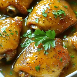 - 6 chicken thighs (bone-in, skin-on preferred for flavor) - 1/4 cup honey - 1/4 cup Dijon mustard - 2 tablespoons olive oil The main ingredients create a sweet and savory base for the dish. Chicken thighs are juicy and full of flavor. Honey gives sweetness, while Dijon mustard brings tang. Olive oil adds richness, helping to keep the chicken moist. - 4 cloves garlic, minced - 1 teaspoon smoked paprika - 1 teaspoon dried thyme Garlic adds a strong aroma and depth of flavor. Smoked paprika gives a hint of smokiness that enhances the dish. Thyme adds a touch of earthiness, tying the flavors together. These seasonings make your kitchen smell amazing while cooking. - 1 cup chicken broth - 1 teaspoon salt - 1/2 teaspoon black pepper - Fresh parsley for garnish Chicken broth keeps the chicken tender and flavorful. Salt and black pepper enhance all the other tastes. Fresh parsley adds a pop of color and freshness when serving. Each component plays an important role in making this meal a hit. To start, I whisk the sauce ingredients together. I combine honey, Dijon mustard, olive oil, minced garlic, smoked paprika, dried thyme, salt, and black pepper in a bowl. It’s important to mix until smooth. This will ensure that every bite of chicken gets that sweet and tangy kick. Next, I dry the chicken thighs with paper towels. This step helps the skin get crispy later on. After drying, I coat the chicken with the marinade. I make sure that every part of the thighs is covered. This allows the flavors to soak in nicely. Now, I place the marinated chicken in the slow cooker. I pour chicken broth around the thighs. It’s key not to wash off the marinade while doing this. I then cover the slow cooker. Cooking times vary: I can cook on low for 6-7 hours or on high for 3-4 hours. I know the chicken is done when it reaches an internal temperature of 165°F. The meat will be tender and juicy. Marinating the chicken thighs is key for flavor and tenderness. I recommend letting them soak in the marinade for at least 30 minutes. This helps the chicken soak up all that sweet and tangy goodness. If you have more time, marinate overnight for even better results. For cooking, low and slow is the way to go. Cook on low for 6 to 7 hours or on high for 3 to 4 hours. This method ensures the chicken stays juicy and falls off the bone. Always check that the internal temperature hits 165°F for safety. If you love crispy skin, broiling is a great option. After slow cooking, transfer the thighs to a baking sheet. Set your oven to broil and place the chicken under the heat. Broil for 3 to 5 minutes, keeping a close eye. This step adds a lovely crunch. Watch carefully to avoid burning the skin. Pair your honey mustard chicken with sides like rice, roasted veggies, or a fresh salad. These options balance the rich flavors of the chicken. For a beautiful presentation, drizzle some cooking liquid over the chicken and sprinkle with fresh parsley. This adds color and makes the dish pop! {{image_2}} You can switch chicken thighs for chicken breasts if you prefer leaner meat. Chicken breasts are great, but they may dry out more easily. You can also try other meats. Pork or turkey can replace chicken. They both absorb flavors well. To make your dish more exciting, add spices for heat. A pinch of cayenne pepper can give it a nice kick. You can also use hot mustard instead of Dijon for more spice. For sweet options, try maple syrup or agave nectar. Each sweetener can change the taste in fun ways. If you need gluten-free options, use gluten-free mustard. This will keep your dish safe for those with gluten issues. For a low-carb version, skip the honey. You can use a sugar substitute like monk fruit. This keeps the sweetness without the carbs. To keep your slow cooker honey mustard chicken thighs fresh, cool them first. Let them sit at room temperature for about 30 minutes. Then, store the chicken in an airtight container. It stays fresh for up to 3 days. If you want it to last longer, consider freezing. For freezing, let the chicken cool completely. Place portions in freezer bags or airtight containers. Remove as much air as you can to prevent freezer burn. It will stay good for about 3 months. When ready to eat, thaw the chicken overnight in the fridge. Reheat gently in the oven or microwave until heated through. Leftovers are a great chance to be creative. You can shred the chicken and add it to salads or wraps. Mix it with rice and veggies for a quick stir-fry. You can even tuck it into sandwiches for a tasty lunch. These ideas make your meals fun and easy throughout the week. You can easily adapt this recipe for an Instant Pot. First, use the sauté function to cook the garlic in olive oil until fragrant. Then, add the chicken thighs and brown them for a few minutes. Next, pour in the honey, Dijon mustard, chicken broth, and spices. Lock the lid and set the pot to cook on high pressure for 10-12 minutes. Once done, let it release naturally for about 10 minutes before quick releasing the rest of the steam. This method keeps the chicken juicy and full of flavor. Yes, you can use frozen chicken thighs, but it will change the cooking time. If the thighs are completely frozen, increase the cooking time in the slow cooker to about 8 hours on low or 4-5 hours on high. Always check the internal temperature, ensuring it reaches 165°F. This way, you can enjoy a tasty honey mustard chicken without thawing. Honey mustard chicken pairs well with many side dishes. Here are some great options: - Roasted vegetables, like carrots and Brussels sprouts - Steamed green beans or broccoli - Mashed potatoes or rice to soak up the sauce - A fresh salad with mixed greens and a light vinaigrette These sides will complement the sweet and savory flavors of the chicken, making your meal even better. This blog post covered how to make delicious honey mustard chicken. We discussed key ingredients like chicken thighs, honey, and Dijon mustard. I shared step-by-step instructions on marinating and cooking. You learned tips for tender meat and how to achieve crispy skin. The post also offered variations for different proteins and dietary needs. In conclusion, this recipe is simple, tasty, and worth trying. You can impress everyone at dinner with ease. Enjoy your cooking adventure!