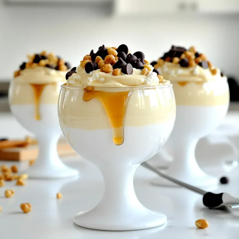 - 1 cup cottage cheese - 1/2 cup creamy peanut butter - 1/4 cup maple syrup (or honey) - 1 teaspoon vanilla extract - 1/4 teaspoon salt - 1/4 cup milk (or almond milk) - 1/4 cup dark chocolate chips (optional garnish) - Chopped peanuts (optional garnish) You will need simple, fresh ingredients for this mousse. Start with cottage cheese. It gives our mousse a creamy base. The creamy peanut butter adds rich flavor and texture. Maple syrup or honey brings the right amount of sweetness. A dash of vanilla extract enhances all the flavors. The salt helps balance the sweetness. For a smoother mousse, use milk or almond milk. The almond milk is great if you want a dairy-free option. Lastly, the dark chocolate chips and chopped peanuts are for garnish. They add crunch and a nice look. Each ingredient plays a key role in making this mousse a rich and creamy delight. - Step 1: Blending Ingredients Start by gathering all your ingredients. In a blender or food processor, add the cottage cheese, creamy peanut butter, maple syrup, vanilla extract, and salt. Blend these on high. Make sure to scrape down the sides so everything mixes well. - Step 2: Achieving the Right Consistency After blending, slowly add in the milk. Blend again until the mousse is light and creamy. If you like your mousse thinner, add a bit more milk. It should feel fluffy and smooth. - Step 3: Taste and Adjust Sweetness Give your mousse a taste. If you want it sweeter, add more maple syrup. Blend briefly to mix in the syrup. This step lets you customize your mousse just how you like it! - Step 4: Chilling the Mousse Once blended, transfer the mousse into bowls or cups. Place them in the fridge for at least 30 minutes. Chilling helps the mousse set and lets the flavors mix nicely. - Step 5: Serving Suggestions When ready to serve, consider adding some dark chocolate chips or chopped peanuts on top. This adds extra flavor and a nice crunch. For a fun twist, serve the mousse in parfait glasses and layer it with crushed graham crackers at the bottom. - Ensure Smooth Texture: Use a blender for the best results. Blend until the mixture is creamy. Scrape down the sides often. This helps mix everything well. - Adjusting Sweetness and Consistency: Taste the mousse after blending. If you want it sweeter, add more maple syrup. If the mousse is too thick, add a little more milk. Blend again until smooth. - Best Practices for Chilling: Chill the mousse for at least 30 minutes. This allows flavors to mix well. Use bowls or cups that are easy to stack in your fridge. - Serving in Parfait Glasses: For a fancy touch, serve the mousse in parfait glasses. This makes it look special and inviting. - Layering with Crushed Graham Crackers: Add crushed graham crackers at the bottom. This gives a nice crunch and flavor. It’s a fun way to change the texture. - Garnishing Suggestions: Top with dark chocolate chips or chopped peanuts. This adds texture and makes the dish look pretty. You can also sprinkle cocoa powder for more visual appeal. {{image_2}} Honey vs. Maple Syrup You can sweeten your mousse with honey or maple syrup. Honey gives a rich flavor. It adds a nice touch if you like floral notes. Maple syrup, on the other hand, has a warm, earthy taste. Both options work well, so choose what you love most. Sugar-Free Options If you want a sugar-free mousse, try using a sugar substitute. Stevia or erythritol can do the trick. They add sweetness without the calories from sugar. Just be sure to adjust the amount you use. Start small and taste as you go. This way, you can find the right balance. Using Almond Milk For a dairy-free mousse, swap regular milk with almond milk. This nutty milk keeps the mousse light and creamy. It also blends well with the peanut butter. Use unsweetened almond milk to control the sweetness of your dessert. Plant-Based Peanut Butters You can also use plant-based peanut butters. Some brands are made from nuts only. They offer great flavor and are perfect for vegan diets. Look for options that have no added sugar. This way, you keep your mousse healthy and delicious. These variations let you customize the mousse to fit your taste and dietary needs. Enjoy the joy of creating your own unique version! - Best Practices for Refrigeration: Store the mousse in an airtight container. This keeps it fresh and tasty. Place it in the fridge right after serving. It is best to eat it within a few days. - Freezing Recommendations: You can freeze this mousse if you have leftovers. Use a freezer-safe container. Just remember, the texture may change a bit after thawing. To enjoy later, let it thaw in the fridge overnight. - Duration in the Refrigerator: The mousse lasts about 3 to 5 days in the fridge. After that, it may not taste as good. - Signs of Spoilage: Look for any off smells or changes in color. If it seems watery, it might be time to toss it. Always trust your senses when checking food freshness. Can I use Greek yogurt instead of cottage cheese? Yes, you can use Greek yogurt. It makes the mousse smooth and creamy. Greek yogurt adds a tangy flavor, which can be nice. Just make sure to choose plain Greek yogurt for the best results. How can I make it sugar-free? To make the mousse sugar-free, swap maple syrup for a sugar-free sweetener. You can use stevia or erythritol. Start with a small amount and adjust to taste. This keeps it delicious without the sugar. What are the best toppings for this mousse? Some great toppings include: - Dark chocolate chips - Chopped peanuts - Sliced bananas - Shredded coconut - A drizzle of honey (if you want some sweetness) Feel free to mix and match for fun flavors. Can this mousse be made in advance? Yes, this mousse can be made ahead of time. It keeps well in the fridge for up to three days. Just cover it tightly with plastic wrap or store it in an airtight container. This makes it a perfect treat for busy days. This blog post explored a tasty and easy peanut butter cottage cheese mousse. We covered the ingredients you'll need, step-by-step instructions, and helpful tips to make it perfect. Variations let you adjust sweetness, and we shared storage tips to keep your mousse fresh. In the end, you can create a delicious treat to enjoy anytime. I hope you feel inspired to try this recipe. Enjoy making it your own with your favorite flavors!