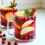 Let's dive into what you need for this Warm Spiced Cranberry Apple Sangria. Each ingredient plays a key role in creating that cozy, warm flavor. - Cranberry juice: You need 4 cups. This gives the drink its tartness. - Apple cider: Use 2 cups. It adds a sweet and fruity touch. - Sparkling water: One cup adds a nice fizz at the end. - Fresh fruits: Slice 1 orange and 1 apple, and use 1 cup of fresh cranberries. They make the drink colorful and fresh. - Spices: You need 1 tablespoon of grated ginger, 2 cinnamon sticks, 4 whole cloves, and 2 star anise. These spices bring warmth and depth of flavor. - Sweeteners: Honey or maple syrup is optional. Add it to taste if you like it sweeter. - Garnishes: Fresh mint leaves add a pop of color and freshness. These ingredients come together to create a delightful drink that warms you from the inside out. Each sip is a blend of sweet, tart, and spicy notes that will keep you coming back for more. - Start by combining 4 cups of cranberry juice and 2 cups of apple cider in a large pot. - Add 1 tablespoon of grated fresh ginger. This gives a nice kick. - Toss in 2 cinnamon sticks, 4 whole cloves, and 2 star anise for warmth. - Heat the pot on medium heat until it starts to simmer. - Do not let it boil. Boiling can ruin the great taste of spices. - Once it simmers, turn the heat to low. - Add 1 sliced orange, 1 sliced apple, and 1 cup of fresh cranberries. - Stir gently to mix the fruits in well. - Let it steep for about 10 to 15 minutes. This lets the flavors mix. - If you like it sweet, add honey or maple syrup to taste. - Before serving, stir in 1 cup of sparkling water. This adds a refreshing fizz. - Strain the sangria into mugs or heatproof glasses. You can discard the spices and fruit pieces if you want. - Garnish each serving with a sprig of fresh mint. This adds color and flavor. - Simmer the sangria gently. Simmering helps the flavors develop well. - Avoid boiling. Boiling can make the drink taste harsh. Choosing the right spices is key for this sangria. I use cinnamon, ginger, cloves, and star anise. Each spice brings warmth and depth. Cinnamon gives a sweet touch. Ginger adds a nice kick. Cloves provide a rich, warm note. Star anise offers a unique flavor that lifts the drink. Sweeteners also play a role in balancing flavors. I often use honey or maple syrup. Both options add natural sweetness. Adjust the amount to your taste. Start with a little and add more if needed. This way, you can control the sweetness level. Best mugs or glasses to use are heatproof ones. They keep the sangria warm longer. I love using clear mugs. They show off the lovely colors of the drink. This makes it even more inviting. Pairing food with the sangria can enhance your experience. I recommend serving it with cheese platters or roasted nuts. These snacks complement the drink's spices. You can also serve it with warm pastries. They create a cozy, festive vibe. {{image_2}} You can easily make this drink without alcohol. Replace the apple cider with more cranberry juice. This keeps the flavor bright and fruity. For a kid-friendly version, use sparkling grape juice instead of sparkling water. This makes it bubbly and fun for everyone. Change up the fruits based on what is in season. In the fall, add slices of pear or pomegranate seeds. In the winter, try adding slices of citrus like lemon or lime. You can also mix in spices like nutmeg or allspice for a different taste. You can serve this sangria warm or cold. Warm is cozy, perfect for chilly nights. Serve it hot in mugs, and add a cinnamon stick for fun. If you want it cold, chill the mix in the fridge. Then serve it over ice with fresh fruit slices. Each style brings its own charm to the drink! To keep your Warm Spiced Cranberry Apple Sangria fresh, use airtight containers. Glass jars work well. They do not absorb flavors. Make sure to let the sangria cool before sealing. Store in the fridge for up to three days. This keeps the flavors bright and tasty. To reheat the sangria safely, pour it into a pot. Heat on low. Stir gently to mix the flavors. Avoid boiling, as it can ruin the taste. Warm it until it's nice and cozy, then serve again. Enjoy the warm, spiced flavors just as you did first! Yes, you can make this sangria ahead of time. Just prepare the sangria, let it cool, and store it in the fridge. When you are ready to serve, reheat it gently on the stove. This will keep the flavors fresh. If you want a change, try pomegranate juice or cherry juice. Both options give a nice flavor. You can mix them with apple juice for a tasty blend. Absolutely! You can skip the alcohol by only using cranberry juice and apple cider. This way, you keep all the yummy flavors without any alcohol. You can store it for up to three days in the fridge. After that, the fruits may lose their freshness. Always check the smell and taste before serving. Yes, dried fruits like raisins or dried cranberries work well. You can also use ground spices if you don’t have whole ones. Just remember to adjust the amounts to suit your taste. This blog post covered all you need for a warm spiced cranberry apple sangria. We explored the important ingredients, step-by-step instructions, and helpful tips. You learned how to enhance the flavor, serve it well, and enjoy variations. Storing and reheating tips ensure your sangria stays fresh. In summary, this drink is not just tasty; it’s easy to make and adjust. Enjoying it with family or friends will make any gathering special. Don’t hesitate to experiment with flavors and ingredients. Happy sipping!