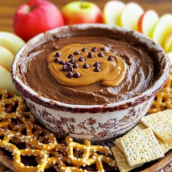 To make this rich and creamy Peanut Butter Brownie Batter Dip, gather these simple ingredients: - 1 cup creamy peanut butter - 1/2 cup unsweetened cocoa powder - 1 cup powdered sugar - 1 teaspoon vanilla extract - 1/4 cup milk (dairy or non-dairy) - 1/2 cup mini chocolate chips - A pinch of salt - Dipping options: sliced apples, pretzels, graham crackers Each ingredient plays a key role. The creamy peanut butter gives a smooth base. Cocoa powder adds rich chocolate flavor. Powdered sugar sweetens the dip, while vanilla extract enhances taste. Milk helps adjust the dip's texture. Lastly, mini chocolate chips add delightful bites of chocolate. You can dip sliced apples, crunchy pretzels, or sweet graham crackers into this delicious treat. Each option brings its own fun twist! - Mixing peanut butter and cocoa powder Start with a medium bowl. Add 1 cup of creamy peanut butter and 1/2 cup of unsweetened cocoa powder. Use a hand mixer or a whisk. Blend until the mixture looks smooth and well combined. - Gradually incorporating powdered sugar and vanilla extract Next, take 1 cup of powdered sugar. Sift it in slowly to avoid clumps. Add 1 teaspoon of vanilla extract. Mix well until everything is fully blended. - Adjusting dip consistency with milk Pour in 1/4 cup of milk, bit by bit. Keep mixing until you find the right dip thickness. You want it creamy but thick enough to hold its shape. - Folding in mini chocolate chips and salt Now, fold in 1/2 cup of mini chocolate chips. Add a pinch of salt for flavor. Make sure the chips are evenly spread throughout the dip. - Transferring and smoothing mixture in a serving bowl Transfer your dip into a serving bowl. Use a spatula to smooth the top. This makes it look nice and ready to serve. - Chilling the dip for flavor enhancement Chill your dip in the fridge for about 30 minutes. This helps the flavors mix together better, but it’s optional. Enjoy your rich and creamy treat! To make your Peanut Butter Brownie Batter Dip look great, serve it in a decorative bowl. A colorful bowl can catch the eye. Drizzle a bit of extra peanut butter on top. This adds a nice touch. Finish with a sprinkle of mini chocolate chips. It makes the dip look even more tempting. This dip pairs well with many tasty options. Sliced apples add a fresh crunch. Pretzels give a nice salty twist. Graham crackers are sweet and soft. Each of these choices brings out the rich flavors of the dip. Try them all to find your favorite! You can easily make this dip vegan. Just use a plant-based milk and a vegan powdered sugar. For gluten-free, check your sugar and use gluten-free dipping options. Want to add some flair? You can mix in flavored extracts, like almond or hazelnut. Another fun idea is to fold in crushed cookies or nuts for extra texture. These tweaks add your personal touch to the dip! {{image_2}} You can twist the taste of your Peanut Butter Brownie Batter Dip in fun ways. One easy method is to add flavored extracts. Try almond or hazelnut extract for a new layer of taste. Just add a teaspoon when mixing. It makes the dip more interesting without much effort. You can also include crushed cookies or nuts. Oreos or graham crackers add a crunchy bite. Chop them up and fold them in with the mini chocolate chips. This adds texture and a unique flavor to your dip. Seasons can inspire your dip too. For holidays, you can make a festive version. Adding peppermint extract gives it a holiday twist. Use just a half teaspoon to keep the balance right. It’s great for parties and gatherings during the festive season. You can even add colored sprinkles on top for a cheerful look. These small twists make your dip special for any event. To keep your Peanut Butter Brownie Batter Dip fresh, follow these steps: - Place any leftovers in an airtight container. - Make sure to smooth the top of the dip before sealing. - Store the dip in the fridge. This keeps it cool and tasty. This dip can last up to five days in the fridge. After that, the flavors can fade. Always check for any signs of spoilage before eating. If it smells off or looks strange, it's best to toss it. Enjoy this rich and creamy delight while it's fresh! Yes, you can make this dip ahead of time. Prepare it, then store it in the fridge. I recommend chilling it for at least 30 minutes before serving. The flavors blend better when it sits. It will taste even more delicious after a day! If you need an alternative, try almond butter or cashew butter. They both work well. You can also use sunflower seed butter for a nut-free option. Just make sure to choose a smooth variety for the best texture. Yes, this dip is perfect for kids! It has a rich, sweet taste that they love. Just watch the ingredients for any allergies. Serve it with healthy dippers like apples or pretzels. Kids enjoy the fun of dipping! You can freeze this dip, but it may change texture. To freeze, place it in an airtight container. Thaw it in the fridge when you're ready to enjoy it again. Stir well before serving to bring back its creamy goodness. This blog post covered how to make Peanut Butter Brownie Batter Dip. We went through the ingredients, step-by-step instructions, and tips for serving. You can customize your dip to fit your needs. Try adding flavors or using different dippers. Always store leftovers properly to keep them fresh. This dip is fun and easy, perfect for any gathering. Enjoy making it and sharing it with friends!