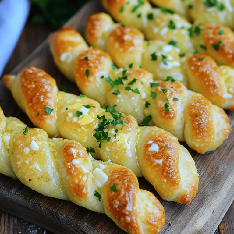 - 1 cup warm water (about 110°F or 43°C) - 2 ¼ teaspoons active dry yeast (1 packet) - 3 cups all-purpose flour - 1 teaspoon salt To make great garlic breadsticks, start with warm water. This helps the yeast grow. Add active dry yeast to the warm water. Stir in sugar to feed the yeast. Let it sit for 5 to 10 minutes until it looks foamy. Next, you need all-purpose flour and salt. The flour gives structure. Salt adds flavor. - 2 tablespoons olive oil - 4 cloves garlic, minced - 2 tablespoons unsalted butter, melted - 1 teaspoon Italian seasoning - Fresh parsley, chopped (for garnish) Olive oil makes the breadsticks moist and tasty. Garlic brings a strong flavor. Use minced garlic for a fresh taste. Melted unsalted butter adds richness. Italian seasoning gives a nice herb blend. Finally, fresh parsley is perfect for garnish. - Use this for large batches: Multiply each ingredient by two or three. - Substitutes: You can use whole wheat flour for a healthier option. For dairy-free, use olive oil instead of butter. This guide helps you adjust the recipe for your needs. Enjoy making your breadsticks! 1. Start with a small bowl. Combine 1 cup of warm water, 2 ¼ teaspoons of active dry yeast, and 2 tablespoons of sugar. 2. Let this mixture sit for 5-10 minutes. You want it to foam up nicely. 3. In a large mixing bowl, mix 3 cups of all-purpose flour and 1 teaspoon of salt. 4. Make a well in the center. Pour in the yeast mixture and 2 tablespoons of olive oil. 5. Mix until a dough forms. 6. Knead the dough on a floured surface for about 5 minutes. Aim for a smooth texture. 1. Place the dough in a greased bowl. Cover it with a cloth. 2. Let the dough rise in a warm area for 1 hour. It should double in size. 3. To check, gently poke the dough with your finger. If it springs back, it's ready. 1. Once risen, punch the dough down. Roll it out into a rectangle, about ½ inch thick. 2. Cut the dough into strips, around 1 inch wide. 3. To shape the breadsticks, twist each strip gently. 4. Place the twisted strips in the air fryer basket. Leave some space between them. 1. Preheat your air fryer to 370°F (188°C). 2. Cook the breadsticks for 8-10 minutes. Look for a golden brown color. 3. Once done, take them out and enjoy! To get a smooth dough, use warm water. It should feel like a cozy bath for yeast. Mix the yeast and sugar first, then wait for it to foam. This shows the yeast is alive. When kneading, keep your hands floured but not too much. Too much flour can make the dough dry. Knead for about five minutes. Stop when it feels soft and elastic. If it’s sticky, add a tiny bit of flour. For more taste, try adding cheese. Mozzarella or parmesan works great. You can also play with spices. Try red pepper flakes for a kick. For garlic butter, mix more garlic with melted butter. You can add herbs like basil or oregano too. Brush this on right before air frying for a bold flavor. To cook evenly, arrange the breadsticks well in the basket. Leave space between them. This helps air flow and makes them golden. Different air fryers may need slight time changes. Start with 8 minutes, then check and add time if needed. Each air fryer is unique, so be ready to adjust as you go. {{image_2}} To make these tasty breadsticks, you need a few extra items. Here’s what you need: - 1 cup shredded cheese (mozzarella works great) - Follow the original recipe for dough. - Before twisting the dough strips, place a spoonful of cheese in the center. - Fold the dough over and twist it. - Cook them as usual in the air fryer. - Check them at 8 minutes for a nice golden color. Add fresh herbs for a new twist. Consider using: - Fresh rosemary - Basil - Oregano - Mix these into the dough or sprinkle them on top. - Balance the flavors by using herbs that pair well together. - Just a hint of each herb gives a great taste without overpowering the garlic. If you need a gluten-free choice, swap the flour. Here are some ideas: - Use almond flour or a gluten-free blend. - You may need to adjust the rising time. - Gluten-free dough often needs less time to rise. - Keep an eye on the texture. It should feel soft and pliable. To store leftover breadsticks, place them in an airtight container. This helps keep them fresh. You can also wrap them in plastic wrap or aluminum foil. When ready to enjoy, reheat them in the air fryer at 350°F (175°C) for about 3-5 minutes. This will bring back their crispiness. To freeze your breadsticks, let them cool completely first. Then, wrap each one in plastic wrap. Place the wrapped breadsticks in a freezer bag. This helps prevent freezer burn. When you want to eat them, take out the desired number. Thaw them in the fridge overnight. To reheat, air fry at 350°F (175°C) for 5-7 minutes. Freshly made garlic breadsticks can last about 2-3 days in the fridge. If you freeze them, they can last up to 2 months. Signs of spoilage include a hard texture, off smell, or mold. Always check before eating to ensure freshness. To keep garlic breadsticks crisp, store them in a paper bag. Avoid plastic bags, as they trap moisture. When reheating, place them in the air fryer for 3-5 minutes. This will restore their crunch. You can also warm them in the oven at 350°F (175°C) for about 5-7 minutes. Yes, you can use whole wheat flour. It will change the texture and flavor. Whole wheat flour gives a nutty taste and denser breadsticks. They may not rise as high as those made with all-purpose flour. If you go this route, consider adding a bit more water to your dough. Garlic breadsticks taste great with many dipping sauces. Popular options include marinara sauce, ranch, and garlic butter. You can make a simple garlic butter by mixing melted butter with minced garlic and parsley. Another tasty choice is a spicy marinara for a kick. In this post, we explored how to make delicious garlic breadsticks. We covered essential ingredients, from yeast to flavor boosters like olive oil. I shared step-by-step instructions for preparing the dough and air frying your breadsticks to golden perfection. You also learned handy tips and variations, such as gluten-free options. Lastly, I provided storage advice to keep your breadsticks fresh. With these techniques, you can create tasty breadsticks that everyone will love. Enjoy your baking journey!