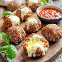 - 1 lb ground beef - 1/2 lb ground pork - 1 cup breadcrumbs - 1/4 cup grated Parmesan cheese - 1 tablespoon Italian seasoning - 2 cloves garlic, minced - 1/2 teaspoon salt - 1/4 teaspoon black pepper - 1 cup mozzarella cheese, cubed - 1 egg, beaten - 1 cup marinara sauce for serving - Fresh basil for garnish Gather these ingredients to create a flavorful dish. The mix of ground beef and ground pork adds a rich taste. Breadcrumbs provide a nice texture. Parmesan cheese gives a sharp bite that balances the meat. Italian seasoning brings that classic herb flavor. Garlic adds a nice depth. Salt and pepper enhance all these flavors. The mozzarella cheese brings a melty surprise inside each meatball. The beaten egg helps bind the mixture. Marinara sauce serves as a tasty dip. Fresh basil brightens the dish with its color and flavor. With these ingredients, you will make delightful mozzarella stuffed meatballs. First, take a large bowl. Combine 1 lb of ground beef and 1/2 lb of ground pork. This mix gives the meatballs great flavor and texture. Next, add 1 cup of breadcrumbs. The breadcrumbs help bind the meat and make it tender. Then, mix in 1/4 cup of grated Parmesan cheese. This adds a salty kick. Now, add 1 tablespoon of Italian seasoning, 2 minced garlic cloves, 1/2 teaspoon of salt, and 1/4 teaspoon of black pepper. These spices bring life to your meatballs. Finally, add 1 beaten egg. This helps hold everything together. Mix well until the meat mixture is smooth and even. Now, it’s time to shape the meatballs. Take a small amount of the meat mixture. Flatten it slightly in your palm. Place a cube of mozzarella cheese in the center. Wrap the meat around the cheese, rolling it into a ball. This step is key to get that gooey, cheesy center. Repeat this process until all the mixture is shaped. You should end up with about 12 to 15 meatballs. Next, preheat your air fryer to 375°F (190°C). This temperature helps the meatballs cook evenly. Place the meatballs in a single layer in the air fryer basket. Make sure they don’t touch. This ensures they get nice and crispy. Air fry the meatballs for 12 to 15 minutes. They should be golden brown and cooked through. Turn them halfway through the cooking time for even browning. Once cooked, take them out and let them rest for a few minutes. Enjoy your mozzarella stuffed meatballs with warm marinara sauce and fresh basil on top. To get juicy meatballs, use a mix of ground beef and ground pork. This blend gives great flavor and moisture. The pork adds fat, which helps keep the meatballs tender. It's also key to cook them evenly in the air fryer. Place them in a single layer without touching. This way, they will crisp up nicely all around. You can boost the taste by adding herbs or spices. Try mixing in some parsley or oregano for extra flavor. Feel free to adjust the cheese, too. If you love cheese, add more mozzarella inside each meatball. Just be sure not to overstuff, or they might burst during cooking. These meatballs shine when paired with marinara sauce. Pour warm sauce over them for a delicious meal. You can also serve them with garlic bread or a fresh salad. Garnish with fresh basil for a pop of color and flavor. {{image_2}} You can swap out the meats in this recipe. Ground turkey or chicken works well. These options are leaner, which makes for a lighter meatball. You can also use a mix of meats for more flavor. If you prefer vegetarian options, try using lentils or chickpeas. These can give you the same great texture without meat. While mozzarella is the star, feel free to experiment. Try provolone or gouda for a different taste. You can also mix cheeses for a fun twist. A blend of mozzarella and cheddar adds depth. This gives your meatballs a unique flavor that will delight everyone. You can cook these meatballs in different ways. Air frying gives you crispy edges, while baking in the oven is an option too. If you want a smoky flavor, grilling is a great choice. Each method brings its own charm to the meatballs. Adjust the cooking time based on your method. Enjoy the variety! To keep your mozzarella stuffed meatballs fresh, use airtight containers. Glass or plastic containers work great. Store them in the fridge for up to three days. Make sure they cool down first to avoid condensation inside the container. If you want to save meatballs for later, freezing is a good option. Place them in a single layer on a baking sheet. Freeze until firm, then move them to a freezer bag. Label the bag with the date. They will stay fresh for about three months. To reheat, let them thaw in the fridge overnight. Heat them in the air fryer at 350°F (175°C) for about 8-10 minutes. Leftover meatballs can add flavor to many dishes. You can slice them up and add them to pasta or salads. You can also make meatball subs with marinara sauce and cheese. Try using them in a hearty soup or stew for extra flavor. These ideas keep your meals exciting and tasty! To check if the meatballs are done, use a food thermometer. Insert it into the center of a meatball. The internal temperature should reach 160°F (71°C). This ensures they are safe to eat. You can also cut one open. The meat should no longer be pink, and juices should run clear. Checking doneness is important because undercooked meat can lead to health risks. Overcooked meatballs can become dry. Use both methods for the best results. Yes, you can make these meatballs ahead of time. Prepare the meat mixture and form the meatballs. Then, place them on a baking sheet and freeze them for a few hours. Once frozen, transfer them to a sealed bag. They can last in the freezer for up to three months. When you are ready to cook, there is no need to thaw. Just add a few extra minutes to the cooking time. This way, you can enjoy fresh meatballs anytime! Marinara sauce is a classic choice for dipping. It adds a rich and tangy flavor. Pesto is another great option. Its basil and garlic taste complements the meatballs well. You can also try ranch dressing for a creamy twist. These sauces enhance the flavor and make every bite more enjoyable. Experiment with different sauces to find your favorite pair! This blog post explored the art of making flavorful meatballs. You learned about essential ingredients like beef, pork, cheese, and spices. I shared step-by-step instructions for preparing and cooking these tasty bites in an air fryer. You also discovered tips for texture, flavor, and serving ideas. Remember, you can easily adapt the recipe to suit your needs, using different meats or cheeses. Try freezing leftovers for quick meals later. Enjoy the process, and your meatballs will impress everyone!
