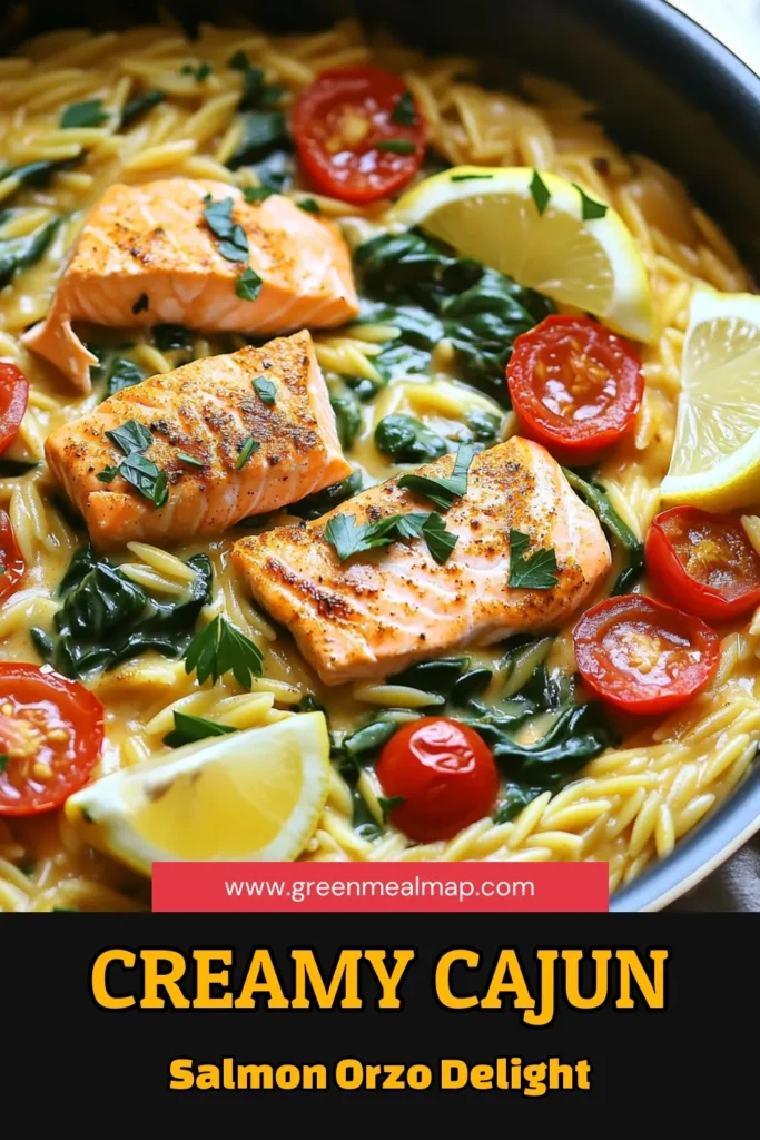 Elevate your dinner with this one-pan creamy Cajun salmon orzo recipe! This quick and delicious meal features tender salmon, savory orzo, and vibrant vegetables, all cooked together for a burst of flavor. Perfect for busy weeknights, this dish is ready in just 30 minutes. Click through to discover how to make this delightful recipe that will spice up your family's dinner table!