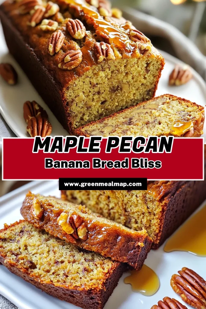Indulge in the deliciousness of Maple Pecan Banana Bread! This easy recipe combines ripe bananas and maple syrup for a moist, flavorful treat that's perfect for breakfast or a snack. With simple steps and ingredients like nuts and optional chocolate chips, you'll enjoy every bite. Don’t miss out on this delightful bake! Click to explore the full recipe and start baking today! #BananaBread #MaplePecan #HealthyBaking #ComfortFood