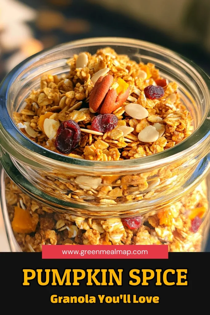 Get ready to warm up your mornings with this delicious pumpkin spice granola recipe! Made with wholesome oats, pumpkin puree, and a mix of nuts and seeds, this crunchy treat is perfect for breakfast or a snack. Easy to make and packed with fall flavors, it will become a family favorite. Click to discover the full recipe and enjoy the cozy taste of autumn in every bite. #PumpkinSpiceGranola #HealthySnack #FallRecipes #GranolaLovers