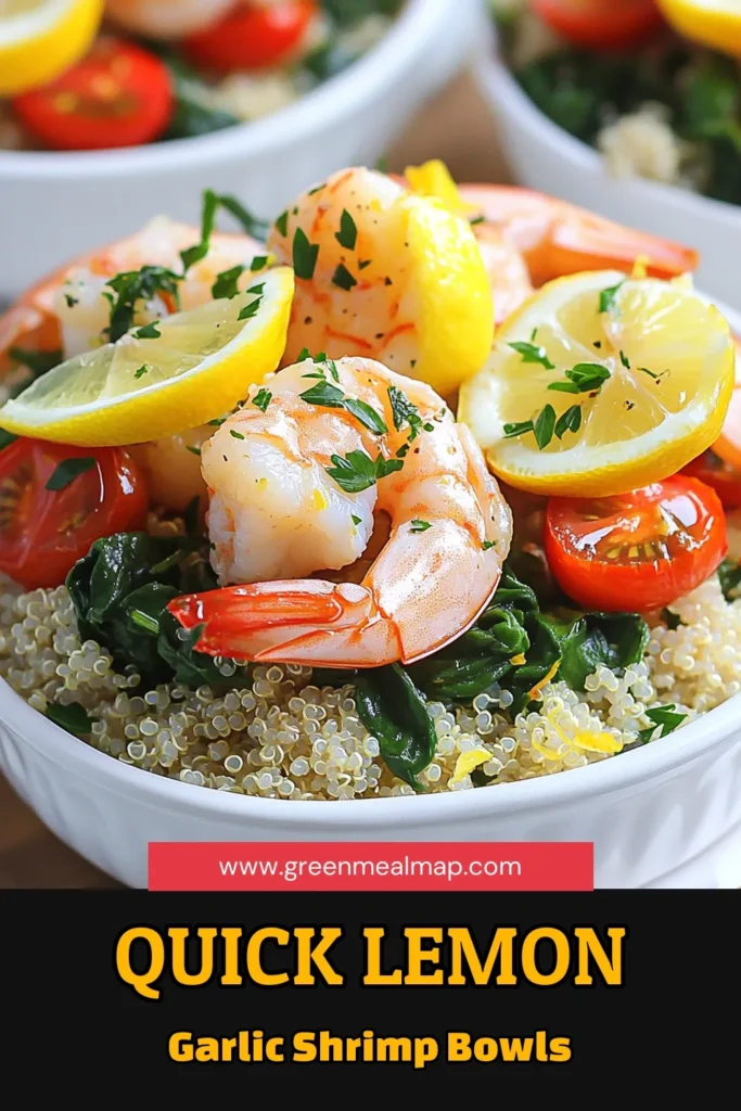 Savor the fresh flavors of these Minute Lemon Garlic Shrimp Bowls, perfect for a quick and delicious meal! With sautéed shrimp, vibrant cherry tomatoes, and nutritious quinoa or brown rice, this recipe is a breeze to whip up in just 15 minutes. Dive into this zesty and healthy dish that’s sure to impress! Click through for the full recipe and bring this delightful dish to your table today! #LemonGarlicShrimp #QuickDinner #HealthyRecipes #SeafoodLovers