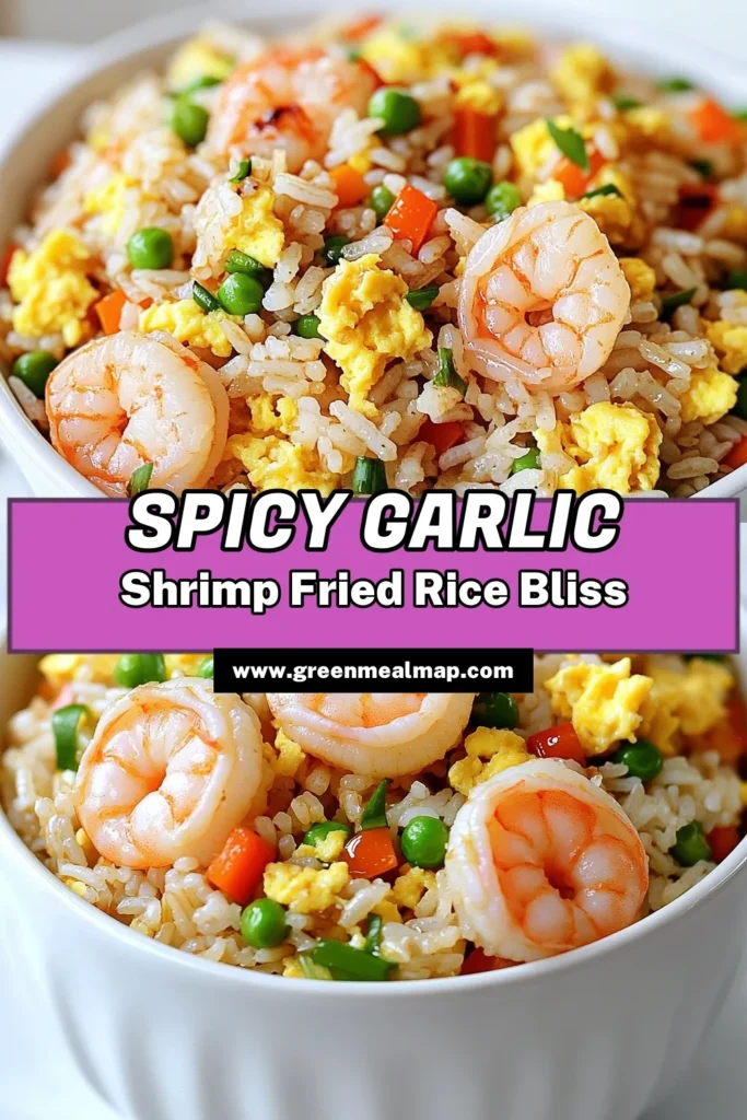 Savor the flavor of Spicy Garlic Shrimp Fried Rice with this easy and delicious recipe! Perfectly cooked shrimp and vibrant veggies come together in a savory dish that's ready in just 40 minutes. Ideal for quick weeknight dinners or meal prep, this recipe is sure to please. Don't miss out on the perfect balance of spice and taste—click through to explore this mouthwatering recipe! #ShrimpFriedRice #SpicyRecipes #EasyMeals #FoodieDelight