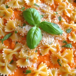 - 12 oz pasta (farfalle or penne) - 2 large red bell peppers - 1 cup heavy cream or non-dairy alternative - 1 teaspoon smoked paprika - 1 teaspoon dried Italian herbs - Fresh basil and grated Parmesan for garnish - 1 small onion, chopped - 3 cloves garlic, minced - Olive oil, salt, and pepper In this recipe, I use simple, fresh ingredients. The pasta choice is key; farfalle or penne works best. The red bell peppers add a sweet, smoky flavor. You can roast them to bring out their rich taste. Using heavy cream or a non-dairy option makes the sauce creamy. The seasoning brings depth to the dish. I love smoked paprika for its warm, smoky notes. Italian herbs like basil and oregano are classic choices. They add a fragrant touch. Fresh basil and grated Parmesan are perfect garnishes. They make your dish look and taste amazing. For cooking essentials, I always keep onions and garlic on hand. They make any dish more flavorful. Olive oil is great for sautéing the onion and garlic. Salt and pepper to taste are must-haves for seasoning. This recipe is easy to follow. It combines all these ingredients into a rich, creamy sauce. You’ll enjoy every bite! 1. Preheat your oven to 425°F (220°C). 2. Cut the red bell peppers in half and remove the seeds and stems. 3. Place the peppers cut-side down on a baking sheet. 4. Drizzle with a tablespoon of olive oil. 5. Roast the peppers for 20-25 minutes, until the skins are charred and blistered. 1. Heat the remaining olive oil in a large pot over medium heat. 2. Add the chopped onion and minced garlic. 3. Sauté for about 3-4 minutes. 4. Cook until the onion is soft and translucent. 1. Let the roasted peppers cool for a bit. 2. Peel off the charred skins and add the peppers to a blender. 3. Add the sautéed onion and garlic, vegetable broth, heavy cream, smoked paprika, Italian herbs, salt, and pepper. 4. Blend until the mixture is smooth and creamy. 1. Pour the creamy red pepper sauce back into the pot. 2. Bring the sauce to a gentle simmer over medium heat. 3. Add the uncooked pasta to the pot and stir to combine. 4. Make sure the pasta is fully submerged in the sauce. 5. Cover the pot and simmer for about 12-15 minutes. 6. Stir occasionally until the pasta is al dente and has absorbed most of the sauce. 7. If the sauce gets too thick, add a splash of water or more broth. To get that perfect creamy texture, I always use quality heavy cream. You can also try non-dairy alternatives if you prefer. If your sauce is too thick, just add a bit of broth or water. This adjustment helps you reach that silky smooth finish. Want to kick up the flavor? Try adding a pinch of cayenne for a nice heat. It really brings out the taste of the roasted peppers. You can also add some extra herbs like thyme or parsley to deepen the flavor even more. This little tweak makes a big difference in taste. While cooking, remember to stir occasionally. This step helps prevent the pasta from sticking together. Keep an eye on your pasta and look for that ideal doneness. You want it al dente, which means it should still have a slight bite. Trust me; this texture makes your dish much more enjoyable. {{image_2}} You can easily boost protein in this dish. One great choice is chickpeas. They add a nice texture and flavor. Plus, they keep the meal vegetarian. If you prefer meat, try grilled chicken or shrimp. Both options work well and add a savory touch. Adding vegetables can make this dish even better. Spinach or kale are great choices. They add nutrients and a pop of color. You can also use mixed bell peppers. Each color brings its own flavor profile. This makes your pasta not just tasty but also visually appealing. If you have dietary needs, there are many options. For gluten-free pasta, try brown rice or quinoa pasta. These work well and taste great. For a dairy-free option, look for non-dairy cream. Almond or oat milk can be good substitutes. These changes make the dish suitable for more people. First, let your pasta cool down. Once it's cool, transfer it to airtight containers. This helps keep it fresh. Store the leftovers in the fridge for up to 3 days. If you want to enjoy it later, make sure to cover it well. Freezing is a great way to save this dish for future meals. To freeze, place the cooled pasta in freezer-safe containers. Leave some space at the top for expansion. When you're ready to eat, thaw it in the fridge overnight. Reheat gently on the stove. Add a splash of water or broth if it seems dry. Before serving, add some fresh basil on top. This brightens the dish and adds flavor. After reheating, taste the pasta again. You may want to adjust the seasoning since freezing and reheating can change the flavor. A pinch of salt or pepper can make a big difference! Yes, you can! Farfalle and penne work best, but many options exist. Here are some great alternatives: - Spaghetti: A classic choice that twirls nicely with the sauce. - Fusilli: Its spirals hold onto the sauce well. - Shells: Their shape catches the creamy goodness. - Gluten-Free Pasta: For those with dietary needs, try rice or quinoa pasta. Feel free to experiment with any pasta you enjoy! Making this dish vegan is easy! Here are some simple swaps: - Use a non-dairy cream, like coconut or cashew cream. - Replace Parmesan with nutritional yeast for a cheesy flavor. - Olive oil is a great substitute for any butter in the recipe. These changes keep the dish creamy and delicious without any animal products! This pasta pairs well with many sides. Here are some ideas: - Garlic bread: Its crunch complements the creamy sauce. - A fresh salad: A mix of greens adds crunch and balance. - Steamed veggies: Broccoli or green beans work great on the side. - Roasted vegetables: Their earthy flavors enhance the meal. Choose any of these to elevate your dining experience! This blog post covered making a delicious Creamy Roasted Red Pepper Pasta. We discussed key ingredients, step-by-step instructions, and helpful tips. You learned how to achieve the perfect creaminess and explored various protein and vegetable options. Remember to store leftovers properly for fresh, enjoyable meals later. Experiment with flavors, and feel free to adapt the recipe to your needs. With a bit of creativity, you can create a new family favorite! Enjoy your cooking and the tasty results!