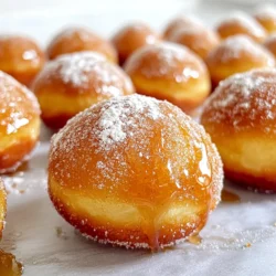 Let’s dive into the key ingredients for bakery-style maple brown sugar donut holes. Each item plays a big role in making these treats delicious. - All-purpose flour: This forms the base of our donut holes. It gives them structure. - Brown sugar: Packed brown sugar adds sweetness and a rich flavor. It gives a lovely caramel touch. - Baking powder and baking soda: These help the donut holes rise and get fluffy. They create that perfect texture. - Spices: Salt, cinnamon, and nutmeg give warmth and depth to the flavor. They make each bite exciting. - Wet ingredients: The egg binds everything. Buttermilk adds a nice tang. Maple syrup brings sweetness, and melted butter enriches the dough. - Frying oil: You’ll need enough to submerge the donut holes for frying. It’s key for that crispy exterior. - Optional powdered sugar: Dusting with powdered sugar gives a sweet finish. It makes them look and taste extra special. Gather these ingredients, and you're ready to make some delightful donut holes! Start by mixing your dry ingredients. In a large bowl, whisk together: - 2 cups all-purpose flour - 1 cup brown sugar, packed - 1 tablespoon baking powder - ½ teaspoon baking soda - ½ teaspoon salt - 1 teaspoon ground cinnamon - ½ teaspoon nutmeg Proper measurement is key. Use a spoon to scoop flour into your measuring cup. Level it off with a knife for accuracy. This ensures your donut holes rise and taste great. Now, let’s prepare the wet ingredients. In a separate bowl, beat one large egg. Then, mix in: - ¾ cup buttermilk - ½ cup maple syrup - 3 tablespoons unsalted butter, melted Mix until smooth. A smooth mixture helps blend flavors well. It also makes your donut holes light and fluffy. Next, combine the dry and wet mixtures. Pour the wet ingredients into the dry ones. Stir gently until just combined. It’s okay if the batter is a bit lumpy. Overmixing can make your donut holes tough. Now for the fun part: frying! Heat oil in a deep fryer or heavy pot to 350°F (175°C). Use enough oil to cover the donut holes. When the oil is hot, use a small cookie scoop or tablespoon. Carefully drop spoonfuls of batter into the oil. Fry in batches to avoid overcrowding. Each donut hole needs space to puff up. Cook for 2-3 minutes on each side. They should turn golden brown. Use a slotted spoon to remove them, and let them drain on paper towels. Once your donut holes cool, it’s time to finish them. You can toss them in powdered sugar for sweetness. Alternatively, drizzle them with more maple syrup for extra flavor. Enjoy the deliciousness of your bakery-style maple brown sugar donut holes! Temperature control is key to great donut holes. Your oil should be around 350°F (175°C). This heat helps them puff up and cook evenly. If the oil is too cool, the donut holes can turn out greasy. If it’s too hot, they can burn quickly. To check if they’re done, look for a golden brown color. They should also feel light and airy. If they are dark brown, they may taste burnt. Aim for that sweet spot! A good deep fryer or heavy pot is essential. This helps maintain the right oil temperature. A thermometer can ensure accuracy. A slotted spoon makes it easy to lift the donut holes out of the oil. For perfect scoops, use a small cookie scoop or a tablespoon. This keeps the sizes uniform. It makes frying simple and fun! You can add fun mix-ins to your donut holes. Try chocolate chips or chopped nuts for a twist. You can also roll them in cinnamon sugar instead of powdered sugar for a spicy kick. For flavor variations, consider adding a splash of vanilla extract or even orange zest. These tiny changes can make a big difference. Don’t be afraid to get creative! {{image_2}} You can have fun with flavors. Try adding chocolate chips for a sweet twist. Vanilla extract can also enhance the taste. Want a spice kick? Use more cinnamon or add ginger. Lemon zest gives a fresh taste too. You can make these donut holes gluten-free. Use a 1:1 gluten-free flour blend. For vegan options, swap the egg with a flax egg. Use almond milk instead of buttermilk. Maple syrup works as a sweetener. These choices keep the flavor strong. You can serve these donut holes warm. Pair them with coffee or tea for a treat. For a fun twist, add a scoop of ice cream on top. You can also drizzle chocolate sauce for extra sweetness. Donut holes are great for parties, too! To keep your donut holes fresh, you should store them in an airtight container. This helps prevent them from drying out. A simple plastic or glass container works well. You can also use a resealable plastic bag. Just make sure to remove as much air as possible before sealing. Store them at room temperature for up to two days. If you want them to last longer, consider freezing them. Freezing donut holes is a great choice for longer storage. First, let them cool completely. Then, place them on a baking sheet in a single layer. Freeze them for about one hour. Once frozen, transfer them to a freezer-safe bag or container. This helps keep their shape. Donut holes can be frozen for up to three months. To thaw, simply leave them at room temperature for a few hours. To enjoy warm donut holes again, you can reheat them easily. The best method is to use an oven. Preheat the oven to 350°F (175°C). Place the donut holes on a baking sheet and heat for about 5-10 minutes. This keeps them soft and tasty. You can also use a microwave, but it may make them a bit chewy. Heat in short bursts, about 10 seconds at a time, until warm. Enjoy your delicious treats! The best oil for frying donut holes is vegetable oil or canola oil. These oils have a high smoke point, which means they can heat well without burning. This helps your donut holes fry evenly and stay fluffy inside. Yes, you can bake these donut holes! Preheat your oven to 350°F (175°C). Grease a mini muffin pan and drop in the batter. Bake for about 10-12 minutes until they are golden. They won’t be as crispy, but they still taste great. To check if the oil is hot enough, use a thermometer. It should be around 350°F (175°C). If you don't have a thermometer, drop a small piece of batter into the oil. If it sizzles and rises, the oil is ready! You can mix the dry ingredients ahead of time and store them. Just wait to add the wet ingredients until you are ready to fry. This helps keep the batter fresh and fluffy. Homemade donut holes taste best on the first day. They can last for 1-2 days in an airtight container. For longer storage, you can freeze them for up to a month. Just reheat in the oven for a few minutes before enjoying! This guide covered everything you need to make delicious donut holes. From choosing the right ingredients to mixing the batter, each step is key to great results. Remember to control the temperature while frying for the perfect texture. Don’t hesitate to try different flavors or dietary options for a twist. Proper storage ensures your treats stay fresh. Now, get cooking and enjoy your homemade donut holes!