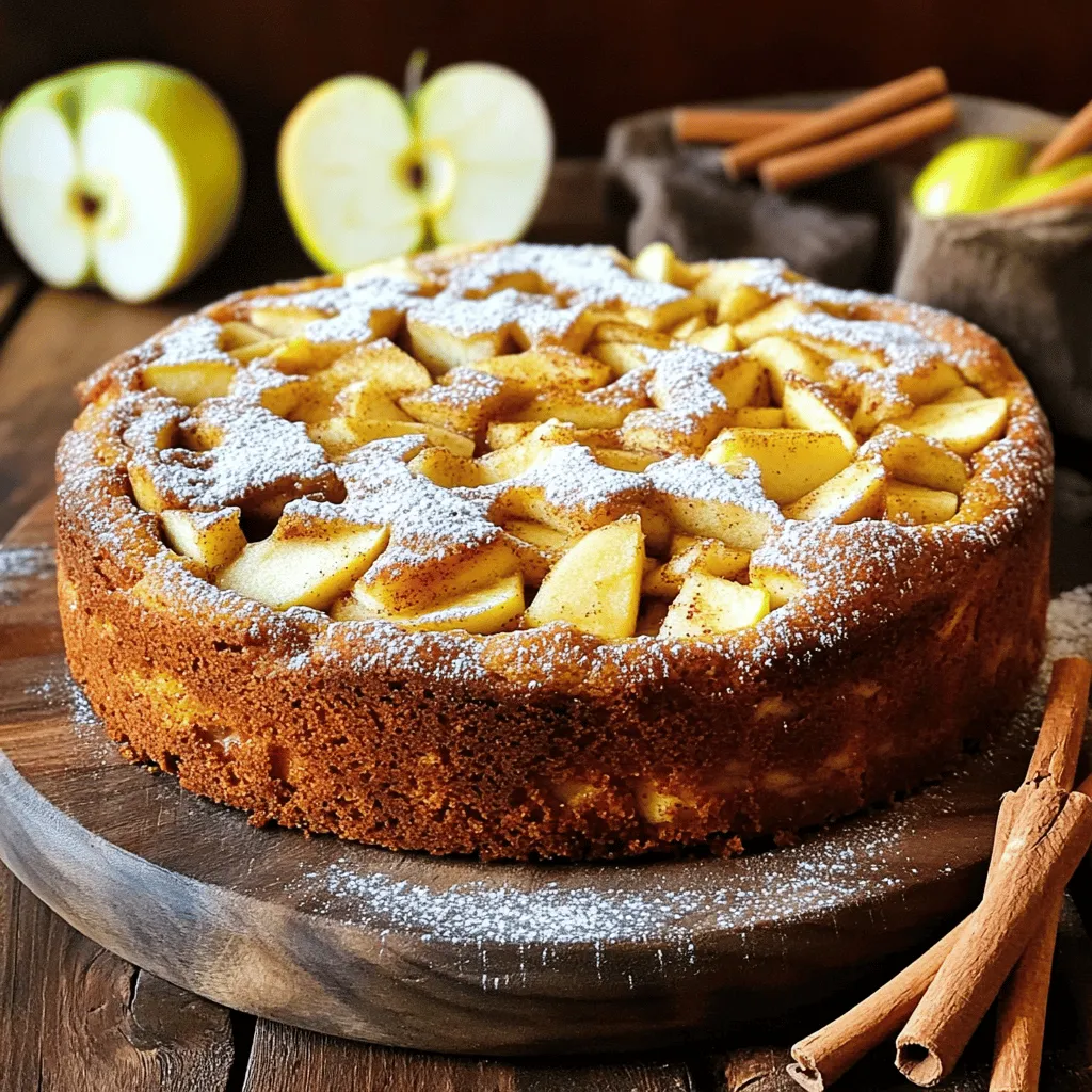 For the best Chai Spice Apple Cake, gather these key items: - 2 cups all-purpose flour - 1 ½ teaspoons baking powder - ½ teaspoon baking soda - ½ teaspoon salt - 2 teaspoons ground cinnamon - 1 teaspoon ground ginger - ½ teaspoon ground cardamom - ½ teaspoon ground cloves - 1 cup granulated sugar - ½ cup brown sugar - ½ cup unsalted butter, softened - 3 large eggs - 1 teaspoon vanilla extract - 1 cup buttermilk - 2 cups peeled and diced apples (about 2 medium apples) - ½ cup chopped walnuts or pecans (optional) These ingredients create a moist, flavorful cake. The spices bring warmth, while the apples add sweetness. To enhance your cake, consider these optional ingredients: - ½ cup chopped walnuts or pecans - A sprinkle of powdered sugar for dusting - A scoop of vanilla ice cream for serving These elements can elevate your cake's texture and taste. Nuts add a nice crunch, while ice cream brings creaminess. You can easily swap some ingredients for different options: - Use whole wheat flour for a nuttier taste. - Replace buttermilk with almond milk and a splash of vinegar for a dairy-free option. - Use coconut oil instead of butter for a vegan cake. - If you lack certain spices, try mixing in pumpkin pie spice. These substitutions maintain flavor while catering to various diets. Experimenting can lead to delightful surprises in taste! Start by preheating your oven to 350°F (175°C). This ensures even baking. Grease and flour a 9x13-inch baking pan. This step prevents the cake from sticking. In a medium bowl, whisk together the following: - 2 cups all-purpose flour - 1 ½ teaspoons baking powder - ½ teaspoon baking soda - ½ teaspoon salt - 2 teaspoons ground cinnamon - 1 teaspoon ground ginger - ½ teaspoon ground cardamom - ½ teaspoon ground cloves Mix these until well combined. Set the bowl aside for later. In a large bowl, cream together: - 1 cup granulated sugar - ½ cup brown sugar - ½ cup unsalted butter, softened Use a mixer to blend these for about 3-4 minutes. You want a light, fluffy texture. This step adds air to the batter. Add 3 large eggs to your creamed mixture, one at a time. Mix well after each egg. Next, stir in 1 teaspoon of vanilla extract. Gradually add the dry mixture. Alternate this with 1 cup of buttermilk. Start and end with the dry ingredients. Mix just until combined. Don't overmix; this keeps the cake soft. Gently fold in 2 cups of peeled, diced apples and ½ cup of chopped walnuts or pecans if you like. Use a spatula to ensure they are evenly spread. This adds flavor and texture to your cake. Pour the batter into the prepared baking pan. Spread it evenly. Bake for 35-40 minutes. Check if it's done by inserting a toothpick in the center. If it comes out clean, your cake is ready. Let it cool in the pan for about 15 minutes. Then transfer it to a wire rack to cool completely. Enjoy the sweet aroma as it cools! To make your cake super moist, use room temperature ingredients. This includes butter, eggs, and buttermilk. Mix the butter and sugars well to add air. This step helps the cake rise. Avoid over-mixing when adding dry ingredients. This keeps the cake tender. Always bake until a toothpick comes out clean. Let it cool in the pan for 15 minutes before moving it. Choose firm apples for the best flavor. Good options include Granny Smith, Honeycrisp, or Fuji. These apples hold up well in baking. Peel and dice them into small pieces for even cooking. If you want extra sweetness, mix tart and sweet apples. This combo adds depth to your cake. To make your cake even better, try adding toppings. A dusting of powdered sugar makes it look fancy. Serve it with whipped cream or vanilla ice cream for richness. For a touch of spice, sprinkle cinnamon on top. You can also add chopped nuts for crunch. If you like, garnish with cinnamon sticks or diced apples. These small details make your cake shine! {{image_2}} You can easily make a gluten-free version of this cake. Just swap the all-purpose flour for a gluten-free blend. Look for one that works well for baking. This change keeps the cake moist and tasty. Use the same amount of gluten-free flour as regular flour. Check your baking powder to ensure it is gluten-free too. Making this cake vegan is simple and fun. Replace the eggs with flax eggs. To make one flax egg, mix one tablespoon of ground flaxseed with two and a half tablespoons of water. Let it sit for five minutes until it thickens. Use plant-based butter instead of regular butter. You can also use almond milk or coconut milk instead of buttermilk. These swaps keep the flavors rich and delicious. Want to add a twist to your cake? Try mixing in different spices like nutmeg or allspice. You can also add a splash of maple syrup for extra sweetness. If you love chocolate, fold in some dark chocolate chips. For a nutty crunch, add toasted almonds or pecans. These unique flavors make the cake even more special. Experiment with different fruits too, like pears or cranberries, to change it up. Store leftover chai spice apple cake in an airtight container. Keep it at room temperature for up to three days. If you want it to last longer, put it in the fridge. In the fridge, it stays fresh for about a week. Before serving, let it sit at room temperature for a bit. This will help keep the cake moist. You can freeze this cake for later use. First, let the cake cool completely. Then, cut it into slices. Wrap each slice in plastic wrap. Place the wrapped slices in a freezer-safe bag. Label the bag with the date. You can freeze the cake for up to three months. When you’re ready to eat, take out a slice and let it thaw in the fridge overnight. For the best taste, reheat your cake in the oven. Preheat the oven to 350°F (175°C). Place the slice on a baking sheet. Heat it for about 10-15 minutes. This warms it up and helps keep it moist. You can also use the microwave. Heat a slice for about 15-20 seconds. If you want, add a scoop of ice cream or whipped cream when serving. Enjoy your delicious cake! Yes, you can use any apple you like. I recommend using tart apples, like Granny Smith. They add great flavor and balance the sweetness. Sweet apples, like Fuji or Gala, also work well. Just remember, the texture may change slightly. You can easily change the spice amounts. If you love cinnamon, add more! If you prefer less heat, cut back on ginger or cardamom. Try different spices too, like nutmeg or allspice, to find your perfect blend. Absolutely! You can make a dairy-free version by mixing plant milk with vinegar or lemon juice. Use one cup of almond milk with one tablespoon of vinegar. Let it sit for 5 minutes. This will give you a great buttermilk substitute. The cake stays fresh for about 3 to 4 days at room temperature. Store it in an airtight container to keep it moist. If you refrigerate it, it can last up to a week. Just remember, it may dry out a bit. Yes, you can make it ahead! Bake the cake and let it cool. Wrap it tightly in plastic wrap. Store it in the fridge for up to a week. You can also freeze it for up to three months. Just thaw it at room temperature before serving. In this article, we explored how to make a delicious Chai Spice Apple Cake. You learned about essential and optional ingredients, along with substitutions. I provided step-by-step instructions for perfecting the recipe. Tips for texture, apple selection, and toppings can help enhance the cake. We also discussed variations like gluten-free and vegan options. Lastly, storage methods keep your cake fresh. Enjoy baking and sharing your tasty creation!