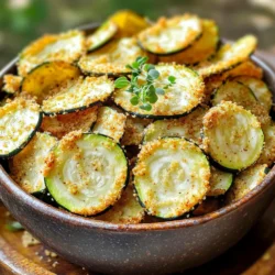 - 2 medium zucchinis, thinly sliced - 1/2 cup all-purpose flour - 1 teaspoon garlic powder - 1 teaspoon onion powder - 1 teaspoon paprika - 1/2 teaspoon salt - 1/4 teaspoon black pepper - 2 large eggs, beaten - 1 cup panko breadcrumbs - Olive oil spray To make crispy air fryer zucchini chips, gather these simple ingredients. First, you need fresh zucchinis. Choose firm ones for the best flavor. The seasoning mix includes garlic powder, onion powder, paprika, salt, and black pepper. This blend gives the chips great taste. Next, use all-purpose flour to coat the zucchini slices. The flour helps the seasoning stick. You will also need eggs for the binding process. Beaten eggs hold the panko breadcrumbs to the zucchini. Panko breadcrumbs are key to achieving that crunchy texture. Finally, don’t forget the olive oil spray. It gives the chips a nice golden color and enhances crispiness. With these ingredients ready, you're set to make a delicious snack! 1. Preheat air fryer: Start by preheating your air fryer to 400°F (200°C). This takes about 5 minutes. 2. Prepare flour mix: In a mixing bowl, add 1/2 cup of all-purpose flour. Then, mix in 1 teaspoon of garlic powder, 1 teaspoon of onion powder, 1 teaspoon of paprika, 1/2 teaspoon of salt, and 1/4 teaspoon of black pepper. Stir until well combined. 3. Beat the eggs: In another bowl, beat 2 large eggs until they are smooth and mixed well. 4. Set up panko coating: Place 1 cup of panko breadcrumbs in a third bowl. This will give your chips a nice crunch. 1. Dipping procedure: Take each zucchini slice and dip it first into the flour mix. Make sure it is fully coated. Next, dip the slice into the beaten eggs, letting the excess drip off. Finally, coat it with panko breadcrumbs. Set each coated slice aside on a plate. 2. Arranging zucchini slices: Lightly spray the air fryer basket with olive oil spray. Place the coated zucchini chips in a single layer. Avoid overlapping the slices. This helps them cook evenly. 1. Cooking time and temperature: Cook the zucchini chips in the preheated air fryer for 8 to 10 minutes. Start checking at 8 minutes to avoid overcooking. 2. Flipping instructions: Halfway through cooking, flip the zucchini chips. This ensures both sides get crispy and golden brown. To get crispy zucchini chips, the thickness of your coating matters. A thin, even layer works best. If your coating is too thick, it may not crisp up well. Aim for a light coating of flour, egg, and panko. This method helps create that crunchy texture we all love. Using olive oil spray is key, too. A light spray helps the chips crisp without adding too much oil. Too much oil can make them soggy. Spray the chips lightly before cooking to enhance the crispiness. Avoid overcrowding the air fryer basket. When you pack the chips too tightly, they don’t cook evenly. It’s better to cook them in batches. This way, each chip gets the hot air it needs for even cooking. Checking for doneness is also important. Start checking the chips at 8 minutes. You want them golden brown and crispy. If they need more time, keep a close eye on them. This ensures you don’t end up with overcooked chips. {{image_2}} You can change the flavor of your zucchini chips with fun spices. Here are some tasty options: - Italian Style: Use dried oregano, basil, and garlic powder. - Spicy Kick: Add cayenne pepper or chili powder for heat. - BBQ Flavor: Mix in smoked paprika and a bit of brown sugar. - Cheesy Twist: Sprinkle some grated Parmesan cheese right after cooking. Each option gives your chips a unique taste. Feel free to mix and match spices based on what you love. If you want to try different coatings, there are many ways to do this. Here are some ideas: - Gluten-Free Options: Substitute all-purpose flour with almond flour or a gluten-free blend. This keeps your chips crispy without gluten. - Different Breadcrumbs: Swap panko with crushed cornflakes or chips for a crunchy texture. You can also use whole wheat breadcrumbs for a nuttier flavor. These variations let you customize your zucchini chips to fit your needs and taste. Enjoy experimenting! To keep your zucchini chips fresh, store them in an airtight container. This helps prevent moisture from making them soggy. You can also layer paper towels in the container. This will absorb any excess moisture. Zucchini chips stay fresh for about 2-3 days in the fridge. To reheat your chips and keep them crispy, use the air fryer. Set it to 350°F (175°C). Heat the chips for about 3-5 minutes. This method revives their crunchiness. If you don't have an air fryer, use an oven. Place the chips on a baking sheet and heat at 350°F (175°C) for about 5-7 minutes. Avoid microwaving, as this will make them soft and chewy. To make zucchini chips, start by slicing two medium zucchinis thinly. Next, mix 1/2 cup of all-purpose flour with garlic powder, onion powder, paprika, salt, and black pepper in a bowl. In another bowl, beat two large eggs. In a third bowl, place 1 cup of panko breadcrumbs. Dip each zucchini slice in the flour, then the eggs, and finally coat with breadcrumbs. Preheat your air fryer to 400°F (200°C) for about five minutes. Spray the basket with olive oil. Arrange the zucchini chips in a single layer and cook for 8-10 minutes, flipping them halfway. Check at 8 minutes for crispness. Yes, you can use other vegetables! Carrots, sweet potatoes, and even eggplant work well. Just slice them thinly so they cook evenly. The coating and cooking time will stay the same. Feel free to switch up the spices too. Each vegetable adds its own flavor and texture. Experiment and find your favorite! Air fryer zucchini chips are healthier than traditional fries. They use less oil, which cuts down on fat and calories. Zucchini is lower in carbs than potatoes. Plus, you get more vitamins and minerals from zucchini. Enjoying these chips can be a tasty way to snack smart! You now have all the steps to make crispy air fryer zucchini chips. We covered the key ingredients, the cooking process, and tips to get the best texture. Remember to experiment with seasonings and coatings to suit your taste. Store extras properly to enjoy them later. With the right methods, these chips can be tastier than regular fries. Enjoy making and sharing this healthy snack!