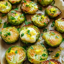 - 1 pound Brussels sprouts, trimmed and halved - 4 tablespoons unsalted butter - 5 cloves garlic, minced - 1 tablespoon olive oil - 1 teaspoon salt - 1/2 teaspoon black pepper - 1 teaspoon smoked paprika - Zest of 1 lemon - 2 tablespoons fresh parsley, chopped Garlic Butter Roasted Brussels Sprouts need simple but fresh ingredients. You start with Brussels sprouts. Trim them and cut them in half. This helps them cook evenly. The unsalted butter adds a rich taste. I use four tablespoons. The garlic gives a strong flavor. Five cloves minced will do the trick. Next, you need oil and spices. A tablespoon of olive oil helps the butter coat the sprouts. Salt and pepper add flavor. The smoked paprika gives a hint of warmth. Zest from a lemon brings brightness. Lastly, fresh parsley adds color and taste at the end. These ingredients come together to make a tasty side dish. First, preheat your oven to 400°F (200°C). This high heat helps the Brussels sprouts get nice and crispy. While the oven heats up, wash your Brussels sprouts. Trim off the ends and cut them in half. This step helps them cook evenly. Next, melt 4 tablespoons of unsalted butter in a saucepan over low heat. Add 5 cloves of minced garlic to the butter. Cook it for 2-3 minutes. You want the garlic to smell great, but do not let it brown. That will make it bitter. In a big bowl, combine the halved Brussels sprouts with the melted garlic butter. Also add 1 tablespoon of olive oil, 1 teaspoon of salt, 1/2 teaspoon of black pepper, and 1 teaspoon of smoked paprika. Toss everything well. Make sure each sprout is coated with the garlic butter mix. Then, spread them out on a baking sheet lined with parchment paper. Put the baking sheet in your preheated oven. Roast the Brussels sprouts for 25-30 minutes. Stir them halfway through for even cooking. You want them to be tender and golden brown on the edges. Once they are done roasting, take them out of the oven. Sprinkle the zest of 1 lemon and 2 tablespoons of chopped fresh parsley on top. This adds a fresh pop of flavor that makes the dish shine. Serve these warm as a tasty side dish. To keep Brussels sprouts from getting mushy, use high heat. Roast them at 400°F for that nice crisp. Also, cut them evenly. This helps them cook at the same rate. Aim for halves that are about the same size. This way, you avoid some being soft while others are hard. You can boost the taste with extra spices. Try adding garlic powder or onion powder for depth. If you want a bit of heat, sprinkle some chili flakes in the mix. This adds a nice kick that pairs well with the garlic. To serve these Brussels sprouts beautifully, use a large white plate. The bright green color really pops against it. You can add a sprinkle of fresh parsley on top for a touch of color. For a fun twist, add lemon wedges on the side. They look great and offer a fresh squeeze when serving. {{image_2}} You can swap out butter for ghee or olive oil. Ghee adds a rich taste, while olive oil keeps it light. Both options work well. If you want more texture, try adding cheese or nuts. Parmesan cheese can add a salty bite. Nuts like walnuts or pecans bring a nice crunch. To elevate the flavor, consider balsamic vinegar or honey. A splash of balsamic gives a tangy twist. Honey adds sweetness that contrasts the sprouts' slight bitterness. You can also mix in other vegetables. Carrots or sweet potatoes roast well and add color to your dish. To make this dish vegan, simply replace butter with vegan butter or olive oil. Use a garlic-infused oil for extra depth. This way, you keep the great taste while sticking to a plant-based diet. Enjoy your meal without missing out on flavor! Store cooked Brussels sprouts in an airtight container. This keeps them fresh. They last for about 3-4 days in the fridge. Before storing, let them cool completely. This helps avoid steam buildup, which can make them soggy. If you want to enjoy them later, keep the lemon zest and parsley separate to maintain flavor. To reheat, use the oven for the best flavor. Preheat your oven to 350°F (175°C). Spread the sprouts on a baking sheet. Heat for about 10-15 minutes. This brings back their crispness. You can also use the microwave if you're in a hurry. Heat them in short bursts, about 30 seconds at a time. Stir in between until warmed through. You can freeze Brussels sprouts, but it's best to blanch them first. Boil them for 2-3 minutes, then place them in ice water. This stops the cooking process. Drain and pat dry before putting them in freezer bags. Press out as much air as you can. They can last up to 3 months in the freezer. When you are ready to use them, thaw overnight in the fridge. Roasting from frozen is also fine; just add a few extra minutes to the cooking time. To make Brussels sprouts crispy, start with dry sprouts. After washing, pat them with a towel. Cut them in half to increase surface area. Toss them with enough oil and seasonings to coat. Roast them at 400°F for 25-30 minutes. Stir halfway through for even cooking. Use fresh sprouts for the best texture. Yes, but frozen Brussels sprouts can be softer. They take longer to cook. Thaw them first for better results. If you roast them from frozen, increase the cooking time by about 10 minutes. This helps them become tender and golden. Garlic Butter Roasted Brussels sprouts pair well with many main dishes. Try them with grilled chicken or fish. They also go great with steak or pork chops. For a vegetarian meal, serve them with quinoa or a hearty grain salad. Roasting Brussels sprouts takes about 25-30 minutes. This results in a tender inside and crispy edges. Cooking time may vary based on the size of the sprouts. Always check for a golden brown color for the best texture. Brussels sprouts are very healthy! They are high in vitamins C and K. They also provide fiber, which aids digestion. Eating them may help lower cholesterol. Plus, they are low in calories, making them a great choice for meals. Garlic butter roasted Brussels sprouts are a great dish to make. We covered the main ingredients and how to prepare them perfectly. With the right tips, you can avoid mushy sprouts and give them more flavor. I shared variations that suit your taste and storage tips for leftovers. You can adapt this recipe easily, whether you're vegan or like different flavors. Enjoy making this tasty side dish that impresses everyone at your table!