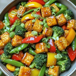- 1 block (14 oz) firm tofu - 2 tablespoons cornstarch - 2 tablespoons vegetable oil - 1 red bell pepper, sliced - 1 yellow bell pepper, sliced - 1 cup broccoli florets - 1 cup snap peas - 3 cloves garlic, minced - 1 teaspoon ginger, grated - ½ cup teriyaki sauce (store-bought or homemade) - 2 green onions, sliced (for garnish) - Sesame seeds (for garnish) To make a great teriyaki tofu stir fry, you need just a few key ingredients. First, use a block of firm tofu. This type holds its shape well and absorbs flavors nicely. Press the tofu to remove excess water. This makes it crispier when cooked. Next, you will need cornstarch. It helps create a nice crust on the tofu. The right oil is also vital; vegetable oil works best for frying. For the veggies, I love using red and yellow bell peppers. They bring color and sweetness. Broccoli florets and snap peas add crunch and nutrition. Don't forget the garlic and ginger! They pack a flavor punch and make the dish smell amazing. Finally, teriyaki sauce ties it all together. You can buy it or make your own. Green onions and sesame seeds are great for garnish. They add a nice touch and extra flavor. - First, drain the tofu. Press it to remove extra water. - Next, cut the tofu into bite-sized cubes. This helps it cook evenly. - Finally, coat each cube with cornstarch. This will make the tofu crispy. - Heat oil in your skillet or wok. Use medium-high heat for the best results. - Add the tofu cubes in a single layer. Cook them until they are golden and crispy. This takes about 3-4 minutes per side. - In the same skillet, add more oil. Sauté minced garlic and grated ginger for 30 seconds. - Then, add sliced red and yellow bell peppers, broccoli florets, and snap peas. - Stir fry for about 5-7 minutes. You want them tender but still crisp. - Return the crispy tofu to the skillet with the veggies. - Pour the teriyaki sauce over everything. - Toss gently to coat all ingredients. Cook for another 2-3 minutes until heated through. To get crispy tofu, you need to press it first. This removes extra water. After pressing, cut the tofu into small cubes. Coat each piece with cornstarch. This makes the tofu crunchy when cooked. Heat oil in a skillet over medium-high heat. Cook tofu in a single layer for about 3-4 minutes on each side. Flip them carefully until they are golden brown. For this stir fry, I love using a mix of colorful veggies. Red and yellow bell peppers add sweetness. Broccoli gives a nice crunch. Snap peas add a fresh taste. When cooking, add the harder veggies first. Bell peppers and snap peas need less time to cook. Stir fry them for about 5-7 minutes until they are tender but still crisp. Serve your teriyaki tofu stir fry with jasmine rice or quinoa. These sides soak up the sauce well. For a nice touch, garnish your dish with sliced green onions and sesame seeds. You can also add a few chili slices for color. Serve it in a large bowl or on individual plates for a great presentation. {{image_2}} You can change the protein in your stir fry easily. Here are some options: - Tofu Types: Use silken tofu for a softer dish. Extra-firm tofu gives a firmer bite. - Alternative Proteins: Try chicken or shrimp for a meatier meal. Tempeh is also a great choice for a plant-based boost. Each protein adds its own flavor and texture, making the dish unique every time. If you want to make your teriyaki sauce, here’s a simple recipe: - Mix ½ cup soy sauce, ¼ cup honey or maple syrup, 1 tablespoon rice vinegar, and 1 teaspoon cornstarch. Heat until thick. You can also swap the teriyaki sauce for other sauces: - Sesame sauce: Adds nutty flavor. - Sweet chili sauce: Gives a spicy kick. Experimenting with sauces can change the whole taste of your dish! You can adapt this stir fry to fit your diet: - Vegan Options: Use plant-based sauces and stick with tofu. - Gluten-Free: Ensure your soy sauce is gluten-free. - Low-Carb: Use more veggies and skip the rice. Cauliflower rice is a great substitute. These changes help you enjoy the meal while meeting your dietary needs! To keep your teriyaki tofu stir fry fresh, use airtight containers. Glass or plastic containers work well. Label the containers with the date, so you know when you made them. Store the leftovers in the fridge for up to three days. If you want to keep them longer, freeze the stir fry. Place it in freezer-safe bags or containers. It can last for about two months in the freezer. When reheating, you want to keep that nice texture. The best way is to use a skillet. Heat it on medium heat and add a splash of water or oil. Stir the tofu and veggies gently. This keeps them from getting mushy. Heat for about 5-7 minutes or until hot. If using a microwave, cover the bowl loosely. Heat for 1-2 minutes, stirring halfway. Check that everything is warm before serving again. Teriyaki tofu stir fry lasts about 3 to 4 days in the fridge. Store it in an airtight container. This keeps the flavors fresh and the tofu nice. Yes, you can use frozen vegetables! They are quick and easy. Just add them to the pan and cook a little longer. This way, you save time and still enjoy a great meal. You can use soy sauce mixed with honey or maple syrup. Another option is a mix of soy sauce, rice vinegar, and brown sugar. These substitutes will give you a tasty flavor. To make this dish gluten-free, use gluten-free soy sauce or tamari. Most teriyaki sauces may contain gluten, so check the label. This way, you can enjoy the meal without worry. Yes, making teriyaki sauce at home is easy! Just mix soy sauce, honey, rice vinegar, and a little ginger. Heat it in a pan until it thickens. This fresh sauce adds great flavor to your stir fry! In this blog post, we explored a tasty teriyaki tofu stir fry. We covered ingredients, step-by-step cooking methods, and tips for the best results. Remember to press your tofu and coat it with cornstarch for crispiness. You can swap proteins or try different sauces too. Store leftovers carefully and reheat them with care. Now, you have everything needed to make a delicious meal. Enjoy your cooking adventure!