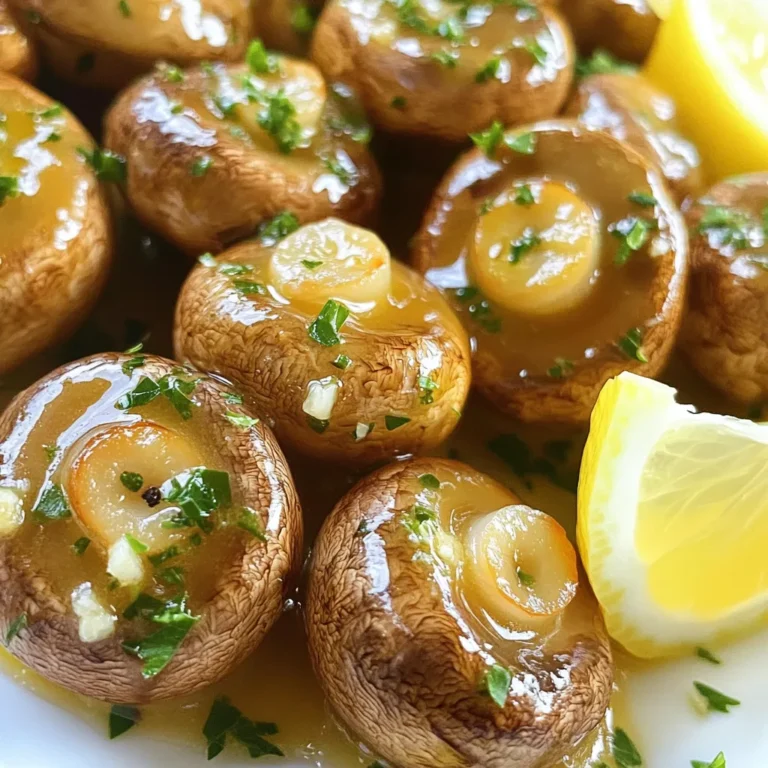 - 500g of fresh button or cremini mushrooms, cleaned and stems trimmed - 4 tablespoons unsalted butter - 4 cloves garlic, minced - 1 tablespoon fresh parsley, finely chopped - 1 teaspoon salt - 1/2 teaspoon black pepper - 1/2 teaspoon smoked paprika (optional for a hint of smokiness) - Lemon wedges for serving When choosing fresh mushrooms, look for smooth, firm caps. Make sure they are dry and not slimy. Fresh mushrooms should smell earthy, not sour. Avoid any that have dark spots or wrinkles. Always check the stems, too; they should be white and firm. If you can, buy local mushrooms for the best flavor. You can try adding a splash of soy sauce for depth. A sprinkle of cheese, like Parmesan, gives a nice touch. For heat, consider red pepper flakes. Fresh herbs like thyme or rosemary can add a lovely aroma. Each option enhances the dish with new flavors. First, take a small saucepan. Melt 4 tablespoons of unsalted butter over low heat. Once the butter melts, add 4 cloves of minced garlic. Stir it gently for 1-2 minutes. Watch closely so the garlic does not burn. You want it fragrant, not browned. This garlic butter will give great flavor to our mushrooms. Now, grab a mixing bowl. Add 500 grams of cleaned button or cremini mushrooms. Pour in the garlic butter. Next, sprinkle in 1 teaspoon of salt, 1/2 teaspoon of black pepper, and 1/2 teaspoon of smoked paprika if you like a hint of smokiness. Toss everything gently. Make sure each mushroom is coated well in the garlic butter and spices. Preheat your air fryer to 200°C (390°F) for about 5 minutes. Once it’s hot, place the mushrooms in the air fryer basket in a single layer. Cook them for 10-12 minutes. Remember to shake the basket halfway through. This helps the mushrooms cook evenly. When they turn golden brown and tender, they are ready. After cooking, remove them from the air fryer. Sprinkle fresh parsley on top for garnish. Serve with lemon wedges for a fresh kick. To get the best texture, choose fresh mushrooms. Button or cremini work great. Clean them well and trim the stems. When you mix the garlic butter with the mushrooms, coat them evenly. This helps them cook nicely. Air frying them at 200°C (390°F) will give you a soft inside and a golden outside. Shake the basket midway to ensure even cooking. One common mistake is overcooking the mushrooms. Watch the clock! Cook them for just 10-12 minutes. If you cook them too long, they can become rubbery. Another mistake is not shaking the basket. This step is key to even cooking. Also, don’t forget to melt the butter slowly. High heat can burn the garlic, ruining the flavor. Cleaning up after cooking can be easy. First, soak any stuck bits in warm water. This softens them for quick removal. Use a non-stick spray in the air fryer basket next time to prevent sticking. Wipe down the air fryer with a damp cloth after it cools. This keeps it clean and ready for your next meal. {{image_2}} You can use many types of mushrooms for this recipe. Button and cremini mushrooms work great. Shiitake mushrooms add a unique flavor. Portobello mushrooms bring a meaty texture. You can even mix different types for more depth. Each mushroom type has its own taste and texture. Experiment and find your favorite! While garlic and butter are classic, other flavors can shine too. Try adding herbs like thyme or rosemary. A splash of soy sauce gives a savory twist. You can also add chili flakes for heat. For a fresh note, consider lemon zest. Each seasoning can change the dish, so get creative! This recipe is simple to adapt for vegetarians and vegans. Use plant-based butter instead of regular butter. You can also try olive oil for a lighter option. Swap out garlic butter with vegan garlic oil for a fresh taste. These changes keep the dish delicious and friendly for all diets! To keep your garlic butter mushrooms fresh, let them cool first. Place them in an airtight container. This helps seal in flavor and moisture. Store the container in the fridge. The mushrooms will stay good for about 3 days. To reheat, I suggest using the air fryer. Set it to 180°C (350°F). Heat the mushrooms for about 5 minutes. This method keeps them crispy and tasty. You can also use a microwave, but they may get soggy. You can freeze garlic butter mushrooms if you have extra. First, cool them completely. Spread them in a single layer on a baking sheet. Freeze them for 1-2 hours. Once frozen, transfer them to a freezer bag. They can last up to 2 months in the freezer. When ready to eat, thaw in the fridge and reheat in the air fryer. Garlic butter mushrooms can last up to three days in the fridge. Store them in an airtight container. Always check for any off smell or change in texture before eating. This way, you ensure they stay fresh for your next meal. Yes, you can use olive oil or coconut oil. These fats add unique flavors. Olive oil gives a nice richness, while coconut oil adds a hint of sweetness. Just make sure they have a high smoke point for best results in the air fryer. Garlic butter mushrooms pair well with many dishes. You can serve them with steak, chicken, or pasta. They also mix well in salads or on top of rice. Adding a squeeze of lemon brightens the flavors even more. Yes, you can cook frozen mushrooms in the air fryer. Just remember to add a few extra minutes to the cooking time. Make sure they are spread out in a single layer for even cooking. In this blog post, we explored how to make delicious garlic butter mushrooms. I shared a list of fresh ingredients and tips for selection. You learned step-by-step instructions for preparing, mixing, and air frying mushrooms. We covered tips for perfect texture and avoiding common mistakes. You can also try different mushroom types and seasonings for variety. Finally, I provided storage and reheating tips. Enjoy your cooking and don’t forget to share your tasty results!