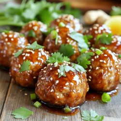 To make the best Honey Garlic Teriyaki Meatballs, you need some key ingredients. Here’s what I use: - 1 pound ground chicken or turkey - 1/2 cup breadcrumbs - 1/4 cup green onions, finely chopped - 2 cloves garlic, minced - 1 tablespoon fresh ginger, grated - 1/4 cup soy sauce (low-sodium) - 1/4 cup honey - 1 tablespoon rice vinegar - 1 tablespoon sesame oil - 1 teaspoon cornstarch mixed with 1 tablespoon water (for thickening) - Sesame seeds, for garnish - Fresh cilantro, for garnish These ingredients create a tasty and sweet flavor. The chicken or turkey gives a nice base. The ginger and garlic add a bold kick. You can mix things up with some optional ingredients. Here are a few I recommend: - Chopped bell peppers for crunch - Diced carrots for sweetness - Chili flakes for heat - Pineapple chunks for a fruity twist Feel free to experiment. Adding these ingredients can enhance your dish. You may not have all the ingredients on hand. Here are some easy swaps: - Use beef or pork instead of chicken or turkey. - Swap breadcrumbs with crushed crackers or oats for a gluten-free option. - Agave syrup can replace honey if you need a vegan choice. - Coconut aminos can substitute soy sauce for a soy-free version. When cooking, always taste and adjust. This helps ensure the flavors are just right for you. To start, gather your ingredients. You need ground chicken or turkey, breadcrumbs, green onions, garlic, and ginger. In a large bowl, mix these ingredients well. Make sure everything is combined evenly. This step is key for flavor. The mixture should feel moist but not sticky. Next, preheat your oven to 400°F (200°C). While the oven heats, line a baking sheet with parchment paper. This keeps the meatballs from sticking. Now, form the meat mixture into small balls, about one inch in size. Place them on the sheet, leaving space between each one. Bake for 15 to 20 minutes. You want them golden brown and fully cooked. Check for doneness with a meat thermometer. It should read 165°F (74°C). While the meatballs bake, it's time for the sauce. In a small saucepan, mix soy sauce, honey, rice vinegar, and sesame oil. Heat this over medium heat. Stir often until it simmers. Add the cornstarch mixed with water. This will thicken your sauce. Stir constantly for about 2 to 3 minutes. Once thickened, remove it from heat. After the meatballs are done, transfer them to a large bowl. Pour the honey garlic teriyaki sauce over them. Toss gently to coat every meatball. Now you can serve them warm, topped with sesame seeds and fresh cilantro. Enjoy! To get the best meatball texture, use ground chicken or turkey. This keeps them moist. Add breadcrumbs for a nice bite. They help hold the meatballs together. Mix in green onions, garlic, and ginger for flavor. Don't overmix; just combine until blended. This helps keep them tender. These meatballs shine on their own but pair well with rice. Serve them over steamed white or brown rice. You can also add veggies like broccoli or snap peas. For a crunchy touch, sprinkle sesame seeds and fresh cilantro. These add brightness and color to your dish. Watch out for overbaking! Meatballs can dry out quickly. Keep an eye on them at 15 minutes. If they look golden brown, they're ready. Also, be careful with the sauce. If it’s too thick, add a bit of water to loosen it. Taste the sauce before serving; adjust sweet and salty to your liking. {{image_2}} You can switch up the protein in your meatballs for fun. Ground chicken or turkey is the base of this recipe. If you want beef, use ground beef instead. Pork works great too. If you prefer a vegetarian dish, try using plant-based ground meat or even mashed chickpeas. Each protein brings a unique flavor and texture, so feel free to experiment. Want more flavor? You can make these meatballs spicy, sweet, or savory. Add red pepper flakes for heat. You can also mix in some sriracha or chili paste. For a sweeter twist, increase the honey a bit. Adding pineapple juice to the sauce gives a tropical touch. You can also use garlic powder for a stronger garlic flavor. The options are endless, so make it your own! While honey garlic teriyaki sauce is tasty, you can try different sauces too. A sweet chili sauce gives a nice kick. Alternatively, use a hoisin sauce for a richer flavor. You can also make a creamy sauce by mixing mayonnaise with soy sauce. This adds a unique twist to the meatballs. Feel free to play around with various glazes and find your favorite! You can store leftover honey garlic teriyaki meatballs in the fridge. First, let them cool down. Place them in an airtight container. These meatballs will stay fresh for up to three days. If you want to keep them longer, try freezing them. To freeze the meatballs, first, lay them out on a baking sheet. Make sure they are not touching each other. Freeze them for about an hour. Then, transfer them to a freezer-safe bag. They can last up to three months in the freezer. When you are ready to eat, let them thaw in the fridge overnight. You can reheat them in the oven at 350°F (175°C) for about 15 minutes. Make sure they are hot all the way through before serving. To keep your meatballs fresh, store them in a cool place. Avoid leaving them out at room temperature for too long. Always use clean utensils when taking meatballs from the container. This practice helps prevent germs. If you freeze them, label the bag with the date. This way, you know how long they have been in the freezer. Honey Garlic Teriyaki Meatballs last about 3 to 4 days in the fridge. Make sure to store them in an airtight container. This keeps them fresh and tasty. If you see any signs of spoilage, throw them away. Yes, you can make Honey Garlic Teriyaki Meatballs ahead of time. You can prepare the meatballs and sauce and store them separately. Keep them in the fridge for up to 2 days. When you're ready to eat, just bake and combine them. This makes meal prep easy and quick. You can serve Honey Garlic Teriyaki Meatballs with many sides. Here are some great options: - Steamed rice - Fried rice - Noodles - Asian-style salad - Roasted vegetables These sides complement the sweet and savory flavors of the meatballs. Enjoy your meal! In this post, we covered the key ingredients for honey garlic teriyaki meatballs. We explored step-by-step instructions for making them, including tips on perfecting texture. We also shared various protein options and flavor enhancements. Finally, we discussed how to store leftovers and answered some common questions. Making these meatballs is fun and rewarding. With a few simple tweaks, you can create a dish that suits your taste. Enjoy cooking and sharing these tasty meatballs with others!