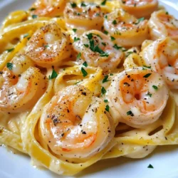 - 12 oz fettuccine pasta - 1 lb large shrimp, peeled and deveined - 1 tablespoon Cajun seasoning - 2 tablespoons olive oil - 4 cloves garlic, minced - 1 cup heavy cream - 1 cup grated Parmesan cheese - 1/2 teaspoon black pepper - 1/4 teaspoon salt - 2 tablespoons fresh parsley, chopped (for garnish) When cooking, use high-quality ingredients. Fresh shrimp adds flavor and texture. I prefer large shrimp for this dish. Look for shrimp that is firm and has a clean smell. For the pasta, choose a good brand of fettuccine. The pasta should be cooked al dente, so check the package for timing. Fresh garlic is key for a robust taste. Use real Parmesan cheese. Grate it yourself for more flavor. Store-bought grated cheese may have fillers that affect the taste. When measuring spices, be precise for balance. Too much Cajun seasoning can overpower the dish. Start with one tablespoon and adjust if needed. For more depth, consider adding a splash of lemon juice. It brightens the sauce. You can also include diced bell peppers or onions. They add color and crunch. If you like heat, add diced jalapeños. They bring a kick to the meal. For a creamier sauce, mix in a bit of cream cheese. This enhances the richness. Feel free to experiment with fresh herbs. Basil or thyme can offer a nice touch. You could also add a dash of hot sauce for extra spice. Each of these options can elevate your Cajun shrimp Alfredo. {{ingredient_image_1}} First, boil a large pot of salted water. I like to use a big pot to give the pasta space. Once the water boils, add the fettuccine. Cook it according to the package instructions. Aim for it to be al dente, which means it should still have a slight bite. After cooking, drain the pasta and set it aside. While the pasta cooks, let’s prepare the shrimp. In a bowl, take your peeled and deveined shrimp. Sprinkle the Cajun seasoning over the shrimp. Toss them gently until they are evenly coated. This seasoning gives the shrimp a nice kick. It adds flavor, so don’t skip this step! Now, grab a large skillet and heat the olive oil over medium-high heat. Once hot, add the seasoned shrimp. Sauté them for about 2-3 minutes on each side. Look for the shrimp to turn pink and opaque. They should look delicious! Remove the shrimp from the skillet and set them aside. In the same skillet, reduce the heat to medium. Add the minced garlic and sauté it for about 30 seconds. You want it fragrant but not burnt. Then, pour in the heavy cream and bring it to a simmer. Stir in the grated Parmesan cheese, black pepper, and salt. Mix well until the cheese melts and the sauce is smooth and creamy. Now it’s time to bring everything together! Return the cooked shrimp to the skillet. Add the drained fettuccine to the sauce. Toss everything together gently until the pasta is well coated. This is where the magic happens! Serve it hot and sprinkle some fresh parsley on top for garnish. Enjoy your creamy and flavorful Cajun Shrimp Alfredo! To cook fettuccine well, start with a big pot. Fill it with water and add salt. The water should taste like the sea. Bring the water to a rolling boil. Add the fettuccine and stir it right away. Follow the package for the cooking time. You want it to be al dente, which means firm but not hard. Once it's done, drain the pasta but save some water. This water helps the sauce stick later. Seasoning shrimp is key for great flavor. Use Cajun seasoning, which gives a nice kick. Toss the shrimp in a bowl with the seasoning. Make sure each shrimp gets coated well. Do this right before cooking. This way, the shrimp stay fresh and tasty. Remember, shrimp cook fast, so watch them closely in the pan. You can change the spice in the sauce to fit your taste. If you want it milder, use less Cajun seasoning. You can also add a splash of cream to calm the heat. For more spice, add a pinch of cayenne pepper or hot sauce. Taste the sauce as you go. This way, you get the perfect flavor for your dish. Pro Tips Perfect Pasta: Always cook your pasta al dente for the best texture. It will continue to cook slightly when mixed with the sauce. Fresh Shrimp: Use fresh shrimp whenever possible for a sweeter flavor and better texture. If using frozen, thaw completely before cooking. Spice It Up: Adjust the amount of Cajun seasoning based on your spice preference. Start with less and add more if desired. Garnish Wisely: Fresh herbs enhance flavors. Always use fresh parsley or even chives as a garnish for a pop of color and taste. {{image_2}} To kick up the heat in your Cajun Shrimp Alfredo, consider adding more Cajun spices. You can mix in cayenne pepper for a fiery touch. A dash of hot sauce also works well. This can boost the flavor without changing the dish too much. If you love garlic, add more minced garlic or even roasted garlic for depth. Each addition brings new layers to this creamy dish. Fettuccine is a classic choice, but many other pastas work great too. You can use penne for a fun twist. Bowtie pasta adds a playful shape, making the dish look lively. Gluten-free pasta is a good pick if you need it. Whole wheat pasta offers a hearty option, adding fiber. Each type of pasta changes the texture but keeps the flavor you love. If you want a vegetarian version of this dish, swap the shrimp for veggies. Sautéed mushrooms or zucchini give a nice texture. You could also use chickpeas for protein. Cauliflower florets can add bulk and soak up the sauce well. Don't forget to add a bit more Cajun seasoning to keep the flavor strong. This way, you can enjoy a rich dish without seafood. To keep your Cajun shrimp Alfredo fresh, let it cool first. Once cooled, place it in a sealable container. Make sure to store it in the fridge. It will stay good for up to three days. When you’re ready to eat, take it out of the fridge. Heat it gently in a skillet. Add a splash of milk or cream to help with the sauce. Stir often until it’s warm. Avoid using high heat, as it can make the shrimp tough. You can freeze Cajun shrimp Alfredo for later use. Pack it in a freezer-safe container. It can last up to three months in the freezer. To eat, thaw it overnight in the fridge. Reheat as mentioned above to bring back that creamy goodness. Yes, you can! If you want a lighter option, use half-and-half or whole milk. You can also try a mix of milk and cream cheese. This will still give you a creamy texture but with less fat. This dish pairs well with a simple salad. A fresh green salad with a light vinaigrette works great. You can also serve it with garlic bread or steamed veggies. These sides balance the rich flavors of the Alfredo sauce. To make Cajun Shrimp Alfredo gluten-free, swap the fettuccine for gluten-free pasta. Many brands offer great alternatives. Always check the labels to ensure the pasta is certified gluten-free. Yes, you can prep this dish ahead of time. Cook the pasta and shrimp, but don’t combine them yet. Store each part separately in the fridge. When ready, just reheat and mix them together with the sauce for a quick meal. In this blog post, we covered how to create a delicious Cajun Shrimp Alfredo. You learned the key ingredients you need, how to prepare them, and the step-by-step cooking process. I shared tips to make your dish perfect, along with variations for spice and vegetarian options. Don't forget about storage and reheating instructions to enjoy leftovers. Cajun Shrimp Alfredo is versatile, tasty, and easy to make. With these tips, you can impress anyone with your cooking skills. Enjoy your meal!