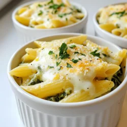 - 8 ounces pasta (penne or rotini) - 1 cup frozen spinach, thawed and drained - 1 cup canned artichoke hearts, drained and chopped - 1 cup cream cheese, softened - 1 cup shredded mozzarella cheese - ½ cup grated Parmesan cheese - 1 garlic clove, minced - ½ teaspoon red pepper flakes (optional) - 1 tablespoon olive oil - Salt and pepper to taste - Fresh parsley for garnish For this Cheesy Spinach Artichoke Dip Pasta, you need some simple and tasty ingredients. Start with your choice of pasta. Penne or rotini work well in this dish. You will also need one cup of frozen spinach. Be sure to thaw it and drain it well. One cup of canned artichoke hearts adds a unique flavor; drain and chop them before using. Next, cream cheese is key for a rich, creamy texture. You will also need mozzarella cheese for that gooey, cheesy goodness. To add some depth, use half a cup of grated Parmesan cheese. A single minced garlic clove brings warmth and aroma. If you like a little heat, add red pepper flakes, but this is optional. Do not forget the olive oil for sautéing the garlic. Season with salt and pepper to enhance the flavors. Finally, fresh parsley makes for a beautiful garnish, adding a pop of color to your dish. This blend of ingredients creates a mouthwatering pasta that is sure to delight. Enjoy cooking! {{ingredient_image_1}} First, boil salted water in a large pot. Add 8 ounces of penne or rotini pasta. Cook it according to the package directions. Once the pasta is tender, drain it well. Set it aside for later use. In a large skillet, pour in 1 tablespoon of olive oil. Heat it over medium heat. Add 1 minced garlic clove and sauté for about 1 minute. You want the garlic to be fragrant but not brown. Now, lower the heat and add 1 cup of softened cream cheese. Stir it until it becomes smooth and creamy. Next, fold in 1 cup of thawed and drained frozen spinach and 1 cup of chopped canned artichoke hearts. Add 1 cup of shredded mozzarella cheese and ½ cup of grated Parmesan cheese into the mix. Stir everything together until it’s well combined. If you like a little heat, add ½ teaspoon of red pepper flakes now. Now, it’s time to bring in the pasta. Add the cooked pasta to the skillet. Gently mix it all together until the pasta is fully coated with the cheesy mixture. Season the dish with salt and pepper to taste. Adjust the seasoning based on your preference. Sprinkle the remaining Parmesan cheese on top. Let it melt slightly for about 2 to 3 minutes. Finally, remove the skillet from the heat and garnish with fresh parsley for a bright touch. Serve warm and enjoy your cheesy delight! - Best types of pasta for this recipe: I love using penne or rotini for this dish. They hold the creamy sauce well. Their shape adds a nice bite, making each spoonful rich and cheesy. You could try other shapes too, but these are my favorites. - Importance of draining spinach and artichokes: It is key to drain the spinach and artichokes well. Excess water can make the dish soupy. Make sure to squeeze out the water from the spinach. This step keeps the pasta creamy and thick. - Suggestions for additional seasonings: You can add garlic powder or onion powder for more depth. A splash of lemon juice can brighten the flavors too. If you like heat, a pinch of cayenne pepper works great. - Using fresh herbs vs. dried: Fresh herbs, like basil or parsley, add a vibrant taste. Use them at the end for a burst of flavor. Dried herbs are good too and can be mixed in while cooking. - Crunchy topping ideas: For a crunchy topping, try adding breadcrumbs mixed with a bit of olive oil. Toast them in a pan for a few minutes until golden. You could also sprinkle some crushed chips on top for extra crunch. - Incorporating protein (e.g., chicken or shrimp): Adding cooked chicken or shrimp can make this dish heartier. Simply mix in cooked protein before serving. This addition also boosts the flavor and makes it a complete meal. Pro Tips Choose the Right Pasta: Opt for short pasta shapes like penne or rotini that hold the cheesy sauce well, making every bite delicious. Thaw and Drain Spinach Properly: Ensure the frozen spinach is thoroughly thawed and drained to avoid excess moisture, which can make the dip watery. Experiment with Cheese: For a richer flavor, try adding a blend of cheeses like gouda or cheddar along with mozzarella and Parmesan. Make it Ahead: Prepare the dip in advance and store it in the fridge. Just reheat and mix with the pasta when you're ready to serve! {{image_2}} You can make this dish even more vibrant by adding other veggies. You could use bell peppers, zucchini, or mushrooms. These add color and texture. Just chop them up and sauté them with the garlic. This gives a nice crunch and fresh taste. If you want to make this dish vegan, it’s simple. Substitute cream cheese with a plant-based cream. You can use cashew cream or a store-bought vegan cream cheese. For the cheeses, try nutritional yeast for a cheesy flavor. You can also use vegan mozzarella. If you need a gluten-free meal, choose gluten-free pasta. Many brands offer penne or rotini made from rice, corn, or chickpeas. These types cook well and hold the sauce nicely. Enjoy this cheesy pasta without worry! To store leftovers, place the pasta in an airtight container. Make sure it cools down first. This will help keep it fresh. You can store it in the fridge for up to three days. If you want it to last longer, consider freezing. When reheating, use a microwave or stovetop. If using a microwave, heat on low power. Stir it every minute to help it warm evenly. On the stovetop, add a splash of water or milk. This keeps the pasta from drying out. Heat it over low heat until warm and creamy. To freeze, let the pasta cool completely. Transfer it to a freezer-safe container. Label the container with the date. It can stay in the freezer for up to three months. To thaw, move it to the fridge overnight. Reheat it as mentioned above for best results. You can prepare this pasta in advance. Cook the pasta and mix it with the sauce. Let it cool, then store it in an airtight container. Refrigerate for up to three days. When you’re ready to eat, just reheat it on the stove or in the microwave. Add a splash of water to keep it creamy. This makes for a quick meal later! Yes, you can use fresh spinach! Just wash and chop about 4 cups. Sauté it in the oil until wilted. Then, mix it in with the cheese and artichokes. The fresh taste will add a nice touch to the dish. This pasta pairs well with a simple green salad or garlic bread. You can also serve it with grilled chicken for more protein. For a fun twist, serve it in a bread bowl. The options are endless! To add heat, increase the red pepper flakes to one teaspoon. You can also add diced jalapeños or hot sauce. Stir these in while mixing the cheese and pasta. Taste as you go to find the right level of spice for you! This blog post covered a tasty Cheesy Spinach Artichoke Dip Pasta recipe. You learned about the ingredients, cooking steps, and tips for the best results. I shared variations for different diets and how to store leftovers. Each part helps you enjoy this dish to its fullest. Remember, this recipe can be fun and creative. Play with flavors and textures to make it your own. Enjoy cooking and sharing your version!